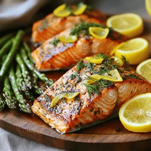 - 4 salmon fillets (about 6 oz each) - 2 tablespoons olive oil - 2 lemons (1 juiced and zested, 1 sliced) - 3 cloves garlic, minced - 2 tablespoons fresh parsley, finely chopped - 1 tablespoon fresh dill, finely chopped - 1 tablespoon fresh thyme leaves - Salt and pepper, to taste When I make Lemon Herb Grilled Salmon, I love using fresh ingredients. You need salmon fillets for the main dish. Look for fillets that are firm and bright in color. For the marinade, you will need olive oil, lemon juice, and zest. The juice gives a bright flavor, while the zest adds a punch. Garlic adds depth, and fresh herbs like parsley, dill, and thyme make it aromatic and fresh. Salt and pepper are a must for seasoning. You can adjust these to your taste. I sometimes add lemon slices as a garnish. They look beautiful on the plate and enhance the meal's flavor. You can find the full recipe for detailed instructions and cooking tips. To make the marinade, take a small bowl. Combine these ingredients: - 2 tablespoons olive oil - Juice and zest from 1 lemon - 3 cloves garlic, minced - 2 tablespoons fresh parsley, chopped - 1 tablespoon fresh dill, chopped - 1 tablespoon fresh thyme leaves - Salt and pepper, to taste Mix well until everything blends nicely. This bright mixture adds flavor to your salmon. Now, place the salmon fillets in a shallow dish or a resealable bag. Pour the marinade over the salmon. Make sure each fillet is well coated. Let the salmon marinate in the fridge for at least 30 minutes. For deeper flavor, marinate up to 2 hours. While the salmon marinates, preheat your grill. Set it to medium-high heat, around 375°F to 400°F. A hot grill gives the salmon a nice sear. When your grill is ready, take the salmon out of the marinade. Let any extra marinade drip off. Discard the leftover marinade to keep things safe. Place the salmon fillets skin-side down on the grill. Grill them for about 6-7 minutes. When the time is up, flip the fillets gently. Grill for another 4-5 minutes. The salmon should be cooked through and flake easily with a fork. In the last minute, add lemon slices directly to the grill. Grill until they are charred and caramelized, about 1-2 minutes. Once done, remove the salmon and grilled lemon slices from the grill. Let the salmon rest for a few minutes before serving. For a lovely presentation, serve the grilled salmon on a platter. Place the grilled lemon slices on top. A sprinkle of fresh herbs adds a pop of color. I recommend pairing this dish with steamed asparagus or mixed greens. These sides complement the flavors well and make your meal complete. Enjoy your flavorful dish! For the full recipe, check out the details above. To ensure even cooking, start with salmon fillets of similar size. This way, each piece cooks at the same rate. Avoid flipping the fillets too early. Wait until they release easily from the grill. To check for doneness, look for a slight change in color. The salmon should turn opaque and flake easily with a fork. The ideal internal temperature is 145°F. A meat thermometer helps ensure perfect results. For extra flavor, consider adding herbs like basil or cilantro. Both offer a fresh twist. You might also try alternative marinades. For example, a honey-soy mix brings a sweet, savory touch. Another option is a spicy marinade with chili flakes or sriracha. This adds heat and depth. Don’t be afraid to experiment with different flavors! When grilling salmon, the best grill types include gas and charcoal grills. Both provide excellent heat control. Ensure your grill grates are clean and oiled to prevent sticking. Essential tools for grilling include a fish spatula for flipping and tongs for handling. A meat thermometer is crucial for checking doneness. A grill basket can also help if you worry about the salmon falling apart. For the full recipe, refer to the earlier section. Enjoy your grilling! {{image_2}} You can swap out salmon for other fish. Here are some great options: - Trout: This fish has a similar taste. - Sea Bass: It offers a mild flavor and nice texture. - Tilapia: A budget-friendly choice with a clean taste. For gluten-free options, use tamari instead of soy sauce in your marinade. This keeps the dish safe for those with gluten sensitivity. Feel free to mix up the herbs in your marinade. Try these combinations for a fresh twist: - Basil and oregano: These herbs provide a classic Italian flavor. - Cilantro and lime: A zesty Mexican-inspired blend. - Rosemary and sage: Perfect for a heartier taste. You can also add a touch of honey or spices like paprika or cayenne for extra flavor. These tweaks can make your lemon herb grilled salmon unique. If you can't grill, you can still make this dish. Try oven-baking instead: - Preheat your oven to 400°F. - Place the salmon on a baking sheet lined with foil. - Bake for about 15-18 minutes, or until it flakes easily. Another method is broiling. For this: - Set your broiler to high. - Place the salmon on a broiler pan. - Broil for about 6-8 minutes, watching closely to avoid burning. Both methods work well and keep the salmon moist and flavorful. For the full recipe, check out the details above. To store leftover salmon, place it in an airtight container. Make sure to cool it down first. This helps keep it fresh longer. The shelf life in the fridge is about 3 to 4 days. If you want to enjoy your salmon later, consider freezing it. To properly freeze grilled salmon, wrap it tightly in plastic wrap or aluminum foil. You can also use a freezer-safe bag. Remove as much air as possible to prevent freezer burn. For thawing, move the salmon to the fridge and let it thaw overnight. You can also use cold water to speed up the process. For reheating, the best method is to use the oven. Preheat your oven to 350°F. Place the salmon on a baking sheet, cover it with foil, and heat for about 10-15 minutes. This helps it stay moist. Avoid using the microwave, as it can make the salmon dry. Enjoy your flavorful meal with care! I recommend marinating salmon for at least 30 minutes. This helps the fish soak up all the tasty flavors from the marinade. For even better results, let it marinate for up to 2 hours. Make sure to keep it in the fridge while it marinates. This cool temperature helps keep the salmon fresh. Avoid marinating for too long, as it can make the fish mushy. A shorter time works well if you're in a hurry. Salmon is best when cooked to an internal temperature of 145°F. Use a food thermometer to check the thickest part of the fish. When it reaches this temperature, the salmon will be safe to eat. The flesh should look opaque and flake easily with a fork. If you prefer a bit of pink in the center, aim for around 125°F to 130°F. Just remember, cook it carefully to keep it moist and tender. Yes, you can use frozen salmon for this recipe. Just make sure to thaw it properly before cooking. The best way to thaw salmon is to place it in the fridge overnight. If you're short on time, you can also run it under cold water in its packaging. This keeps the fish from getting warm too fast, which can spoil it. After thawing, pat the salmon dry with paper towels before marinating. This helps the marinade stick better and gives you a tasty grilled finish. For the full recipe, check out the ingredients and instructions listed above. Grilling salmon is easy and rewarding. We covered the best ingredients, marinade tips, and grilling techniques. I shared serving ideas, variations, and storage suggestions. Remember, using fresh herbs and proper cooking times can elevate your dish. Keep your grill at the right heat for even cooking. With these steps, you can create delicious grilled salmon every time. Enjoy your cooking journey, and impress friends with your tasty dishes.