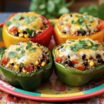 To make these delicious stuffed bell peppers, gather these items: - 4 large bell peppers (any color) - 1 cup quinoa, rinsed - 2 cups vegetable broth - 1 can (15 oz) black beans, rinsed and drained - 1 cup corn kernels (fresh or frozen) - 1 small red onion, diced - 2 cloves garlic, minced - 1 teaspoon cumin - 1 teaspoon smoked paprika - ½ teaspoon chili powder - Salt and pepper to taste - 1 cup diced tomatoes (canned or fresh) - 1 cup shredded cheese (cheddar or a blend) - Fresh cilantro or parsley for garnish The spices in this dish bring it to life. Cumin adds warmth and earthiness. Smoked paprika gives a hint of smokiness. Chili powder boosts the heat and adds depth. Diced tomatoes add juiciness and balance the flavors. Fresh herbs like cilantro or parsley give a burst of freshness. Each ingredient plays a role in making this dish irresistible. This recipe is not just tasty; it is good for you too. Quinoa is a complete protein, offering all nine essential amino acids. It is also high in fiber, which keeps you full longer. Black beans are rich in protein and fiber, supporting digestive health. Bell peppers are packed with vitamins A and C, boosting your immune system. Corn adds sweetness and fiber, making the dish even more satisfying. Together, they create a healthy meal that nourishes your body. For the full recipe and detailed cooking instructions, check out Colorful Quinoa-Stuffed Bell Peppers . To start, you need to prepare the bell peppers. Slice the tops off and remove the seeds. This step is key to making room for the tasty filling. Set the tops aside; you can use them later for a garnish or other dishes. Next, rinse your quinoa under cold water. This helps remove any bitterness. Then, boil the quinoa with vegetable broth in a medium pot. When it boils, lower the heat and cover it. In about 15 minutes, the quinoa will be fluffy and ready to use. For the filling, heat olive oil in a large skillet. Add diced red onion and cook until it turns clear. This usually takes about 3-4 minutes. Next, stir in minced garlic and spices like cumin and smoked paprika. Cook until the mixture smells great. Then, add black beans, corn, and diced tomatoes to the skillet. Mix well and cook until everything is hot. Finally, fold in half of the shredded cheese. This adds creaminess to your filling. Now it's time to stuff the peppers. Take a spoonful of the quinoa mixture and fill each pepper. Press down gently to make sure it fits well. You want every bite to be packed with flavor. Place the stuffed peppers in a baking dish and top them with the remaining cheese. Cover the dish with foil and bake it at 375°F (190°C) for 25 minutes. After that, remove the foil and bake for another 10-15 minutes. The peppers should be soft, and the cheese will be bubbly. For the full recipe, check out Colorful Quinoa-Stuffed Bell Peppers . One big mistake is not cooking the quinoa properly. Always rinse it first to remove bitterness. Another mistake is overcooking the bell peppers. They should be tender but not mushy. Avoid under-stuffing too. Press the filling down gently to pack it well. Lastly, don’t skip the cheese. It adds great flavor and creaminess. Cooking time can change based on your oven and pepper size. If your peppers are large, add 5-10 minutes to the bake time. Check them often to avoid burning. If you want a firmer bite, reduce the time. For extra cheese on top, broil the peppers for 2-3 minutes at the end. This gives a nice golden crust. Serve the stuffed peppers on a colorful platter. Garnish with fresh cilantro or parsley for a pop of color. Adding a wedge of lime on the side brightens the dish. You can pair them with a light salad or some rice for a complete meal. For more flavor, drizzle some hot sauce over the top. For the full recipe, check the section above! {{image_2}} You can easily make this dish vegetarian or vegan. Just skip the cheese or use a plant-based cheese. The rest of the ingredients are already vegan-friendly. You can add more veggies like spinach or zucchini. This keeps your meal colorful and full of nutrients. If you want more protein, add cooked chicken, beef, or turkey. You can also mix in tofu or tempeh for a meat-free option. Adding other veggies like mushrooms or carrots adds flavor and texture. These can be sautéed with the onions for a tasty kick. To boost flavor, try adding spices like oregano or coriander. A splash of hot sauce can spice things up too. You can also drizzle balsamic glaze on top before serving. This adds a sweet and tangy element to your stuffed peppers. For a richer taste, consider adding a few tablespoons of salsa or taco sauce to the filling. For the full recipe, check out the Colorful Quinoa-Stuffed Bell Peppers . After you enjoy your stuffed bell peppers, let them cool. Place any leftovers in an airtight container. Store the container in the fridge. They will stay fresh for about 3 to 5 days. Make sure to cover them well. This keeps the flavors intact. To reheat your stuffed peppers, you can use your oven or microwave. If using the oven, preheat it to 350°F (175°C). Place the peppers in a baking dish and cover with foil. Heat for about 20 minutes. If you prefer the microwave, place the peppers on a microwave-safe plate. Heat them for 2 to 3 minutes or until warm. Always check the temperature before you eat. If you want to save your stuffed peppers for later, freezing works great! Wrap each pepper tightly in plastic wrap. Then, place them in a freezer bag. Squeeze out as much air as possible. They will last about 3 months in the freezer. When ready to eat, thaw in the fridge overnight before reheating. Enjoy the flavors again with little effort! For the full recipe, check out Colorful Quinoa-Stuffed Bell Peppers . To pick the best bell peppers, look for ones that are firm and shiny. Avoid any that feel soft or have wrinkles. Choose peppers with bright, even color. The stems should be green and fresh. When you press on them, they should bounce back. This means they are fresh and ready to eat. Yes, you can use different grains instead of quinoa. Brown rice, farro, or couscous work well, too. Each grain adds a unique texture and flavor. Just make sure to cook them according to the package instructions before mixing them into your filling. This keeps your stuffed peppers tasty and well-balanced. Great side dishes to serve with stuffed peppers include a fresh salad or roasted veggies. You can also try a side of garlic bread or a grain-based salad like tabbouleh. These dishes add variety and flavor to your meal. They also help balance the hearty stuffed peppers. For a full flavor experience, try out the Colorful Quinoa-Stuffed Bell Peppers recipe! This post covered all you need for making colorful quinoa-stuffed bell peppers. We explored the key ingredients and their health benefits. The step-by-step instructions made prep easy. Tips helped you avoid common mistakes. We also shared fun variations to try. Don’t forget the proper storage and reheating methods. Now you can create tasty stuffed peppers tailored to your taste! Enjoy making this dish and impress your family and friends with your skills. Happy cooking!