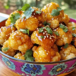 - 1 medium head of cauliflower, cut into bite-sized florets - 1/2 cup all-purpose flour (or gluten-free flour) - 1/2 cup unsweetened almond milk (or regular milk) - 1/2 cup Sriracha sauce - 1/4 cup honey - 1 teaspoon garlic powder - 1 teaspoon onion powder - 1/2 teaspoon smoked paprika - Salt and pepper to taste - Fresh cilantro, chopped - Sesame seeds These ingredients combine for a bold and tasty snack. The cauliflower acts as a great base. It soaks up all the flavors well. The Sriracha adds heat, while honey gives it a sweet touch. Garlic and onion powders deliver extra depth. Smoked paprika rounds out the taste with a subtle smokiness. Using fresh cilantro and sesame seeds for garnishes adds brightness and crunch. You can use gluten-free flour to fit dietary needs. Almond milk also works well for a dairy-free option. This recipe is simple yet packed with flavor. It’s a fun way to enjoy cauliflower, making it a great choice for snacking. If you're ready to make these bites, check out the Full Recipe for all the steps. Enjoy making this delightful snack! - Preheat your oven to 425°F (220°C). This step is key for crispy bites. - Line a baking sheet with parchment paper. This helps with easy cleanup. - In a large mixing bowl, whisk together: - 1/2 cup all-purpose flour (or gluten-free flour) - 1/2 cup unsweetened almond milk (or regular milk) - 1 teaspoon garlic powder - 1 teaspoon onion powder - 1/2 teaspoon smoked paprika - Salt and pepper to taste - Aim for a smooth batter to coat the cauliflower. - Dip each cauliflower floret into the batter. Make sure each piece is fully coated. - Place the coated florets on the lined baking sheet. Arrange them in a single layer. - Bake the cauliflower for 20-25 minutes. Flip them halfway through for even crispiness. Look for a golden brown color. - While the cauliflower bakes, combine Sriracha and honey in a small saucepan. - Add 1 tablespoon apple cider vinegar and 2 tablespoons olive oil. - Heat the mixture over medium heat. Stir until it is smooth and slightly bubbling. - Remove from heat and set aside. This sauce is the star of the dish. Once your cauliflower bites are crispy, drizzle the Sriracha honey sauce over them. Toss gently to coat each piece evenly. If you want the sauce to caramelize, bake the coated cauliflower for another 5 minutes. For the full recipe, check out the details above. Enjoy your tasty snack! Flipping the cauliflower halfway through baking is key. This ensures even cooking on both sides. If you skip this step, one side may burn while the other remains soft. Aim for nice, crispy edges on all pieces. To achieve the perfect crispiness, bake at 425°F (220°C). This high heat helps to brown the outside while keeping the inside tender. Using parchment paper on your baking sheet also helps prevent sticking and makes cleanup easy. For a fun presentation, serve these bites in a colorful bowl. Drizzle more Sriracha and honey sauce on top. This adds a pop of color and flavor. Using toothpicks makes them easy to grab for guests. Ideal dips include creamy ranch or tangy yogurt sauce. They balance the heat of the Sriracha. Fresh veggies like carrot sticks or cucumber slices can add a refreshing crunch on the side. For a gluten-free option, swap all-purpose flour with gluten-free flour. This keeps the texture while making it safe for those with gluten sensitivities. If you want a vegan dish, use almond milk and maple syrup instead of honey. This keeps the flavor rich and satisfying without animal products. {{image_2}} You can easily change the spice level of your Sriracha honey cauliflower bites. If you want it milder, use less Sriracha. You can also add a touch of honey to balance the heat. For a spicier kick, try a hotter sauce or add red pepper flakes. If you don’t have Sriracha, use other hot sauces like chili garlic sauce or harissa. Each option gives a unique twist to your dish. Adding different spices can enhance the flavor. For a warm, earthy taste, stir in curry powder. If you love smoky flavors, smoked paprika works great too. You can also infuse the bites with fresh lime juice or grated ginger for brightness. These additions create a blend of flavors that keeps your taste buds excited. Sriracha honey cauliflower bites shine as both an appetizer and a main dish. Serve them in a colorful bowl for a fun snack. You can place them on a platter and drizzle extra sauce on top to impress guests. For a casual vibe, use toothpicks for easy eating. This way, everyone can enjoy a bite-sized treat with a burst of flavor. Check out the full recipe for more tips on how to serve these bites perfectly! Store leftover Sriracha honey cauliflower bites in an airtight container. Place the bites in the fridge for up to three days. When you're ready to eat, reheat them in the oven. Set the oven to 350°F (175°C). Bake for about 10 minutes. This keeps them crispy and tasty. For longer storage, you can freeze the bites. Lay them on a baking sheet in a single layer and freeze for about two hours. Once frozen, transfer them to a freezer-safe bag. They can last up to three months in the freezer. To reheat, thaw them overnight in the fridge. Then, bake them again at 350°F (175°C) for about 15-20 minutes. In the fridge, these bites stay fresh for about three days. If frozen, they last up to three months. Always check for any signs of spoilage before eating. Enjoy your flavorful snack! Yes, you can prepare these bites ahead of time. Make the batter and coat the cauliflower. Store the coated florets in the fridge for up to a day. When ready to cook, just bake them as directed. If you have leftovers, let them cool and store them in an airtight container. These bites pair well with many sides. Try serving them with: - Rice or quinoa - Fresh salad - Dipping sauces like ranch or yogurt - Veggie sticks for crunch To make this recipe lighter, consider these swaps: - Use whole wheat flour instead of all-purpose flour. - Replace honey with agave syrup for lower calories. - Opt for air frying instead of baking for less oil. Absolutely! Here’s how to adapt this recipe: - For vegan: Use plant-based milk and maple syrup. - For gluten-free: Substitute gluten-free flour and check your Sriracha. - For nut-free: Swap almond milk with oat or coconut milk. These bites are best fresh but can last in the fridge for about three days. Store them in an airtight container to keep them fresh. If you freeze them, they can last up to three months. Just remember to reheat them well before serving! For the full recipe, check out the detailed instructions to make these flavorful snacks. This blog post covered how to make delicious Sriracha Honey Cauliflower Bites. We looked at the main ingredients, step-by-step instructions, and storage tips. You can easily adjust spice levels and make substitutes to fit your tastes. Remember to store leftovers properly for the best flavor. These bites work great as appetizers or main dishes. Enjoy trying this recipe and making it your own! Simple tweaks can lead to a meal that you and your loved ones will love. Happy cooking!