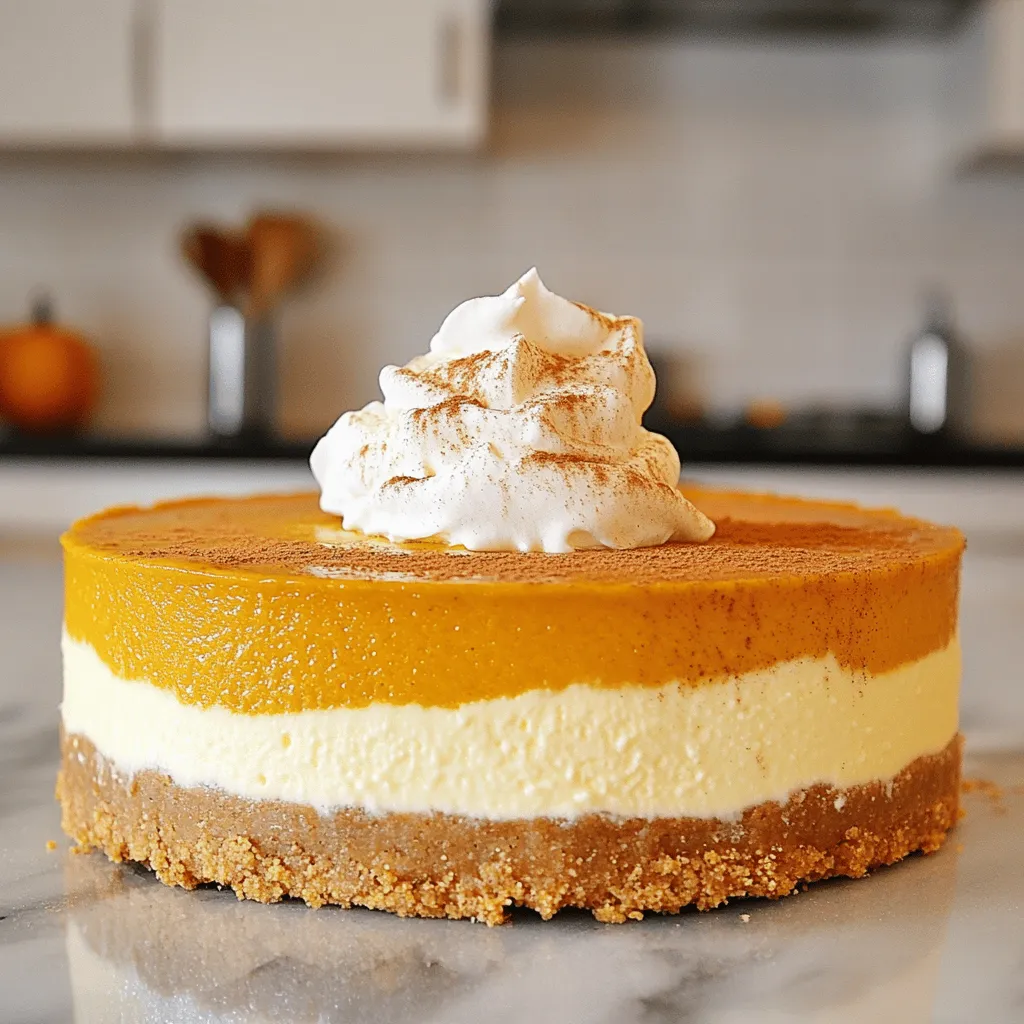 - 1 ½ cups graham cracker crumbs - 2 cups cream cheese, softened - 1 cup pumpkin puree - 3 large eggs - 1 cup sour cream