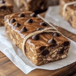 - 1 cup rolled oats - 1/2 cup protein powder (chocolate or vanilla) - 1/4 cup unsweetened cocoa powder - 1/2 cup almond butter (or peanut butter) - 1/4 cup honey or maple syrup - 1/2 cup brewed espresso or strong coffee, cooled - 1/2 cup dark chocolate chips - 1/4 teaspoon sea salt - 1 teaspoon vanilla extract - Optional: 1/4 cup chopped nuts (walnuts or almonds) for extra crunch When making mocha chip protein bars, I always start with high-quality ingredients. Rolled oats give them a hearty base. Protein powder adds a boost, making these bars filling. Cocoa powder gives a rich chocolate flavor. Almond or peanut butter adds creaminess and healthy fats. Honey or maple syrup acts as a sweetener. Brewed espresso provides a coffee kick. Dark chocolate chips are the best choice for a sweet surprise. Sea salt enhances all the flavors. Lastly, nuts add a nice crunch, making each bite exciting. Each bar has about 150 calories, 6 grams of protein, 8 grams of fat, and 14 grams of carbs. The rolled oats provide fiber, which keeps you full. Protein powder helps build muscle. Almond butter gives healthy fats for energy. Cocoa powder is rich in antioxidants, promoting heart health. Dark chocolate supports brain function with its flavonoids. By using these nutritious ingredients, you create a tasty snack that fuels your day. For the full recipe, check out the details above and start making these bars today! 1. Start by preheating your oven to 350°F (175°C). 2. Line an 8x8-inch baking dish with parchment paper. Leave some paper hanging over the edges. This helps with easy removal. 3. In a large bowl, mix the dry ingredients. Combine 1 cup rolled oats, 1/2 cup protein powder, 1/4 cup cocoa powder, and 1/4 teaspoon sea salt. Stir until evenly mixed. 4. In a separate bowl, whisk together the wet ingredients. Combine 1/2 cup almond butter, 1/4 cup honey (or maple syrup), 1/2 cup cooled brewed espresso, and 1 teaspoon vanilla extract. Mix until smooth. 5. Pour the wet mixture into the dry ingredients. Stir until fully combined. The mix will be thick and sticky. 6. Gently fold in 1/2 cup dark chocolate chips. If you want, add 1/4 cup chopped nuts for crunch. This adds texture and flavor to your bars. 7. Transfer the mixture into your prepared baking dish. Press it down firmly to create an even layer. 8. Bake in the preheated oven for 20-25 minutes. The bars should set but remain soft. Look for slightly crinkled edges. 9. Once done, let the bars cool in the dish for about 10 minutes. Then, use the parchment paper to lift them out. Allow them to cool completely on a wire rack. 10. After cooling, cut the bars into your desired size. Enjoy your delicious mocha chip protein bars! For the complete recipe, refer to the [Full Recipe]. To get the right consistency, mix the dry ingredients well. This step ensures even texture. When mixing the wet ingredients, make sure you whisk until smooth. The final mixture should feel thick and sticky. If you find it too dry, add a splash of coffee. Baking time is key. Check the bars at 20 minutes. They should look set but soft. If needed, add a few more minutes. Adding spices can make your bars pop. Try a pinch of cinnamon or a dash of nutmeg. You can also use almond or coconut extract for a fun twist. For toppings, drizzle melted dark chocolate on top. Chopped nuts or shredded coconut can add texture too. These little extras elevate the taste and make your bars special. Cut the bars into fun shapes. Use cookie cutters for stars or hearts. Wrap each bar in parchment paper. Tie with twine for a rustic touch. Serve them with a hot cup of coffee or a cold glass of milk. This combo makes for a great snack time. Enjoy your delicious mocha chip protein bars with friends or family! {{image_2}} You can mix up the flavors in your mocha chip protein bars. Here are some fun swaps to try: - Peanut Butter Chocolate: Replace almond butter with peanut butter. This change adds a rich, nutty flavor that many love. - Mocha Chai: Add chai spices like cinnamon and ginger for a warm twist. This variation gives a cozy feel to your snack. You can also change with seasonal flavors. For fall, swap vanilla extract with pumpkin spice. It brings a festive taste to your bars! If you have dietary needs, there are easy ways to adapt this recipe: - Gluten-Free: Use certified gluten-free oats. This swap keeps the bars safe for those with gluten sensitivities. - Vegan: Choose plant-based protein powders and maple syrup. This makes the bars suitable for a vegan diet. These changes ensure everyone can enjoy a tasty snack! You might want to make more or fewer bars depending on your needs. Here’s how to adjust the recipe: - Scaling Up or Down: To make more, double the ingredients. For fewer bars, halve everything. - Bake Time Adjustments: If you make a larger batch, bake for a few extra minutes. Keep an eye on the edges; they should look crinkled but not burnt. These tips help you serve the right amount for any occasion! For the full recipe, check the section above. To keep your mocha chip protein bars fresh, store them in an airtight container. If you leave them at room temperature, they last about five days. For longer freshness, the fridge is best. They can stay good for up to two weeks in the fridge. Just make sure the container seals well to keep out air. To maintain their texture, I suggest wrapping each bar in parchment paper. This protects them from drying out and makes them easy to grab on the go. If you want to keep your bars for longer, freezing is a great option. Start by cutting the bars into your desired sizes. Then, wrap each bar tightly in plastic wrap. Place them in a freezer-safe bag or container. This method helps prevent freezer burn. To thaw the bars, simply take one out and leave it at room temperature for about 30 minutes. If you're in a hurry, you can also microwave it for about 10-15 seconds. This will make it soft again. Just remember, for the best taste and texture, enjoy the bars within three months of freezing. Mocha chip protein bars can last about a week at room temperature. If you store them in the fridge, they can stay fresh for up to two weeks. Keep them in an airtight container to prevent them from drying out. Yes, you can use a different protein powder. Options include plant-based or whey protein. Just note that this may change the taste and texture slightly. If you choose a flavored powder, it may alter the final flavor of the bars. These bars provide a good amount of protein, which helps build muscle. The espresso gives you an energy boost without added sugar. Almond butter adds healthy fats and fiber, making them a nourishing snack choice. You can find mocha chip protein bars online or in health food stores. Brands like Quest and RXBAR offer high-quality options. Check local markets for fresh, homemade bars too. Absolutely! This recipe is great for meal prep. You can make a batch ahead of time and keep them for quick snacks. Just wrap them individually and store them in the fridge or freezer for convenience. Enjoy the full recipe to make your own mocha chip protein bars! You now have a simple, tasty recipe for mocha chip protein bars. We covered ingredients, preparation, baking, and even serving tips. These bars are great for energy and packed with nutrients. You can make lots of variations, too. Don’t forget about storage options; keeping them fresh is key. Lastly, enjoy making these bars both for yourself and to share. With these tips, I hope you feel ready to start baking delicious snacks!