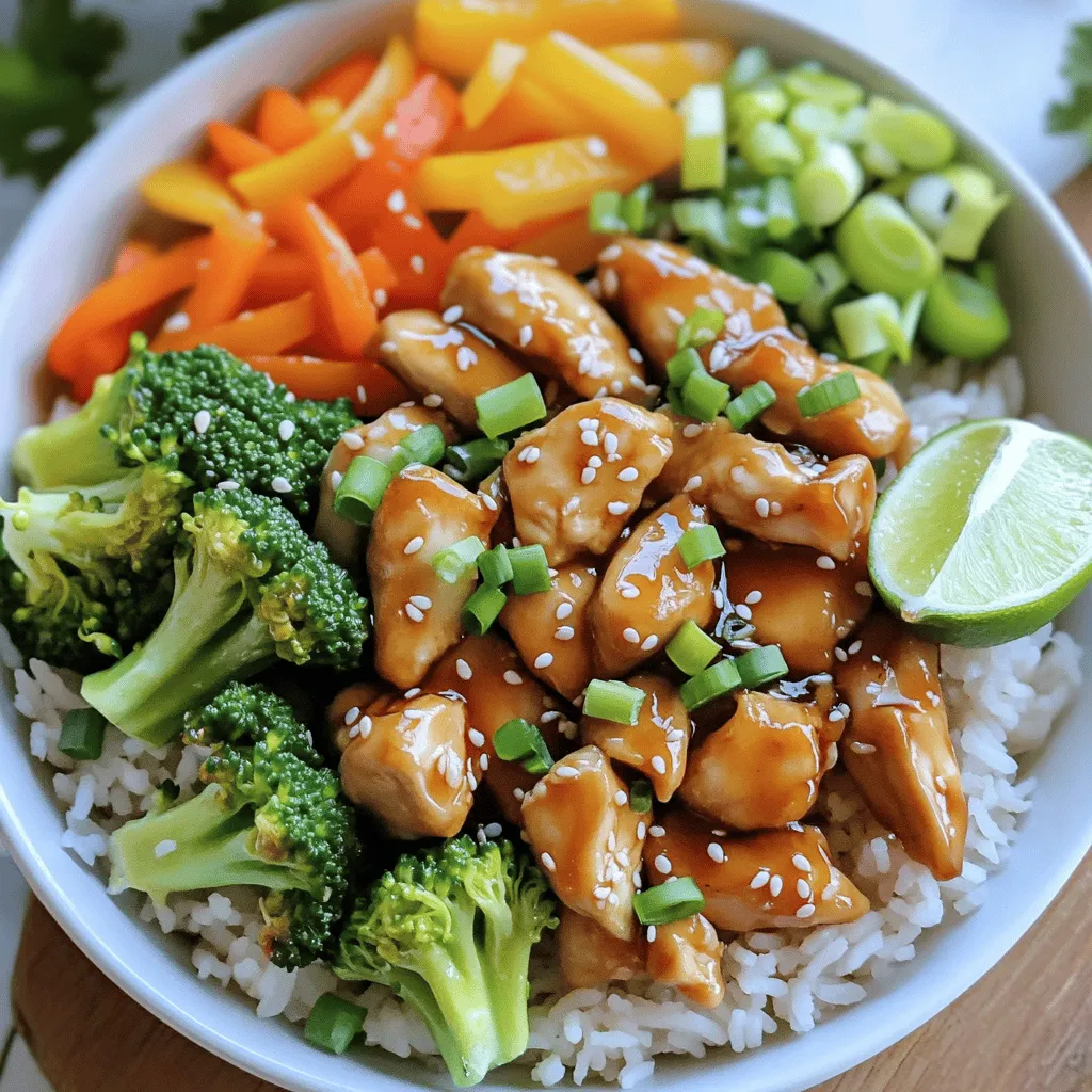 To create a tasty teriyaki chicken bowl, gather these main ingredients: