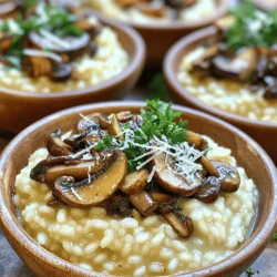 To make this creamy mushroom risotto, you need: - 1 ½ cups Arborio rice - 1 onion, finely chopped - 2 cloves garlic, minced - 1 ½ cups mushrooms (mixed varieties like cremini and shiitake), sliced - 4 cups low-sodium vegetable broth - 1 cup heavy cream or coconut cream for a vegan option - ½ cup grated Parmesan cheese or nutritional yeast for a vegan option - 2 tablespoons olive oil - 1 teaspoon dried thyme - Salt and pepper to taste - Fresh parsley, chopped for garnish