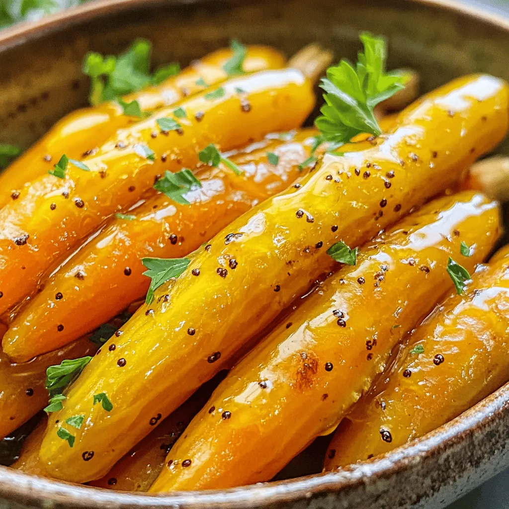 To make honey mustard glazed carrots, you need the following simple ingredients: