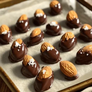 In this section, I’ll share the essential ingredients for making chocolate-dipped almonds. Each item plays a key role in bringing out the best flavors. Let's dive into what you need. - Raw almonds - Dark chocolate chips (at least 70% cocoa) - Optional: Coconut oil (for smoother chocolate) - Optional: Sea salt - Optional: Vanilla extract - Optional: Cinnamon Using raw almonds gives you a nice crunch. Dark chocolate chips add rich flavor and depth. Coconut oil makes the chocolate smooth and easy to dip. Adding sea salt enhances the sweet taste. Vanilla extract and cinnamon can bring warmth to your snack. These ingredients make chocolate-dipped almonds a simple yet delicious treat. For the complete recipe, check out the Full Recipe. Enjoy creating this delightful snack! 1. First, preheat your oven to 350°F (175°C). 2. Next, spread 1 cup of raw almonds on a baking sheet. Place them in a single layer. 3. Roast the almonds for 10-12 minutes. They should smell nice and look slightly golden. 4. Once done, remove them from the oven and let them cool. 1. To melt the chocolate, grab a heatproof bowl. 2. Add 1 cup of dark chocolate chips and 1 tablespoon of coconut oil if you want. 3. You can use a double boiler or a microwave. If using a microwave, heat it in 30-second intervals. Stir after each time until smooth. 1. For extra flavor, consider adding 1 teaspoon of vanilla extract and ½ teaspoon of cinnamon to the melted chocolate. 2. Now, using a fork, dip each cooled almond into the chocolate. Make sure it's fully coated. 3. Let any extra chocolate drip off before placing it on a parchment-lined baking sheet. 1. While the chocolate is still wet, sprinkle a tiny pinch of sea salt on each almond. This boosts the flavor. 2. Next, place the baking sheet in the fridge for about 30 minutes. This helps the chocolate harden. 3. Enjoy your chocolate-dipped almonds as a snack or treat! You can store them in an airtight container in the fridge for up to 2 weeks. For the full recipe, refer to the earlier sections. To achieve the perfect roast, I recommend preheating your oven to 350°F (175°C). Spread the raw almonds on a baking sheet in a single layer. Roast them for 10 to 12 minutes. Keep an eye on them. You want them fragrant and slightly golden. Over-roasting creates a bitter taste. So, check them often. When melting chocolate, ensure you use a heatproof bowl. You can use a double boiler or a microwave. If you opt for the microwave, heat in 30-second intervals. Stir after each interval until the chocolate is smooth. Adding coconut oil helps create a silky texture. Prevent chocolate from seizing by avoiding water contact. Even a small drop of water can ruin your chocolate. Make sure all your tools are dry before you start melting. You can get creative when serving chocolate-dipped almonds. Try placing them in small bowls or on a decorative plate. They look lovely alongside fresh fruits like strawberries or slices of apple. Pair them with other snacks like cheese or popcorn for a fun mix. For a special touch, drizzle extra melted chocolate over the finished almonds. This adds a nice design and extra flavor. Enjoy your chocolate-dipped almonds as a snack or a treat! If you want the full details, check out the Full Recipe. {{image_2}} You can easily mix up the flavors of your chocolate-dipped almonds. Try adding spices like pumpkin spice or a hint of cayenne for a kick. These spices will add warmth and depth to your snack. You can also switch up the type of chocolate. Use milk chocolate for a sweeter treat or white chocolate for a creamy twist. Each option gives a different taste that can surprise your taste buds. If you want to change the nuts, consider using cashews or pecans. Both add their unique flavors and textures. For those who need vegan or gluten-free options, you can use dairy-free chocolate and ensure your nuts are certified gluten-free. This way, everyone can enjoy this tasty snack. To make your chocolate-dipped almonds even more special, add different toppings. Try toasted coconut for a tropical flair or crushed nuts for extra crunch. You can also drizzle more chocolate on top for a fun design. This adds both beauty and more chocolatey goodness. These small touches make your snack look fancy and taste incredible. To keep your chocolate-dipped almonds fresh, store them in an airtight container. This will help protect them from moisture and air. A glass jar or a plastic container with a tight lid works well. Make sure the container is clean and dry before placing the almonds inside. Chocolate-dipped almonds last about two weeks in the refrigerator. After this time, they may start to lose their crunch and flavor. Look for signs of spoilage like a dull appearance or a strange smell. If they seem off, it's best to toss them out. Enjoy your chocolate-dipped almonds while they're fresh! For the full recipe, check out the detailed instructions earlier. Chocolate-dipped almonds last about two weeks when stored in an airtight container. Keep them in the fridge to stay fresh. After two weeks, they may lose their crunch and flavor. Yes, you can use other nuts like cashews or pecans. Each nut brings a unique taste and texture to the treat. Just follow the same steps in the Full Recipe for dipping. Dark chocolate with at least 70% cocoa is best for melting. It has a rich flavor and balances well with the almonds. You can also use milk or white chocolate if you prefer a sweeter taste. Yes, chocolate-dipped almonds can be healthy in moderation. Almonds are a good source of protein and healthy fats. Dark chocolate has antioxidants, too. Just watch your serving size. You can find pre-made chocolate-dipped almonds in many grocery stores or online. Look in the snack aisle or specialty sections. Check brands that focus on natural or organic snacks. You can skip coconut oil and melt the chocolate alone. It will still coat the almonds well, but it may be slightly thicker. Just make sure to stir it often while melting for smoothness. You have learned how to make tasty chocolate-dipped almonds using simple steps. First, you roast almonds and melt dark chocolate. Then, dip each almond and add flavors like vanilla or cinnamon. I also shared tips for perfecting your roast and avoiding common chocolate melting issues. Feel free to explore variations with different chocolates and spice blends. Proper storage keeps them fresh, and following the FAQs eases any doubts. Enjoy your delicious treat as a snack or gift. Happy dipping!
