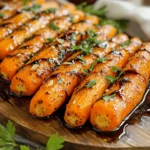 To make honey garlic roasted carrots, gather these simple items: - 1 lb baby carrots, whole - 3 tablespoons honey - 2 tablespoons olive oil - 3 cloves garlic, minced - 1 teaspoon fresh thyme leaves (or ½ teaspoon dried thyme) - Salt and pepper to taste - 1 tablespoon balsamic vinegar - Fresh parsley, chopped for garnish These ingredients blend to create a sweet and savory flavor. The honey adds a nice glaze, while the garlic brings depth to the dish. Fresh thyme gives a hint of earthiness, making every bite special. You can swap some ingredients if needed. Here are a few easy ideas: - Use maple syrup instead of honey for a vegan option. - Swap olive oil with avocado oil for a different taste. - If you don't have fresh thyme, dried thyme works well too. - Add a splash of lemon juice instead of balsamic vinegar for a fresh twist. These changes can still give you a great flavor. Feel free to get creative! Using fresh carrots is best for this recipe. They taste better and have a nice crunch. Fresh carrots also caramelize nicely when roasted. However, frozen carrots can work in a pinch. If you use frozen carrots, thaw them first. Pat them dry to remove excess moisture. This helps them roast well and not steam. Remember, fresh carrots will give you the best results in flavor and texture. For the full recipe, check out the details above. First, gather your ingredients. You need: - 1 lb baby carrots, whole - 3 tablespoons honey - 2 tablespoons olive oil - 3 cloves garlic, minced - 1 teaspoon fresh thyme leaves (or ½ teaspoon dried thyme) - Salt and pepper to taste - 1 tablespoon balsamic vinegar - Fresh parsley, chopped for garnish Next, preheat your oven to 400°F (200°C). This step is key for even cooking. In a mixing bowl, combine honey, olive oil, minced garlic, thyme, balsamic vinegar, salt, and pepper. Whisk until everything blends well. Now, add the baby carrots to this mix. Toss the carrots until they are fully coated in the honey garlic mixture. This will give them great flavor! Spread the coated carrots in a single layer on a baking sheet lined with parchment paper. This helps with easy cleanup and ensures even roasting. Place the baking sheet in your preheated oven. Roast the carrots for 20-25 minutes. Halfway through, toss them for even cooking. They should be tender and slightly caramelized when done. Once the carrots are roasted, take them out of the oven. Let them cool for a few minutes. This makes them easier to handle. Transfer the carrots to a serving platter. For a pop of color, sprinkle chopped fresh parsley on top. If you want, drizzle any leftover honey-garlic glaze from the baking sheet over the carrots. This adds extra flavor. Enjoy this honey garlic roasted carrots recipe as a delightful side dish! For the full recipe, check out the complete guide. To get the best roasted carrots, choose fresh baby carrots. They cook fast and stay sweet. Make sure to coat them well in the honey garlic mix. This helps them caramelize and adds depth. Spread them out on the baking sheet. This keeps them from steaming. If they touch, they won't get that nice roasted flavor. Toss them halfway through cooking. This ensures even roasting and browning. You can use fresh herbs like thyme in this recipe. Thyme adds a light, earthy taste. If you want more flavor, try adding rosemary or dill. Garlic gives a nice punch, but you can also use onion powder. For a spicy kick, add a pinch of red pepper flakes. Don't be afraid to experiment! Each herb brings its own unique taste. You can prepare these carrots a day in advance. Just toss them in the honey garlic mix and store in the fridge. When you're ready, spread them out and roast. If you have leftovers, store them in an airtight container. To reheat, place them on a baking sheet and warm them in the oven. This keeps them crispy. For a quick option, you can microwave them, but they may lose some crunch. For the exact recipe, check out the Full Recipe. {{image_2}} You can mix it up with different veggies. Try using parsnips or sweet potatoes. Cut them to match the size of the carrots. This way, they cook evenly. You can also add bell peppers for extra color and crunch. Just adjust the roasting time slightly. Keep an eye on them so they don’t burn. If you want a change from honey, use maple syrup or agave nectar. These sweeteners give a unique flavor. You can also try brown sugar for a deeper taste. Just remember, each sweetener has a different level of sweetness. Adjust the amount to your liking. You can roast, steam, or even grill the carrots. Roasting gives a nice caramelized flavor. Steaming keeps them tender and bright. Grilling adds a smoky taste. Each method brings out different flavors. Experiment to find your favorite! For more details, check out the Full Recipe. After making honey garlic roasted carrots, you may have some left. Store them in an airtight container. Keep them in the fridge for up to 4 days. This helps keep their flavor and texture. If you want to save time, pack them in single servings. This makes it easy to grab a quick side dish. You can freeze roasted carrots for longer storage. First, let them cool completely. Then, place them in a freezer-safe bag. Press out the air before sealing. They can last up to 3 months in the freezer. When you are ready to eat them, just thaw in the fridge overnight. Reheating honey garlic roasted carrots is simple. You can use the oven or a microwave. For the oven, preheat to 350°F (175°C). Spread the carrots on a baking sheet and heat for about 10 minutes. This will keep them crispy. If you choose the microwave, heat in 30-second bursts. Check often to make sure they do not get too soft. Enjoy your delicious side dish! You should roast carrots for 20 to 25 minutes at 400°F (200°C). This time gives them a tender feel and a nice caramel color. Halfway through, toss them to ensure even cooking. You want them soft but not mushy. Yes, you can use regular carrots. Just cut them into sticks similar in size to baby carrots. This helps them cook evenly. Regular carrots have a stronger flavor, which can add depth to your dish. Absolutely! Honey garlic roasted carrots are great for meal prep. You can roast them in advance and store them in the fridge. They stay tasty for up to five days. Just reheat them in the oven or microwave when you’re ready to eat. These carrots pair well with many dishes. Try them with roasted chicken, grilled fish, or a hearty grain like quinoa. They also work great in salads or as part of a veggie platter. For a complete meal, serve them alongside a fresh green salad or creamy mashed potatoes. For the full recipe, check out the details above! Roasting carrots is an easy and tasty way to enjoy this veggie. We covered the ingredients you need and how to pick fresh or frozen options. I shared preparation steps and tricks for perfect roasting. You also learned about fun variations and smart storage tips. In closing, these simple methods will help you create delicious roasted carrots. Enjoy the flavors and share them with friends or family for a healthy treat.