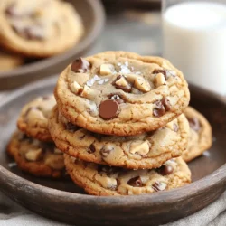 - 1 cup unsalted butter, softened - 3/4 cup brown sugar, packed - 2 cups semi-sweet chocolate chips These main ingredients create the base of your cookies. The butter adds richness and moisture. Brown sugar brings a warm, caramel flavor. Chocolate chips provide that classic sweet bite. - 1/2 cup chopped walnuts - 1/4 teaspoon instant coffee granules Adding walnuts gives a nice crunch. They also add healthy fats. Instant coffee enhances the chocolate flavor, making it deeper and richer. You can skip these if you prefer a simpler cookie. - Vegan alternatives: Use plant-based butter and flax eggs. - Gluten-free options: Swap all-purpose flour for a gluten-free blend. These options allow you to enjoy cookies no matter your diet. Make these switches without losing taste or texture. Enjoy experimenting with these fun changes! For the complete recipe, check out the Full Recipe. 1. First, preheat your oven to 350°F (175°C). This step warms the oven, helping cookies bake evenly. 2. Line your baking sheet with parchment paper. This keeps cookies from sticking and makes cleanup easy. 3. In a large bowl, cream together the softened butter, brown sugar, and granulated sugar. Mix until fluffy, around 2-3 minutes. This step adds air to the dough, giving you soft cookies. 1. Next, add the eggs one at a time. Mix well after each egg. This ensures even mixing. 2. Then, pour in the vanilla extract. It gives the cookies a nice flavor. 3. In a separate bowl, whisk together the flour, baking soda, salt, and instant coffee granules. The coffee enhances the chocolate flavor. 4. Gradually add this dry mixture to the wet ingredients. Stir just until combined. Avoid overmixing; this keeps cookies tender. 5. Finally, fold in the semi-sweet chocolate chips. If you like, add walnuts for a crunchy bite. 1. Use a cookie scoop or tablespoon to drop dough balls onto the prepared baking sheet. Leave about 2 inches between each ball. 2. Bake for 10-12 minutes. The edges should be golden brown, and the centers might look a bit soft. This is okay; they will firm up while cooling. 3. Let the cookies cool on the baking sheet for 5 minutes. Then transfer them to a wire rack to cool completely. This step helps keep the right texture. For a tasty treat, enjoy them warm with milk. Check out the Full Recipe for more tips! To make chewy cookies, use more brown sugar than white sugar. Brown sugar adds moisture. For crispy cookies, add more white sugar and bake longer. Ingredient temperature matters. Use room temperature butter and eggs. They blend better, giving your cookies a nice texture. Cold butter makes dough hard to mix. If your dough is dry or crumbly, add a bit of milk. Start with one tablespoon. Mix it in and check the texture again. You can also use melted butter for added moisture. Baking at high altitudes can be tricky. Reduce sugar by 1-2 tablespoons. Increase flour by 1-2 tablespoons. This helps cookies hold their shape. Serve cookies warm on a pretty plate. Add a glass of milk or coffee for a tasty treat. For a gourmet touch, sprinkle sea salt on top. To keep cookies fresh, store them in an airtight container. Room temperature works best. If you need to keep them longer, freeze them for up to three months. {{image_2}} For a fun twist, try double chocolate chip cookies. Just replace half the flour with cocoa powder. This change gives you deep, rich flavor. You can also add more chocolate chips. The result is a cookie that is super chocolatey and hard to resist. Another option is to use nut butters. Swap out some of the butter for creamy peanut or almond butter. This adds a nutty taste and makes the cookies soft and chewy. You can even mix two types of nut butter together for extra flavor. If you need gluten-free cookies, you can replace regular flour with a gluten-free blend. Look for a mix that works in baking. This will keep the cookies soft and tasty. Ensure the chocolate chips are also gluten-free. For those wanting a lower sugar option, use a sugar substitute. You can find many types in stores today. Some blends work well for baking and taste great too. Just be sure to check the package for the right measurements. Get creative with add-ins! Dried fruits like cranberries or cherries add a sweet chewiness. You can also mix in candies like M&Ms for a colorful touch. These add-ins make each bite exciting and unique. Spices can also enhance your cookies. Try adding a pinch of cinnamon or a touch of nutmeg. These spices bring warmth and depth to the flavor. You can even experiment with a dash of sea salt for a savory contrast. For the ultimate chocolate chip cookies, check out the Full Recipe! To keep your cookies fresh, use airtight containers. Glass jars work well, or you can use plastic containers with a tight seal. Store your cookies at room temperature for the best taste. If you live in a humid area, refrigeration can help. Just remember, cold cookies can lose some of their soft texture. You can freeze cookie dough for later use. To do this, scoop the dough into balls and place them on a baking sheet. Freeze them for about an hour until firm. Once frozen, transfer the balls to a freezer bag. When you're ready to bake, no need to thaw. Just bake them straight from the freezer. Add a couple of extra minutes to the baking time. Freshly baked cookies usually stay good for about one week at room temperature. If you store them in the fridge, they can last up to two weeks. Watch for signs of spoilage. If they become hard or develop an off smell, it's time to toss them. Enjoy your cookies while they are at their best! For the full recipe, check out Ultimate Chocolate Chip Cookies. To make your cookies softer, try these tips: - Use more brown sugar than white sugar. Brown sugar adds moisture. - Chill your dough for 30 minutes before baking. This helps keep them soft. - Don't overbake! Take them out when the edges are golden but centers look soft. - Add a bit of cornstarch to your flour. It helps create a softer texture. These small changes can make a big difference in texture. You’ll love the results! Yes, you can use different types of chocolate! Here are some ideas: - Dark chocolate chips add a rich flavor. They balance sweetness well. - Milk chocolate chips give a sweeter, creamier taste. - You can mix in white chocolate chips for a fun twist. - Try using chopped chocolate bars for a gourmet touch. Experimenting with different chocolates can lead to new favorites! If you need egg substitutes, here are a few options: - Use 1/4 cup applesauce for each egg. It adds moisture and sweetness. - Try 1/4 cup mashed banana. It works well in cookies. - Use flaxseed meal! Mix 1 tablespoon with 3 tablespoons water. Let it sit until it thickens. - Silken tofu is another great choice. Blend 1/4 cup until smooth for each egg. Each option changes the flavor and texture a bit, so choose based on your taste! This blog post outlines how to make delicious cookies from scratch. We discussed key ingredients like butter, sugar, and chocolate chips. I shared tips for perfect baking, common fixes, and fun variations. You can even explore storage methods to keep cookies fresh. Remember, baking is about finding what you love. Don't hesitate to experiment with flavors or substitutes. Enjoy your cookie journey and make it your own!