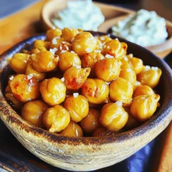 - 1 can (15 oz) chickpeas, drained and rinsed - 2 tablespoons olive oil - 1 tablespoon honey or maple syrup - 1 teaspoon smoked paprika - 1/2 teaspoon cayenne pepper (adjust to taste) - 1 teaspoon garlic powder - 1/2 teaspoon ground cumin - Salt and pepper to taste - Additional spices for customization (e.g., chili powder, turmeric) - Fresh herbs for garnish (e.g., parsley or cilantro) - Nutritional yeast for a cheesy flavor Sweet and spicy roasted chickpeas are fun to make and eat. You will need a few simple ingredients. First, grab a can of chickpeas. Drain and rinse them well to remove any residue. This step is key for achieving a crispy texture. Next, you will need olive oil to help the spices stick. Honey or maple syrup adds a touch of sweetness. Smoked paprika gives a rich flavor, while cayenne pepper adds heat. Adjust the amount of cayenne to fit your taste. Garlic powder and ground cumin round out the flavor profile. Don’t forget salt and pepper! You can tweak these amounts based on what you like. For extra creativity, think about adding optional spices. Chili powder or turmeric can change the flavor completely. Fresh herbs can also add a nice touch. Some people enjoy a sprinkle of nutritional yeast for a cheesy twist. This is a great recipe to share with friends and family. The full recipe is easy to follow, and everyone can enjoy the delicious crunch of these roasted chickpeas! - Preheat oven to 400°F (200°C). - Pat chickpeas dry with a kitchen towel. This helps them get nice and crispy. - Combine spices and oil in a bowl. - Mix until fully incorporated. You want each chickpea to be well-coated. - Toss chickpeas in the spice mixture. Make sure they are evenly covered. - Spread evenly on a baking sheet. This allows them to roast well. - Roast for 25-30 minutes, stirring halfway. Watch them turn golden brown and crunchy. Follow the Full Recipe for exact measurements and tips. Enjoy the process and the tasty results! To get the best crunch, start by making sure your chickpeas are fully dried. After rinsing, spread them on a clean towel and pat them dry. This step is key to getting that desirable crunch. Also, avoid overcrowding the baking sheet. Give those chickpeas space to breathe. If they are too close together, they will steam instead of roast, leading to a soggy snack. You can customize the spice levels to match your taste. If you love heat, add more cayenne pepper. For a milder flavor, cut back on it. You can also experiment with different sweeteners, such as agave syrup. This allows you to find the perfect balance between sweet and spicy for your palate. Pair your roasted chickpeas with dips like tzatziki or hummus. The coolness of the dip complements the heat of the chickpeas nicely. You can also serve them as a salad topping for a crunchy texture. They make a great snack on their own, too. Enjoy them any way you like! For the full recipe, check out the details above. {{image_2}} You can play with flavors for your roasted chickpeas. Here are two fun ideas: - Sweet Cinnamon Variation: Mix some cinnamon and sugar into your spice mix. This brings a warm and sweet twist to the dish. It’s like dessert in a crunchy form! - Savory Herb Variation: Instead of the sweet mix, go for Italian seasoning or fresh rosemary. This gives a nice herbal taste that pairs well with the chickpeas. You can easily adjust this recipe to fit different diets: - Vegan modifications: Use maple syrup instead of honey. This keeps it sweet and vegan-friendly. - Gluten-free options: This recipe is already gluten-free, so it’s perfect for anyone avoiding gluten. These roasted chickpeas make great additions to many meals: - Using as a protein boost in grain bowls: Toss these crunchy chickpeas into your grain bowls. They add protein and crunch. - Snacking option for movie nights: Serve them as a fun snack while watching a movie. They are healthier than chips and just as tasty! For the full recipe, check out the Sweet and Spicy Roasted Chickpeas section. To keep your sweet and spicy roasted chickpeas fresh, store them in an airtight container. This helps maintain their crunch. They are best consumed within 3-5 days. After this time, they may lose their crispiness and flavor. If you want to enjoy them again, you can reheat chickpeas. Place them in the oven for a few minutes. This helps them regain their crunch. Avoid using the microwave. It may make them soggy, and that's not fun. You can freeze chickpeas before roasting for later use. Make sure to package them properly to prevent freezer burn. Use freezer bags or containers. When you’re ready to eat, just thaw and roast according to the [Full Recipe]. This way, you can enjoy a tasty snack anytime! Sweet and spicy roasted chickpeas can last about 3 to 5 days when stored properly. To keep them fresh, place them in an airtight container at room temperature. They may lose some crunch over time, but they will still taste great. Yes, you can make these chickpeas in advance! Prepare them ahead of time and store them in an airtight container. If you want to enjoy them fresh, roast them just before serving. This way, you keep that delightful crunch. There are many fun ways to serve these chickpeas! Here are some ideas: - Pair them with tzatziki or hummus for a tasty dip. - Sprinkle them on top of salads for added crunch. - Mix them into grain bowls for extra protein. - Enjoy them as a stand-alone snack while watching a movie. The options are endless! For the full recipe, check out the Sweet and Spicy Roasted Chickpeas section. Sweet and spicy roasted chickpeas are simple to make and very tasty. You learned about the main ingredients, how to prepare and roast them, and tips for the best results. Experiment with flavors and serving ideas to enjoy these chickpeas in various ways. They are great for snacking or as meal toppings. Store leftovers well and reheat correctly for a crispy treat. Enjoy making your own versions, and remember, the fun is in the cooking!