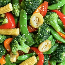 For a tasty veggie stir fry, you need the following vegetables: - 1 cup broccoli florets - 1 red bell pepper, sliced - 1 cup snap peas - 1 carrot, julienned - 1 cup baby corn, halved These veggies bring color and crunch to your dish. You can mix and match based on what you like or have on hand. The sauces and oils add great flavor. Use these: - 3 tablespoons soy sauce - 1 tablespoon sesame oil - 1 tablespoon olive oil Soy sauce gives a salty kick. Sesame oil adds a nutty taste. Olive oil helps cook the veggies evenly. Seasoning is key for a great stir fry. Grab these: - 3 cloves garlic, minced - 1 tablespoon ginger, grated - Salt and pepper to taste - 1 tablespoon sesame seeds (optional) Garlic and ginger add warmth and depth. Salt and pepper enhance the flavors. Sesame seeds add a nice crunch on top. For the full recipe, check the section above. First, wash all your vegetables. Make sure they are clean. Next, chop them to your liking. I like to slice the red bell pepper and julienne the carrot. Cut the broccoli into small florets. Halve the baby corn and leave the snap peas whole. Prepare 3 cloves of garlic by mincing them. Grate 1 tablespoon of ginger. This prep takes about 10 minutes. Now, heat 1 tablespoon of olive oil in a large skillet or wok. Use medium-high heat for the best results. Add the minced garlic and grated ginger. Sauté them for about 30 seconds until they smell great. Toss in your chopped veggies: broccoli, red bell pepper, snap peas, carrot, and baby corn. Stir-fry these for 5 to 7 minutes. You want them tender but still crisp. Next, pour in 3 tablespoons of soy sauce and 1 tablespoon of sesame oil. Mix well to coat all the veggies. Cook for another 2 to 3 minutes. This helps the sauce thicken a bit and blend the flavors. Finally, season with salt and pepper to taste. If you like, sprinkle sesame seeds on top before serving. Enjoy your quick and healthy meal! For the complete recipe, check out the Full Recipe. To get that perfect stir-fry texture, start with a hot pan. Heat your skillet or wok until it feels hot. Use olive oil to help cook the veggies fast. This method gives them a nice crispness. Cut your vegetables into similar sizes for even cooking. Thin slices cook faster and stay crunchy. Keep the veggies moving in the pan. Stir them constantly to avoid burning. Each vegetable has a different cooking time. Broccoli and carrots take longer to cook. They need about 5-7 minutes in the pan. Snap peas and bell peppers cook faster, only needing 3-4 minutes. Add the harder veggies first, then the softer ones. This way, everything cooks just right. Timing is key to keeping the veggies fresh and bright. One common mistake is overcrowding the pan. If you add too many veggies at once, they steam instead of fry. Cook in batches if necessary. Another mistake is not seasoning at the right time. Add soy sauce at the end for the best flavor. Lastly, don’t forget to prep all your ingredients first. This makes the cooking process smooth and fun. For more details, check out the Full Recipe. {{image_2}} Adding protein to your veggie stir fry makes it more filling. Tofu is soft and soaks up flavors well. You can use firm or extra-firm tofu. First, press the tofu to remove excess water. Then, cut it into cubes. Tempeh is another great option. It has a nutty taste and a firm texture. Slice it thinly and sauté it with your veggies. Both options give you a boost of protein and add a great taste to your dish. You can swap in other veggies based on your taste or what you have. Here are some great choices: - Zucchini - Cauliflower - Green beans - Mushrooms - Spinach Mix and match to keep it fun and fresh. The key is to use colorful veggies. They not only look good but also add different flavors and nutrients. Changing the sauce can change everything. You can try teriyaki sauce for a sweet kick. Hoisin sauce adds a rich taste. For spice lovers, chili garlic sauce is a must-try. You can also make your own sauce. Mix soy sauce, honey, and a splash of rice vinegar. This mix adds a nice balance of sweet and tangy. No matter what you choose, experiment to find your favorite flavor. Check the Full Recipe for more ideas on how to build your perfect stir fry! To store your veggie stir fry, let it cool first. Place it in an airtight container. This keeps the flavors fresh. Store it in the fridge for up to three days. When you want to eat it, check for any off smells or changes in color. If you want to freeze your stir fry, use a freezer-safe container. Make sure to leave some space at the top. This allows for expansion as it freezes. Label the container with the date. You can freeze it for up to three months. When you're ready to eat, let it thaw in the fridge overnight. To reheat, you can use a microwave or a skillet. If using a microwave, place the stir fry in a safe bowl. Heat it for about 2-3 minutes. Stir halfway to ensure even heating. If using a skillet, heat it on medium heat for about 5 minutes. Add a splash of water or oil to keep it moist. Enjoy your quick meal again! For the full recipe, check out the Vivid Veggie Stir Fry above. To make a simple veggie stir fry, start by washing and chopping your veggies. Use broccoli, bell pepper, snap peas, and baby corn for color and crunch. Heat olive oil in a skillet over medium-high heat. Add garlic and ginger, cooking for 30 seconds. Toss in your veggies and stir-fry for about 5-7 minutes. When they feel tender but still crisp, add soy sauce and sesame oil. Cook for another 2-3 minutes. Add salt and pepper to taste. You can find the full recipe above. The best vegetables for stir fry are those that cook quickly. I recommend broccoli, bell peppers, carrots, and snap peas. You can also try mushrooms, zucchini, or bok choy. Mixing colors and textures makes your dish more fun and tasty. Remember to cut them into similar sizes for even cooking. Yes, you can make your veggie stir fry ahead of time. Cook it and let it cool down. Then, store it in an airtight container in the fridge. It will stay fresh for up to three days. To reheat, just warm it in a skillet or microwave. This makes it a great meal prep option! You now know how to make a tasty and healthy veggie stir fry. We covered the key ingredients, like fresh vegetables and sauces, for perfect flavor. You learned step-by-step instructions to prepare and cook your dish. Tips helped us avoid common mistakes and achieve the best texture. You can also explore variations, like adding proteins or using different vegetables. Try this simple recipe at home to impress your friends. Enjoy creating your own delicious stir fry!