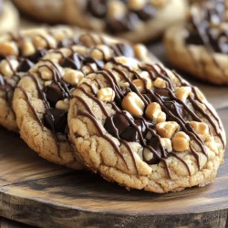 When I make Peanut Butter Chocolate Chip Cookies, I gather a few simple ingredients. Each one plays a key role in making these treats rich and delectable. Here’s what you’ll need: - 1 cup creamy peanut butter - 1 cup brown sugar, packed - 1 large egg - 1 teaspoon vanilla extract - 1 cup dark chocolate chips - 1/2 teaspoon baking soda - 1/4 teaspoon salt - 1/2 cup chopped roasted peanuts (optional for added crunch) These ingredients blend together to create a cookie that is both chewy and filled with flavor. The peanut butter gives a nutty richness, while the dark chocolate chips add a sweet touch. You can choose to add roasted peanuts for extra texture, but it’s not a must. To see how these ingredients come together in the baking process, check out the Full Recipe. It guides you through each step, ensuring your cookies turn out perfect every time. Start by preheating your oven to 350°F (175°C). This step is key to getting perfect cookies. While the oven heats up, grab a baking sheet and line it with parchment paper. This helps prevent sticking and makes cleanup easy. In a large bowl, add 1 cup of creamy peanut butter and 1 cup of packed brown sugar. Mix them together until smooth. The mixture should be creamy and well-blended. Next, crack in 1 large egg and pour in 1 teaspoon of vanilla extract. Stir until everything combines nicely. In a separate bowl, whisk together 1/2 teaspoon of baking soda and 1/4 teaspoon of salt. This step helps evenly distribute the baking soda. Once mixed, gradually add this dry mix into your wet mixture. Stir gently until just combined. You don’t want to overmix. Now it’s time to add some fun! Fold in 1 cup of dark chocolate chips and, if you like, 1/2 cup of chopped roasted peanuts for a nice crunch. Use a tablespoon or cookie scoop to drop rounded balls of dough onto the lined baking sheet. Leave some space between each ball, as they will spread while baking. Place the baking sheet in the oven and bake for 10-12 minutes. Keep an eye on them! They should turn lightly golden at the edges. Don’t worry if the centers look a bit undercooked; they will firm up while cooling. - Cooling Time and Best Practices: After baking, remove the cookies from the oven. Let them cool on the baking sheet for about 5 minutes. Then, transfer them to a wire rack to cool completely. This cooling step ensures they maintain the right texture. Enjoy your delicious cookies warm or at room temperature. For the complete recipe, check out the [Full Recipe]. To get the best cookie texture, aim for a mix that feels soft but not sticky. Use creamy peanut butter for a smooth blend. The brown sugar adds moisture and chewiness. Baking soda helps the cookies rise and stay soft. Remember, bake just until the edges turn golden. The centers might look underbaked, but they will firm up as they cool. A common mistake is overmixing the dough. When you add the dry ingredients, mix just until combined. Overmixing can lead to tough cookies. Another error is baking too long. Check the cookies at the lower end of the time range. If you let them sit on the baking sheet too long, they may harden. Always cool them on a wire rack for the best texture. You can adjust the sweetness in this recipe easily. If you want a less sweet cookie, reduce the brown sugar by a quarter cup. You can also use dark chocolate chips for a less sugary flavor. If you like it sweeter, add a bit more sugar. Experiment until you find the perfect balance for your taste. For the full recipe, check out the details above. {{image_2}} You can make vegan peanut butter chocolate chip cookies easily. Just swap the egg for a flax egg. To do this, mix one tablespoon of ground flaxseed with two and a half tablespoons of water. Let it sit for five minutes until it thickens. This acts as a great binder. Use the same ingredients from the full recipe, and your cookies will still be rich and tasty! If you need gluten-free cookies, it's simple. Replace brown sugar with coconut sugar, and use gluten-free flour. Almond flour works well too. Mix it with baking soda and salt as in the full recipe. This tweak keeps the cookies soft and yummy without gluten. Get creative with mix-ins! You can add nuts, dried fruit, or other chocolates. Try adding 1/2 cup of shredded coconut for a tropical twist. You can also fold in peanut butter chips for extra peanut flavor. Mix and match to find your favorite combo! Your cookies will be unique and fun to eat. To keep your peanut butter chocolate chip cookies fresh, store them in an airtight container. This prevents air from making them dry. If you stack them, place parchment paper between layers. This avoids sticking. For the best taste, enjoy them within a week of baking. You can freeze both the dough and the baked cookies. For dough, scoop rounded balls and place them on a baking sheet. Freeze them until firm, then transfer them to a freezer bag. This way, you can bake fresh cookies anytime. Baked cookies can also freeze well. Just let them cool completely before wrapping them tightly. They will last for up to three months. These cookies stay fresh for about a week at room temperature. After that, they may lose their texture. For longer storage, the freezer is your best friend. To revive cookies after freezing, thaw them at room temperature. You can also warm them in the oven for a few minutes. This brings back their soft, chewy goodness. Enjoy your homemade treats! For the full recipe, check out the details above. Yes, you can use natural peanut butter. It will give your cookies a richer taste. Natural peanut butter has oil that separates, so stir it well before measuring. This will help keep the cookies moist. However, the texture may change slightly. They may be a bit less smooth, but still very tasty. To reduce the sweetness, cut back on the brown sugar. Try using 3/4 cup instead of a full cup. You can also add a pinch of salt to balance the flavors. Another idea is to use dark chocolate chips with a higher cocoa content. This will give a nice depth without making the cookies too sweet. If you need an egg substitute, use a flax egg. Mix 1 tablespoon of ground flaxseed with 2.5 tablespoons of water. Let it sit for about 5 minutes until it gels. This works well in binding the cookies. You can also use unsweetened applesauce, about 1/4 cup per egg. This keeps the cookies moist and adds a hint of fruit flavor. For the [Full Recipe], make sure to check the ingredients and follow the steps carefully. Enjoy your baking! In this article, I covered how to make delicious cookies using simple ingredients. We went over the full recipe, step-by-step instructions, and tips for the best results. I also shared variations for different diets and how to store your cookies. Baking cookies can be fun and easy. With practice, you'll find your perfect cookie. Enjoy your homemade treats, and don’t forget to share them with friends!