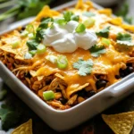 The Chicken Taco Casserole is a fun dish that packs a lot of flavor. Here is what you need: - 2 cups cooked shredded chicken - 1 can black beans, rinsed and drained - 1 can corn, drained - 1 cup salsa (mild or spicy, based on preference) - 1 teaspoon taco seasoning - 2 cups tortilla chips, lightly crushed - 1 cup shredded cheddar cheese - 1 cup sour cream - ½ cup green onions, sliced - Fresh cilantro, for garnish Gather these ingredients before you start. The combination of chicken, beans, and corn makes this dish hearty. The salsa adds zest, and the taco seasoning brings it all together. The tortilla chips give a nice crunch, while the cheese melts beautifully. Don't forget the sour cream and green onions for serving! Fresh cilantro brightens the dish and adds a pop of color. For the full recipe, check out the details above. 1. Preheat the oven: Set your oven to 350°F (175°C). This will ensure even cooking. 2. Combine ingredients in a mixing bowl: In a large bowl, mix the cooked shredded chicken, black beans, corn, salsa, and taco seasoning. Stir until everything is well blended. 3. Layer the casserole ingredients: Grease a 9x13 inch baking dish. Spread half of the crushed tortilla chips on the bottom. Next, add half of the chicken mixture on top of the chips. Sprinkle half of the shredded cheddar cheese over this layer. Repeat the process with the remaining chips, chicken mixture, and cheese. 4. Bake the casserole: Place the baking dish in the oven and cover it with aluminum foil. Bake for 20 minutes. 1. Cover with aluminum foil: Make sure the foil is tight around the edges. This helps steam the casserole, keeping it moist. 2. Remove foil for browning: After 20 minutes, take off the foil. Bake for another 10 minutes. This allows the cheese to melt and turn golden brown. 1. Cool before serving: Let the casserole sit for a few minutes once out of the oven. This helps it set and makes serving easier. 2. Garnish options: Top each serving with sour cream, green onions, and fresh cilantro. This adds flavor and makes it look great. For the full recipe, check out the complete instructions above. Enjoy your Chicken Taco Casserole! - Best types of salsa to use: Choose a salsa you love. A mild or spicy salsa works great. I like using fresh salsa for its bold taste. Jarred salsa is fine too. Just pick what you enjoy! - How to avoid soggy chips: To keep your chips crisp, layer them carefully. Place them on the bottom first, but don’t drown them in sauce. Using less salsa can help too. This way, you get that nice crunch! - Plating suggestions: For a beautiful plate, scoop out portions with a spatula. Make sure each serving has layers of chicken and cheese. Serve it on colorful plates for a fun touch! - Garnishing options: Top your casserole with a dollop of sour cream. Add sliced green onions for color. A sprinkle of fresh cilantro adds flavor and looks great! - Meal prep suggestions: You can prepare the chicken and chop veggies a day ahead. This cuts down your cooking time on busy nights. Just mix everything when you’re ready to bake! - Using rotisserie chicken: Grab a rotisserie chicken from the store for quick prep. It's already cooked and shredded. This saves time and adds great flavor to your casserole. {{image_2}} You can easily change the chicken in the casserole. Try using ground beef or turkey instead. This swap gives a different taste while keeping it hearty. For a vegetarian option, use beans and plenty of veggies. Chopped peppers or zucchini add great texture and flavor. To enhance the flavor, add extra spices or herbs. A pinch of cumin or paprika can make a huge difference. You can also try fresh cilantro for a bright kick. When it comes to cheese, feel free to mix it up. Monterey Jack or pepper jack can add a fun twist. Get creative with how you serve this casserole. You can dish it up in bowls or on plates. A taco bar setup lets everyone customize their meal. Set out toppings like salsa, jalapeños, and avocado for fun. This way, everyone can make their own perfect plate. For the full recipe, visit the [Full Recipe] section. To store leftovers, place the casserole in an airtight container. Make sure it cools first. The shelf life in the fridge is about three to four days. Always check for any signs of spoilage before eating. For best results, freeze the casserole before baking. Wrap it tightly in plastic wrap and then foil. This helps prevent freezer burn. You can keep it frozen for up to three months. When ready to eat, thaw it overnight in the fridge. To reheat, bake it directly from the fridge. You can reheat in the oven or microwave. For the oven, cover it with foil to keep it moist. Bake at 350°F (175°C) for about 20 minutes. If using the microwave, heat in short bursts to avoid drying it out. Stir it occasionally to maintain texture. Can I make Chicken Taco Casserole ahead of time? Yes, you can prepare it a day early. Just follow the recipe up to the baking step. Cover the dish tightly and store it in the fridge. When you're ready to eat, bake it straight from the fridge, adding a few extra minutes to the cooking time. What can I substitute for sour cream? You can use Greek yogurt as a great swap. It has a similar tangy flavor and adds creaminess. Cream cheese or cottage cheese also work well, but adjust to your taste. How to adjust the spice level? To lower the spice, choose mild salsa and avoid adding hot spices. For more heat, add jalapeños or spicy salsa. You can also sprinkle some chili powder in the mix for an extra kick. Can I use canned chicken instead of cooked? Yes, canned chicken is a quick option. Drain and rinse it well before mixing with the other ingredients. It saves time but may have a different texture compared to fresh chicken. How long does it take to bake? Baking takes about 30 minutes total. First, cover the dish with foil for 20 minutes. Then, remove the foil for the last 10 minutes to let the cheese brown nicely. What are some side dishes to serve with it? Serve it with a fresh salad or some rice. Guacamole and salsa on the side add flavor. You can also try some tortilla chips or a light corn salad for a nice crunch. For the full recipe, check out the details above. This Chicken Taco Casserole blends easy ingredients into a tasty meal. You prepare it with layers of flavor and texture, from chicken to melted cheese. I shared tips on serving, storage, and variations to keep it fresh. Experimenting with different ingredients can make this dish your own. Whether you stick to the recipe or try alternatives, you'll enjoy a delicious meal. Make it, share it, and savor it with family and friends!