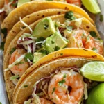 For these tasty tacos, you need: - 1 lb large shrimp, peeled and deveined - 4 tablespoons unsalted butter - 4 cloves garlic, minced - 1 teaspoon paprika - 1 teaspoon cumin - 1 tablespoon lime juice - Salt and pepper to taste - 8 small corn or flour tortillas - 1 cup shredded cabbage - 1 avocado, sliced - Fresh cilantro, for garnish - Lime wedges, for serving These main ingredients blend well to create a rich flavor. The shrimp absorbs the savory garlic and butter, giving a lovely taste. You can change these tacos to fit your taste. Try adding: - Diced tomatoes - Sliced jalapeños - Sour cream or Greek yogurt - Shredded cheese - Hot sauce Feel free to mix and match these options. They can add a fun twist to your meal. These tacos are packed with good nutrients. Here’s a quick look: - Calories: 450 per serving - Protein: 30g - Carbohydrates: 40g - Fat: 20g This meal gives you a nice balance of protein and healthy fats. Enjoying these tacos means you get a delicious meal without sacrificing nutrition. For the full recipe, check out the details in the recipe section. First, gather your ingredients. You will need shrimp, butter, garlic, and spices. Start by melting the butter in a large skillet over medium heat. Next, add minced garlic to the skillet. Sauté it for about a minute until it smells great. Be careful not to burn the garlic. Then, stir in paprika, cumin, salt, and pepper. Mix them well. It's time to add the shrimp. Cook the shrimp for 2-3 minutes. They should turn pink and opaque. Finally, drizzle lime juice over the shrimp and stir again to mix the flavors. Now, let’s warm the tortillas. You can do this in a dry skillet or over a gas flame. Heat each tortilla for a few seconds on each side. They should be soft and easy to fold. This step adds warmth and flavor to your tacos. As you assemble the tacos, start with a handful of shredded cabbage on each tortilla. Next, add a generous portion of the garlic butter shrimp you just made. Top it off with slices of avocado and fresh cilantro. Serve with lime wedges on the side. The lime adds a nice zing. Enjoy your tasty Garlic Butter Shrimp Tacos! For the full recipe, check the link above. When choosing shrimp, look for large, fresh shrimp. They should smell like the sea, not fishy. If you see a gray color, skip those. Pink or slightly translucent is best. If buying frozen shrimp, check for ice crystals. They may indicate thawing and refreezing. Cook shrimp quickly over medium heat. They need just 2-3 minutes to turn pink and opaque. Avoid overcooking, as they can become tough. Stir occasionally for even cooking. Remove them from heat as soon as they are done. This simple method keeps them juicy. Seasoning adds depth to your shrimp. I use garlic, paprika, and cumin for a great taste. Fresh lime juice brightens the dish. Adjust salt and pepper to your liking. Don’t be afraid to experiment. You can add chili powder for heat or fresh herbs for freshness. These tips will elevate your Garlic Butter Shrimp Tacos. For the complete cooking process, check out the Full Recipe. {{image_2}} You can swap shrimp for other proteins. Chicken works well. Use grilled chicken or shredded rotisserie chicken. Fish is another tasty option. White fish like tilapia or cod will work great in tacos. For a fun twist, try using pork. Ground pork or pulled pork adds a nice flavor. If you like heat, add some spice to your shrimp. You can use red pepper flakes or fresh jalapeños. Mix them in with the garlic and butter. This will give your tacos a nice kick. You can also add hot sauce to the shrimp before serving. It’s a simple way to spice things up. Not a fan of meat? No problem! You can create tasty vegetarian tacos. Use grilled veggies like zucchini, bell peppers, or mushrooms. You can also try black beans or chickpeas for protein. Another great option is tofu. Marinate it in garlic butter for flavor. Each of these choices makes a filling and delicious taco. For the full recipe, check out the link and start cooking! After enjoying your tacos, you may have shrimp left. Store the shrimp in an airtight container. Keep it in the fridge. Use the leftovers within two days for the best taste. If you want to keep it longer, freeze the shrimp. Place it in a freezer-safe bag and remove air. You can store it in the freezer for up to three months. When you are ready to eat your leftover shrimp, it's easy to reheat. You can use a skillet over medium heat. Add a bit of butter to keep it moist. Heat the shrimp for about three to five minutes. Stir occasionally until it is warm. If you prefer, you can microwave it too. Use a microwave-safe dish and cover it. Heat for 30 seconds at a time until warm. For tortillas, keep them fresh by storing them in a sealed bag. A zip-top bag works well. You can also wrap them in foil. Store them in the fridge if you won’t use them soon. This helps keep them soft. If you have leftover tortillas after a few days, you can freeze them. Just separate them with parchment paper. Thaw them in the fridge overnight before use. Yes, you can use frozen shrimp. Just make sure to thaw them first. To do this, place them in cold water for about 15-20 minutes. Once thawed, pat them dry with a paper towel. This helps the shrimp sear nicely. Using frozen shrimp is convenient and saves time. Many toppings enhance these tacos. Here are some great choices: - Shredded cabbage adds crunch. - Sliced avocado gives creaminess. - Fresh cilantro adds a nice herbal note. - Diced tomatoes or salsa adds freshness. - A squeeze of lime brightens the flavors. Mix and match to find what you like best! To make these tacos healthier, consider these tips: - Use whole wheat tortillas instead of regular ones. - Add more veggies, like bell peppers or corn. - Reduce the butter to cut down on fat. - Swap avocado for a light drizzle of yogurt. These small changes can make a big difference. For the complete cooking guide, check out the Full Recipe for Garlic Butter Shrimp Tacos. You learned about the key ingredients and steps for making garlic butter shrimp tacos. We discussed tips for cooking shrimp and many ways to customize the recipe. You now know how to store leftovers and reheat them. These tacos are easy to prepare and full of flavor. Experiment with different proteins or spices to discover your perfect taco. Enjoy crafting delicious meals you can share with friends and family.