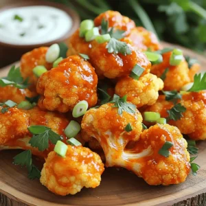 To make amazing Vegan Cauliflower Buffalo Wings, you need a few key items. Here’s the list: - 1 large head of cauliflower, cut into bite-sized florets - 1 cup all-purpose flour (or gluten-free flour) - 1 cup plant-based milk (almond, soy, or oat) - 1 teaspoon garlic powder - 1 teaspoon onion powder - 1 teaspoon smoked paprika - 1 teaspoon salt - ½ teaspoon black pepper - ½ cup hot sauce (like Frank's RedHot) These ingredients create a crispy and tasty wing. The cauliflower serves as the main star. It absorbs flavors well and offers a nice crunch. The flour and plant-based milk make a smooth batter. This batter coats the cauliflower, giving it a crispy skin when baked. Garlic powder and onion powder add depth to the taste. Smoked paprika brings a subtle smokiness, while salt and pepper enhance the overall flavor. You can boost the flavor and presentation with these optional items: - 2 tablespoons vegan butter, melted - Fresh parsley or scallions for garnish Using vegan butter in the sauce makes it richer and adds a shiny finish. Garnishes like parsley or scallions add color and a fresh taste. They make your dish look beautiful and inviting. For the full recipe, refer to the recipe section above. Enjoy making these wings that everyone will love! Preheating the Oven Start by preheating your oven to 450°F (230°C). This high heat helps create a crispy texture. Grease a baking sheet or line it with parchment paper. This will keep the wings from sticking. Mixing the Batter In a large mixing bowl, combine the flour and plant-based milk. Add the garlic powder, onion powder, smoked paprika, salt, and black pepper. Whisk everything until it is smooth. This batter will coat the cauliflower and add great flavor. Initial Baking of Cauliflower Next, dip each cauliflower floret into the batter. Make sure every piece is fully coated. Place them on the prepared baking sheet, giving them space. Bake the cauliflower for about 20 minutes. You want them to be golden and crispy. Coating with Buffalo Sauce While the cauliflower bakes, mix the hot sauce and melted vegan butter in a bowl. After 20 minutes, take the cauliflower out of the oven. Pour the buffalo sauce over the baked florets. Toss them gently to coat evenly. Return to Oven for Crisping Put the coated cauliflower wings back in the oven. Bake for another 10 to 15 minutes. This final step ensures they are crispier and the sauce caramelizes slightly. For the complete recipe, check the [Full Recipe]. Achieving Crispiness To get your cauliflower wings crispy, start with dry florets. Pat them with a towel after washing. Then, bake them at a high heat. This helps remove moisture and enhances crunch. Flip them halfway through baking for even cooking. Proper Coating Techniques Coating is key. Use a thick batter to cover each floret well. Dip and swirl them in the batter. This ensures every bite is full of flavor. Don't rush the coating process. Let excess batter drip off before baking. This helps avoid sogginess. Adding Extra Spices Want to spice things up? Mix in cayenne pepper or chili powder to your batter. This gives heat and depth. You can also add nutritional yeast for a cheesy flavor without dairy. Experiment with your favorite spices to find your perfect blend. Making Sauce Adjustments Adjust the buffalo sauce to suit your taste. Add more hot sauce for heat or maple syrup for sweetness. Mixing in some lime juice can add freshness. You can also try different sauces like BBQ or teriyaki for variety. For the complete recipe, check the Full Recipe section above. {{image_2}} You can easily make these wings gluten-free. Simply substitute regular flour with gluten-free flour. Almond flour or rice flour works well. Both provide a nice texture without the gluten. When it comes to plant-based milk, you have great options. Almond, soy, or oat milk all work perfectly. They keep the batter smooth and creamy. Want to spice things up? You can create a spicy version of these wings. Add more hot sauce to the batter or toss in some cayenne pepper. This gives your wings a fiery kick! If you prefer other flavors, try different sauces. BBQ sauce or teriyaki sauce can add a sweet twist. You can also mix buffalo sauce with ranch dressing for a creamy finish. For the full recipe, check out the instructions above. Enjoy your cooking! After making your Vegan Cauliflower Buffalo Wings, you may have some leftovers. To store them, let the wings cool completely. Then, place them in an airtight container. This keeps them fresh in your fridge for up to three days. If you want to extend their life, freezing is a great option. To freeze, lay the wings in a single layer on a baking sheet. Freeze them for about an hour until solid. Then, transfer them to a freezer bag or container. If stored correctly, they can last for up to three months. When you're ready to enjoy those wings again, reheating is key. The oven is the best choice for keeping them crispy. Preheat your oven to 400°F (200°C). Place the wings on a baking sheet and heat for about 10-15 minutes. This helps them regain their crunch. You can use a microwave for a quick option. However, the wings may turn soft. If you use the microwave, heat them for short bursts of 30 seconds. Check often to avoid overcooking. Maintaining crispiness is important. If you want that fresh-out-of-the-oven feel, always choose the oven. Enjoy your wings just like the first time! The total cooking time for these wings is about 45 minutes. You will spend 15 minutes prepping the ingredients. The baking time is split into two parts: 20 minutes for the first bake and 10 to 15 minutes for the second bake. This method helps create crispy wings that are full of flavor. You can prepare these wings ahead of time and store them. After baking, let them cool completely. Then, place them in an airtight container and keep them in the fridge for up to three days. You can also freeze them. Just make sure to use freezer-safe bags. When you want to eat them, reheat in the oven for the best crispiness. A great dipping sauce enhances the flavor of your wings. Here are some tasty vegan options: - Vegan ranch dressing - Blue cheese dressing (vegan style) - Garlic aioli - Tahini sauce These sauces add a creamy touch that complements the spicy flavor of the buffalo sauce. You can also mix and match to find your favorite! For the full recipe, check out the detailed instructions included earlier. In this post, we explored how to make tasty Vegan Cauliflower Buffalo Wings. We covered the key ingredients like cauliflower, flour, and spices. I shared step-by-step instructions for preparation and baking to get that perfect crispiness. Remember to try out different flavors and gluten-free options if you like. Store any leftovers properly to keep them fresh. By following these tips, you can enjoy a fun, delicious dish that's simple to make! Now go ahead and make your own mouthwatering wings.