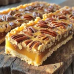 - 1½ cups all-purpose flour - ½ cup unsalted butter, softened - ¼ cup brown sugar - ½ teaspoon salt - ½ teaspoon baking powder - 1 cup pecans, roughly chopped - 1 cup maple syrup - 2 large eggs - 1 teaspoon vanilla extract - ½ teaspoon ground cinnamon - ¼ teaspoon nutmeg (optional) In this recipe, each ingredient plays a vital role. The all-purpose flour gives the bars structure, while unsalted butter adds richness. Brown sugar brings a nice sweetness and depth of flavor. The salt enhances all the tastes, making each bite better. Baking powder helps the crust rise and stay light. Pecans are the star here. Their crunch and flavor complement the sweet maple syrup. Speaking of maple syrup, it provides that classic taste we love in pecan pie. The eggs bind everything together, ensuring a soft texture. Vanilla extract adds warmth, making this treat even more inviting. Ground cinnamon gives a hint of spice, while nutmeg is optional for an extra layer of flavor. Feel free to skip it or add just a pinch if you like. Gather these ingredients, and you are ready to create something special. For the complete process, check out the Full Recipe. Enjoy your baking! 1. Preheat the oven to 350°F (175°C). This step ensures even baking for your bars. 2. Prepare the baking pan. Grease a 9x9-inch pan or line it with parchment paper. This helps with easy removal later. 3. Mix the crust ingredients. In a medium bowl, combine softened butter, brown sugar, salt, and flour. Mix until the blend looks crumbly. 1. Bake the crust to a golden finish. Place the crust mixture into the oven for 15-18 minutes. You want it to be lightly golden. Once baked, take it out and let it cool a bit. 1. Whisk together the filling ingredients. In a large bowl, mix maple syrup, eggs, vanilla extract, cinnamon, and nutmeg. Whisk until it is well combined. 2. Incorporate the chopped pecans. Stir in the roughly chopped pecans, spreading them evenly in the mixture. 1. Pour the filling over the crust. Carefully spread the pecan filling over the pre-baked crust. 2. Bake until set. Return the pan to the oven and bake for 25-30 minutes. Look for a set filling that is slightly bubbly around the edges. You can find the full recipe for these delicious Maple Pecan Pie Bars to help guide you through this process. Enjoy your baking! To get the right crust, you want it crumbly but firm. Mix the butter with brown sugar and flour well. You should feel some small lumps. Press the mixture into the pan firmly, but do not overwork it. This helps keep it together. To avoid a soggy bottom, bake the crust until it turns light golden brown. This step is key. It seals the crust, so the filling does not soak in. Let it cool slightly before adding the filling. Adjusting sweetness is easy with maple pecan pie bars. If you want it sweeter, add a bit more maple syrup. Just remember, too much can make it sticky. If you like a less sweet bar, cut back on the syrup. You can also play with spices. Ground cinnamon adds warmth. Nutmeg gives a nice depth, but it’s optional. Try adding a pinch of ginger or cloves for a twist. These flavors can make your bars unique and fun. To know when your bars are ready, watch for a slight jiggle in the center. The filling should be set but not too firm. It will continue to cook as it cools. Cooling time is important for flavor. Let the bars sit in the pan for at least 30 minutes. This helps the flavors meld. For the best taste, serve them at room temperature or chilled. For the full recipe, check out the main article! {{image_2}} You can easily adjust the ingredients in this recipe. If you need a gluten-free option, substitute the all-purpose flour with a gluten-free blend. Look for a mix that works well for baking. This will still give you a great crust. For nut-free options, you can use seeds. Sunflower seeds or pumpkin seeds work well. They add a nice crunch and flavor without the nuts. You can take these bars to the next level. Adding chocolate chips gives a rich taste. Try semi-sweet or dark chocolate for a nice contrast. About a half cup of chips mixed in will do the trick. Incorporating dried fruits is another fun idea. Chopped dried cherries or cranberries add a sweet and tart touch. About a half cup works well too. Pair these bars with dessert sauces for a special treat. A drizzle of caramel sauce or a scoop of whipped cream makes it extra special. When serving, you can choose to serve them warm or chilled. Warm bars have a gooey filling, while chilled bars are firmer. Each way offers a different experience. For the full recipe, check out the details above! To keep your maple pecan pie bars fresh, store them at room temperature. Place them in an airtight container. This method keeps the bars soft and tasty. Make sure they cool completely before sealing. If you want extra freshness, refrigerate the bars. Use a container that seals tightly. This will help them last longer. The cool air in the fridge slows down spoilage. If you need to save some for later, freezing is a great option. First, let the bars cool completely. Then, cut them into squares. Wrap each piece in plastic wrap. Place the wrapped bars in a freezer-safe bag. Remove as much air as possible before sealing. When you're ready to enjoy them, thaw the bars at room temperature. This will keep them soft. If you want them warm, pop them in the oven for a few minutes. These bars can last up to a week at room temperature. In the fridge, they stay good for about two weeks. If frozen, they can last for three months. Watch for signs of spoilage. If you see mold or any off smell, it's best to throw them away. Enjoy your tasty treats while they are fresh and delicious! Can I use a different nut instead of pecans? Yes, you can use other nuts. Walnuts, almonds, or hazelnuts work well. Each nut adds its own flavor. Just chop them roughly, like the pecans. You may want to adjust the amount to keep the same texture. What is the best way to cut these bars? To cut the bars, use a sharp knife. Let the bars cool for at least 30 minutes. This helps them set. For clean cuts, run the knife under hot water first. Wipe it dry before each cut. This keeps the edges neat and pretty. Can I make this recipe ahead of time? Yes, you can make these bars ahead of time. Bake them and let them cool completely. Store them in an airtight container. They will stay fresh for up to five days. You can also freeze them for later. Just wrap them well and thaw when ready to eat. For the full recipe, check above. In this post, we explored how to make delicious maple pecan pie bars. We went through the key ingredients and detailed the steps for a perfect bake. I shared tips for texture, flavor, and timing to help you succeed. We also discussed variations and how to store your bars for freshness. Remember, these treats are versatile and can suit any taste. Enjoy the process and make this recipe your own. Happy baking!