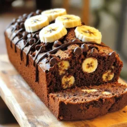To make the best chocolate chip banana bread, you need a few simple items. Here’s what you’ll need: - 3 ripe bananas, mashed - 1/3 cup melted coconut oil - 1 teaspoon vanilla extract - 1/2 cup brown sugar - 1 large egg, beaten - 1 teaspoon baking soda - Pinch of salt - 1 teaspoon ground cinnamon - 1 1/2 cups all-purpose flour - 1/2 cup chocolate chips (semi-sweet or dark) - 1/4 cup chopped walnuts (optional) Using ripe bananas is key. Their natural sweetness makes the bread moist and tasty. Coconut oil adds a lovely flavor and keeps the bread soft. The brown sugar gives a rich taste, while the chocolate chips bring joy in every bite. If you like crunch, add walnuts for texture. For the full recipe, you can check out the Choco-Banana Bliss Bread . It’s a perfect treat for breakfast or dessert! First, set your oven to 350°F (175°C). This helps the bread bake evenly. Next, grab a 9x5 inch loaf pan. Grease it well with some oil or butter. This step stops the bread from sticking. In a large bowl, mash your ripe bananas until smooth. I like to use a fork for this. Then, pour in the melted coconut oil. Stir them together well. Add one teaspoon of vanilla extract next. Mix in half a cup of brown sugar, making sure it blends nicely. Then, add in one beaten egg. Keep mixing until everything is smooth and combined. In another bowl, whisk together one teaspoon of baking soda, a pinch of salt, and one teaspoon of ground cinnamon. These ingredients add great flavor and help the bread rise. - Adding Dry to Wet Mixture Now, slowly add the dry mix into the banana mixture. Stir gently until just combined. Try not to overmix; this helps keep the bread soft. - Folding in Mix-Ins (Chocolate Chips & Walnuts) Next, fold in half a cup of chocolate chips. If you like nuts, add in a quarter cup of chopped walnuts too. Gently mix until they are spread evenly throughout the batter. - Baking the Banana Bread Pour the batter into your prepared loaf pan. Use a spatula to smooth the top. Place it in the oven and bake for about 60 minutes. To check for doneness, insert a toothpick into the center. If it comes out clean, your bread is ready. After baking, let it cool in the pan for 10 minutes. Then, move it to a wire rack to cool completely. For the full recipe, you can check the detailed instructions above. To get the best banana bread, focus on the texture. Use ripe bananas; they should be dark and spotty. These bananas add moisture and sweetness. When mixing, be careful not to overmix the batter. This can make the bread tough. Mix just until you see no dry flour. This keeps your bread light and fluffy. You can change the taste by using various chocolate chips. Semi-sweet chips are the classic choice, but dark chocolate adds a rich flavor. Milk chocolate gives a sweeter taste. You could even try white chocolate for a fun twist. Each type adds a new layer to the banana bread. Adding nuts or dried fruits boosts flavor and texture. Chopped walnuts add a nice crunch. If you like more sweetness, try dried cranberries or raisins. These fruits pair well with the bananas. They also add extra moisture. Mix them in gently with the chocolate chips for a delightful treat. For the full recipe, check the earlier section. Enjoy your baking! {{image_2}} You can make this banana bread gluten-free. Use a gluten-free flour blend instead of all-purpose flour. Look for a blend that includes xanthan gum. This gum helps the bread rise and stay together. You can find gluten-free flour at most stores. Your banana bread will still taste great! If you want a vegan version, I have great tips for you. Replace the egg with flaxseed meal. Mix 1 tablespoon of flaxseed meal with 3 tablespoons of water. Let it sit for about five minutes. This mixture acts like an egg and binds the ingredients well. Use coconut sugar instead of brown sugar. Coconut sugar has a lower glycemic index. It gives a nice caramel flavor to the bread. This swap makes the recipe healthier without losing taste. You can find the full recipe of chocolate chip banana bread in this article. Enjoy experimenting with these variations! To keep your banana bread fresh, store it properly. First, let it cool completely. Then, wrap it in plastic wrap or foil. This step helps keep the moisture inside. You can also place it in an airtight container. Store it at room temperature for up to three days. If you want to keep it longer, the fridge is a good option. Just remember that cold can dry it out a bit. When you want to enjoy your banana bread again, reheating is easy. You can use the microwave for a quick fix. Heat a slice for about 10 to 15 seconds. If you prefer it warm and a bit crispy, use the oven. Preheat it to 350°F (175°C) and warm the bread for about 5 to 10 minutes. This method brings back the fresh-baked taste. If you have extra banana bread, freezing works well. Wrap each slice or the whole loaf tightly in plastic wrap. Then, place it in a freezer-safe bag or container. This way, it can last for about three months. When you’re ready to eat it, let it thaw in the fridge overnight. Then, reheat as needed to enjoy that delightful taste again. For the full recipe, check out the main section of this article. Ripe bananas have more natural sugar and flavor. They mash easily and blend well. This gives your bread a richer taste. If bananas are green, they are starchy and not sweet. For the best banana bread, use bananas that are brown and soft. They will add moisture and make your bread fluffy. Yes, you can substitute some ingredients. For example, you can use butter instead of coconut oil. You can also swap brown sugar for white sugar. If you need a gluten-free option, you can use almond flour. If you want a vegan recipe, use flaxseed meal instead of the egg. Just remember, changes can slightly alter the taste and texture. You can test your banana bread with a toothpick. Insert it into the center of the loaf. If it comes out clean, your bread is ready. If it has wet batter on it, bake for a few more minutes. The top should look golden brown and feel firm to the touch. Trust your senses; they will guide you! You've learned how to make delicious banana bread using simple ingredients. We covered everything from the ingredients list to baking tips and variations for dietary needs. With a little practice, your banana bread can be soft and flavorful. Don't forget to store it properly so it stays fresh. Enjoy trying out different flavors and making it your own. Happy baking!