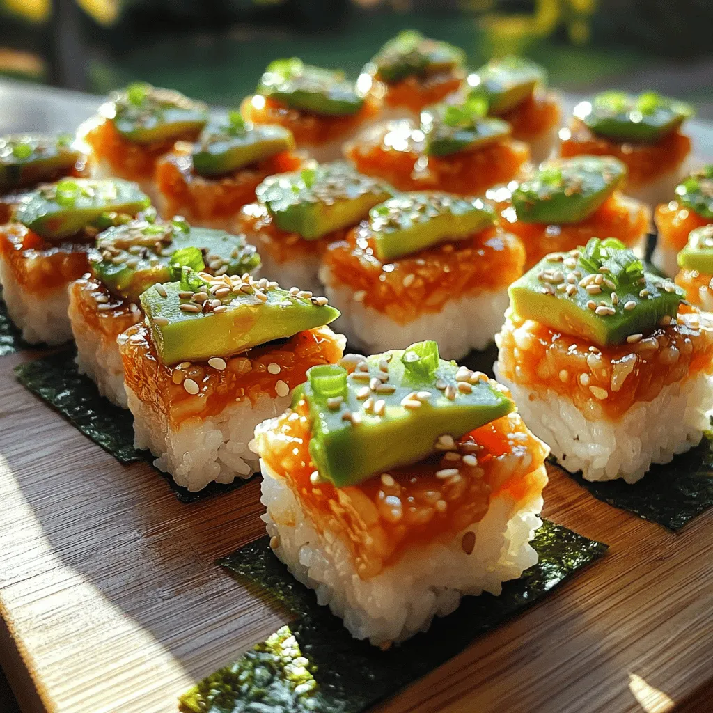 Crispy Rice and Spicy Tuna Bites Tasty Flavor Treat