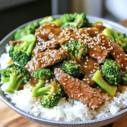 - 1 pound flank steak, thinly sliced against the grain - 2 cups broccoli florets - 1/4 cup soy sauce - 2 tablespoons oyster sauce - 2 tablespoons cornstarch - 1 tablespoon brown sugar - 1 tablespoon grated fresh ginger - 3 cloves garlic, minced - 1 cup beef broth - 2 tablespoons sesame oil - 1 tablespoon vegetable oil - Salt and pepper to taste - Cooked rice or noodles for serving The main ingredients create a balance of flavors. The flank steak brings rich taste and protein. The broccoli adds a nice crunch and a bright green color. Soy sauce and oyster sauce create a salty and umami depth. Ginger and garlic give warmth and zest. Cornstarch helps thicken the sauce for a nice coating. - Sesame seeds - Sliced green onions You can use sesame seeds for a nutty crunch. Sliced green onions add color and a fresh bite. These garnishes make the dish look beautiful and taste better. - Steamed white rice - Fried rice - Noodles Steamed white rice is a classic choice. It soaks up the sauce well. Fried rice adds a fun twist with more flavors. Noodles offer an easy way to enjoy the meal too. You can mix and match these sides to fit your taste. For the full recipe, check out the detailed instructions. To start, gather your ingredients. You need soy sauce, oyster sauce, cornstarch, brown sugar, ginger, garlic, and beef broth. In a bowl, mix these well. This savory sauce will add great flavor to your dish. Next, set your Instant Pot to the Sauté function. Add vegetable oil and let it heat. Once hot, add the sliced flank steak. Season it with salt and pepper. Sauté for about 2-3 minutes. You want the beef to brown nicely. Now, pour your savory sauce mixture into the pot. Stir it well to coat the beef. Close the lid of the Instant Pot and check that the steam valve is sealed. Set it to Manual or Pressure Cook on high for 10 minutes. After cooking, let the pressure release naturally for 5 minutes. Then, do a quick release to let out the rest of the steam. Carefully open the lid and add the broccoli florets. Close the lid again. Use the Sauté function for 2-3 minutes, until the broccoli is bright and tender. Finally, drizzle sesame oil over the beef and broccoli. Stir to mix the flavors. Serve this dish over rice or noodles. You can add sesame seeds on top if you like. For the full recipe, check the detailed instructions. To get tender beef, choose flank steak. Slice it thinly against the grain. This helps break down the fibers, making the meat softer. When cooking, avoid overcooking the beef. The Instant Pot cooks quickly, so ten minutes is just right. Letting it rest for a few minutes after cooking also helps. This keeps the juices in, making it juicy. For bright and crisp broccoli, add it at the end. After cooking the beef, stir in the florets. Use the Sauté function for a few minutes. This keeps the broccoli green and crunchy. Overcooking can make it mushy and dull. Always rinse the broccoli before using to remove dirt and pesticides. Many people overcook the beef or broccoli. Remember, the Instant Pot is powerful. Another common mistake is not seasoning well. Salt and pepper enhance the flavor. Also, avoid skipping the resting time for the beef. This small step makes a big difference in taste. Lastly, make sure to seal the pot properly before cooking. If not, steam will escape, and the dish won’t cook as it should. For more details on cooking this dish, check out the Full Recipe for Instant Pot Beef and Broccoli. {{image_2}} You can switch up the veggies in this dish easily. Try using bell peppers, snap peas, or carrots. They add color and crunch. These choices make the meal more vibrant and tasty. You can also mix in mushrooms for a savory touch. Just remember to cut them to a similar size as the broccoli. Flank steak is great, but other cuts work too. You can use sirloin or ribeye for more flavor. Both will give you tender bites. If you want something leaner, try eye of round. Each cut will bring its own taste to the dish. Just slice it thinly for the best results. Want some heat? Add red pepper flakes or sriracha to the sauce. Start with a small amount and adjust to your taste. You can also use fresh chili peppers for a bold flavor. This spicy twist gives the dish an exciting kick. Your taste buds will thank you for the extra zing! For the full recipe, check out the detailed instructions. Store any leftovers in an airtight container. Keep them in the fridge. Enjoy them within three days for the best taste. If you want to keep them longer, freezing is a good option. To reheat, use the microwave or a skillet. If using a microwave, heat for 1-2 minutes. Stir halfway to ensure even heating. If using a skillet, add a splash of water. Heat over medium until warm. To freeze, place beef and broccoli in a freezer-safe bag. Remove as much air as possible. Label the bag with the date. You can freeze it for up to three months. Thaw overnight in the fridge before reheating. Enjoy your tasty meal later! For the full recipe, check back to see how it all comes together. It takes about 10 minutes to cook Beef and Broccoli in the Instant Pot. You should also allow for 5 minutes of natural pressure release. So, the total time is around 15 minutes once the pot is pressurized. This quick cooking time makes it perfect for busy nights. Yes, you can use frozen broccoli. Just add it at the end of cooking. Cook it for about 2-3 minutes in the Sauté function. This will keep the broccoli bright and flavorful. It’s an easy way to save time! You can use coconut aminos or tamari as a soy sauce substitute. Both options bring great flavor and work well in this dish. If you're looking for a lighter taste, use low-sodium versions of these sauces. No, this recipe is not gluten-free due to soy sauce. However, you can make it gluten-free by using tamari or coconut aminos. These options will give you the same rich taste without gluten. To lower the sodium, use low-sodium soy sauce or tamari. You can also reduce the amount of soy sauce in the recipe. Adding more herbs and spices can enhance flavor without needing salt. Try these tips for a healthier dish. For the full recipe, check out the details above. You learned about the key ingredients and step-by-step instructions for making Beef and Broccoli. I shared tips on making tender beef and cooking broccoli right. You now have some tasty variations to try. Proper storage and reheating methods help you enjoy your meal longer. Cooking can be fun and easy. I hope you feel confident to make this dish. Enjoy your cooking journey and the great taste of Beef and Broccoli!