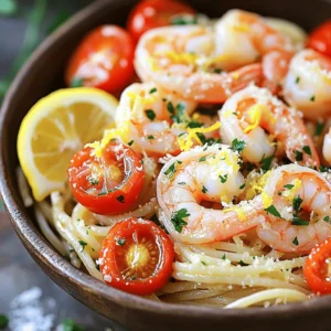 For a great Garlic Butter Shrimp Pasta, you'll need these main items: - 8 oz (225g) spaghetti or linguine - 1 lb (450g) shrimp, peeled and deveined - 4 tablespoons unsalted butter - 4 cloves garlic, minced - 1 teaspoon red pepper flakes, adjust to taste - 1 lemon, juice and zest - 1/2 cup cherry tomatoes, halved - 1/4 cup fresh parsley, chopped - Salt and pepper to taste These main ingredients bring together rich flavors. The shrimp adds protein, while garlic and butter create a tasty sauce. The lemon brightens the dish, and cherry tomatoes add sweetness. You can boost the taste of your dish with some optional ingredients. Consider adding: - Grated Parmesan cheese, for serving - A splash of white wine, for depth - Fresh basil, for a twist - Spinach or arugula, for greens These extras enhance the dish. Parmesan cheese gives creaminess, while white wine adds complexity. Fresh herbs like basil make it fresh and fragrant. Leafy greens add nutrients and balance. Pair your Garlic Butter Shrimp Pasta with these tasty sides: - A crisp green salad with vinaigrette - Garlic bread for dipping - Steamed vegetables like broccoli or asparagus These accompaniments round out the meal. A salad adds crunch, while garlic bread soaks up sauce. Steamed veggies bring more color and health. Check out the Full Recipe for all the details on making this delicious dish! Start by boiling a large pot of salted water. Add 8 oz of spaghetti or linguine. Cook according to the package instructions until the pasta is al dente. This usually takes about 8 to 10 minutes. Remember to reserve 1 cup of pasta water before draining. Set the pasta aside once done. In a large skillet, melt 2 tablespoons of butter over medium heat. Once it’s melted, add 4 cloves of minced garlic and 1 teaspoon of red pepper flakes. Sauté for about 1 minute. You want to smell that garlic! Now, raise the heat to medium-high. Add 1 pound of peeled and deveined shrimp to the skillet. Season with salt and pepper. Cook for about 2 to 3 minutes on each side. The shrimp should turn pink and opaque. Remove the shrimp from the skillet and set them aside. In the same skillet, add the remaining 2 tablespoons of butter. Toss in 1/2 cup of halved cherry tomatoes, 1 tablespoon of lemon juice, and the zest of 1 lemon. Sauté everything for about 3 to 4 minutes. The tomatoes should become soft and burst a bit. This adds great flavor! Return the cooked shrimp to the skillet. Now, add the drained pasta. Toss everything together. If it seems dry, add a bit of the reserved pasta water. Mix until the pasta is well-coated in the sauce. You’ll want a nice, creamy consistency. Remove the skillet from heat. Stir in 1/4 cup of chopped fresh parsley. Taste the dish and adjust the seasoning with more salt, pepper, or lemon juice if needed. Serve the pasta on plates. If you like, sprinkle some grated Parmesan cheese on top. Enjoy your Garlic Butter Shrimp Pasta! For the full recipe, check the full details above. To get the best shrimp, choose fresh or frozen shrimp. I prefer shrimp that are large and easy to cook. When cooking, do not overdo it. Cook shrimp for 2-3 minutes on each side. They should turn pink and opaque. If you see them curling, they are done. Overcooked shrimp become tough and rubbery. Seasoning is key for this dish. I use salt and pepper, but you can add more. For a spicy kick, increase the red pepper flakes. Lemon juice and zest brighten up the sauce. Taste as you go. If you like more lemon, add it! You can also sprinkle in fresh herbs like basil or thyme for extra flavor. Use a large skillet for cooking shrimp. A non-stick skillet works best. This helps prevent sticking and burning. A big pot is great for boiling pasta. Remember to keep a cup of pasta water. This water helps to create a creamy sauce later. Always have a spatula handy for stirring. For this dish, a serving bowl is nice for presentation. For the full recipe, check back to the start! {{image_2}} You can boost this dish's nutrition by adding vegetables. Spinach, broccoli, or bell peppers work well. Simply sauté them with the shrimp. Add the veggies right after the garlic. They will cook quickly and add both flavor and color. You can also toss in peas or zucchini for extra crunch. This not only makes the dish healthier but also more vibrant. While I love spaghetti or linguine, you can use other types of pasta. Penne, fettuccine, or even whole wheat pasta can be great choices. Each type brings a unique texture. Just remember to adjust cooking times based on the pasta you choose. You can even try gluten-free pasta for a different twist. It will taste great with the garlic butter sauce. Feel free to experiment with seasonings and sauces. Try adding fresh herbs like basil or thyme for depth. You can also swap out red pepper flakes for chili powder. For a creamier sauce, add a splash of heavy cream or cream cheese. Adding a bit of white wine while cooking can enhance the flavor too. It brings out the shrimp's natural sweetness. For the full recipe, check out the Garlic Butter Shrimp Pasta . To store your Garlic Butter Shrimp Pasta, let it cool first. Place it in an airtight container. This keeps the dish fresh. You can store it in the fridge for up to three days. If you want to keep it longer, freezing is a great option. When you're ready to eat, reheating is easy. You can use a microwave or a skillet. If using a microwave, place the pasta on a plate. Heat it on medium power for 1-2 minutes. Stir halfway to heat evenly. If using a skillet, add a splash of water or broth. Heat over medium until warm, about 5 minutes. This helps keep the pasta moist and tasty. Freezing is a smart choice for leftovers. To freeze, pack the cooled pasta in a freezer-safe container. It can last up to three months. When you’re ready to eat, thaw it in the fridge overnight. Reheat it as mentioned before. Remember, shrimp can lose some texture after freezing, but the flavor stays great. For the full recipe, check out the main article. The best shrimp for this recipe are medium to large ones. I prefer wild-caught shrimp for flavor. They hold up well during cooking and provide a nice bite. Look for shrimp labeled as "peeled and deveined" to save time. Fresh or frozen shrimp both work well. Just make sure to thaw frozen shrimp properly before cooking. Yes, you can use gluten-free pasta. There are many good options available, like brown rice or chickpea pasta. These options cook well and taste great with the garlic butter sauce. Just follow the cooking instructions on the package to get the best results. To spice up this dish, add more red pepper flakes to the garlic butter sauce. You can also stir in some diced jalapeños or a splash of hot sauce. Adjust the heat to fit your taste. Just remember, it’s easier to add heat than to take it away, so start small. Yes, you can prepare parts of this recipe ahead of time. Cook the pasta and shrimp in advance. Store each in separate containers in the fridge. When ready to eat, reheat them in a skillet with some extra butter and lemon juice. This keeps the dish fresh and tasty. Great side dishes include a simple green salad or garlic bread. You can also serve steamed vegetables like broccoli or asparagus. These sides add color and nutrients. They complement the pasta well and make your meal balanced and delicious. For the complete recipe, check out the [Full Recipe]. This blog taught you how to make delicious garlic butter shrimp pasta. You learned essential ingredients and how to cook each part step-by-step. Tips can help you get the right shrimp texture and add flavor. You also discovered tasty variations to enhance your dish. Finally, I covered storage and reheating methods. Enjoy your tasty pasta! Remember to try new things and make it your own. Happy cooking!