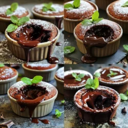 To make the easiest chocolate lava cake, you need just a few key items: - 1/2 cup (1 stick) unsalted butter - 1 cup high-quality dark chocolate (70% cocoa or higher), chopped - 1 cup powdered sugar - 2 large eggs - 2 egg yolks - 1 teaspoon pure vanilla extract - 1/2 cup all-purpose flour - A pinch of salt - Non-stick cooking spray or butter for greasing ramekins These ingredients work together to create that rich, gooey center we all love. Choosing the right chocolate is key. Look for chocolate that has at least 70% cocoa. Higher cocoa content means a deeper flavor. I recommend using chocolate bars over chips. Bars melt smoother, giving you a better texture. Always read the label. Avoid chocolate with added fillers or wax. If you're in a pinch, you can swap some items. For butter, you can use coconut oil or margarine. If you have no dark chocolate, semi-sweet chocolate works too, but it will be sweeter. For a gluten-free option, substitute all-purpose flour with almond flour. Remember, these changes may alter the taste and texture slightly. For the full recipe, check out the comprehensive guide. Start by preheating your oven to 425°F (220°C). This high heat helps create that gooey center. Next, grab four ramekins. Grease them with non-stick cooking spray or butter. Dust them with cocoa powder to keep the cake from sticking. In a medium microwave-safe bowl, combine the chopped dark chocolate and the butter. Microwave this mix in 30-second bursts. Stir after each interval until it melts smoothly. This step is key. The chocolate should be glossy and lump-free. Once your chocolate and butter are melted, add the powdered sugar. Stir it in well until mixed. Next, crack in the eggs and egg yolks. Pour in the vanilla extract, then whisk until everything is blended. Finally, fold in the flour and a pinch of salt. Be gentle here. We want a smooth batter without overmixing. Now, divide the batter into your prepared ramekins, filling them about three-quarters full. Place the ramekins on a baking sheet for easy handling. Bake for 12 to 14 minutes. The edges should be firm, but the center should jiggle slightly. After baking, let them cool for one minute. Carefully run a knife around the edges, then flip them onto plates. Serve warm. When you cut into them, the chocolate should flow out like lava. Enjoy this delight with a dusting of powdered sugar or some ice cream. To get that gooey center, timing is key. Bake the cakes for just 12-14 minutes. The edges should be firm, but the center must stay soft. Test one by gently shaking it. If it jiggles, it’s perfect! Remember, every oven is different. Keep an eye on the cakes as they bake. Here are some common pitfalls: - Overbaking: This leads to a dry cake with no lava. Trust your timer. - Not greasing ramekins: Always grease them to prevent sticking. - Skipping the chocolate quality check: Use high-quality chocolate. It makes a big difference in taste. - Mixing too much: Fold the batter gently. Overmixing can ruin the texture. Serve the lava cake warm for the best experience. A scoop of vanilla ice cream complements the rich chocolate. Fresh berries add a nice tartness. You can also drizzle chocolate sauce on top for extra sweetness. Garnish with mint leaves for a pop of color and freshness. These simple touches can elevate your dessert experience. For the full recipe, check the previous section! {{image_2}} You can make your chocolate lava cake even more special. Try adding a splash of espresso for a rich coffee taste. Just one teaspoon can make a big difference. Orange zest is another great choice. The citrus adds a fresh note to the sweet chocolate. You may also mix in some mint extract for a cool twist. These small changes can turn a simple dessert into something unique. How you serve your lava cake matters. A scoop of vanilla ice cream on the side makes it even better. The cold ice cream contrasts nicely with the warm cake. Whipped cream is another tasty option. You can add fresh berries for a fruity touch. For an extra special look, drizzle some chocolate sauce on top. If you need a gluten-free option, it’s easy to adjust the recipe. Simply switch all-purpose flour with almond flour or a gluten-free blend. The cake will still be rich and delicious. You can also use dairy-free chocolate and butter for a vegan version. Just be sure to check the labels. These modifications help everyone enjoy this sweet treat. After enjoying your lava cake, store any leftovers in an airtight container. This keeps them fresh and moist. Let the cakes cool first. Then, cover them tightly. Place the container in the fridge. They will last for up to three days. To reheat your lava cake, use the microwave. Heat each cake for about 15 to 20 seconds. Check if it is warm but not too hot. You want to keep that gooey center. If you prefer the oven, preheat it to 350°F (175°C). Place the cake on a baking sheet. Heat for about 5 to 7 minutes. This method helps keep the cake's texture nice and soft. You can freeze chocolate lava cakes for later. Wrap each cooled cake in plastic wrap. Then, place them in a freezer-safe bag. Label the bag with the date. They will stay good for about three months. When you want to eat one, thaw it in the fridge overnight. Reheat it as mentioned above. Enjoy your sweet treat anytime! You will know the lava cake is done when the edges look firm. The center should still be soft and jiggly. A good tip is to bake for 12-14 minutes. Check if the top is slightly set. If it looks wet, give it another minute. Remember, it will keep cooking after you take it out. Yes, you can make the batter in advance. Prepare it and then cover the bowl. Keep it in the fridge for up to 24 hours. When ready to bake, just stir the batter again. Pour it into greased ramekins and bake as usual. This saves time when you want a quick treat! You can serve chocolate lava cake with many tasty options. A scoop of vanilla ice cream is a classic choice. Fresh berries add a nice touch and balance the rich chocolate. Whipped cream also works well. For an extra kick, drizzle chocolate or caramel sauce on top. These pairings make each bite even more delightful! This blog post covered everything you need for the perfect chocolate lava cake. You learned about essential ingredients and how to pick high-quality chocolate. I shared step-by-step instructions to make your baking easy. You also got tips to avoid common mistakes and ways to enhance the flavor. Finally, remember that this treat can be stored and reheated well. Enjoy making and sharing this delicious dessert!