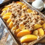 For the base of the peach crisp, you need fresh, ripe peaches. Here’s what you will gather: - 6 ripe peaches, peeled and sliced - ½ cup granulated sugar - 1 tablespoon lemon juice - 1 teaspoon cinnamon - ¼ teaspoon nutmeg These ingredients create a sweet and tangy layer. The peaches should be juicy and fragrant. They should shine with flavor. The sugar helps to draw out their natural sweetness. The lemon juice adds a nice zing. Cinnamon and nutmeg give warmth and depth. Next, we’ll make the oat topping that adds crunch. Gather these ingredients: - 1 cup rolled oats - 1 cup all-purpose flour - ½ cup brown sugar, packed - ½ cup unsalted butter, melted - ¼ teaspoon salt This topping is what makes the crisp special. Rolled oats provide a hearty texture. Flour helps bind everything together. Brown sugar adds a caramel-like sweetness. Butter gives richness and helps create a golden top. The salt balances the sweetness. You can add a twist to your crisp with these optional ingredients: - ½ cup chopped pecans Chopped pecans bring a delightful crunch. They also add a nutty flavor that pairs well with peaches. You can mix them into the oat topping for added texture. Feel free to skip them if you prefer a simpler taste. For the full recipe, check out the detailed instructions. Enjoy making this simple and delicious treat! Start with ripe peaches. Peel and slice them. You need six peaches for this recipe. Put the sliced peaches in a large bowl. Add half a cup of granulated sugar. Pour in one tablespoon of lemon juice. Sprinkle in one teaspoon of cinnamon and a quarter teaspoon of nutmeg. Mix everything well until the peaches are coated. This makes the filling sweet and fragrant. Once mixed, pour the peach filling into a greased 9x13-inch baking dish. In a new bowl, combine one cup of rolled oats and one cup of all-purpose flour. Add half a cup of packed brown sugar and a quarter teaspoon of salt. Pour in half a cup of melted unsalted butter. Mix with a fork until the mixture becomes crumbly. If you like, fold in half a cup of chopped pecans for a nutty crunch. This topping adds a nice texture to the crisp. Spread the oat topping evenly over the peach filling. Make sure to cover all the peaches. Now, bake in your preheated oven at 350°F (175°C). Bake for 30 to 35 minutes. The top should be golden brown, and the peaches should be bubbling. Once done, take it out of the oven and let it cool for ten minutes. This lets the flavors settle and makes it easier to serve. Enjoy your warm peach crisp! For the full recipe, check the details above. When picking peaches, look for ones that feel soft but not mushy. The color should be a warm yellow or golden hue. If you smell the peach, it should have a sweet scent. Avoid peaches with bruises or dark spots; these may be overripe. Try to choose organic peaches if you can. They often have better flavor and are grown without harmful chemicals. Adding spices makes your peach crisp even better. Cinnamon is a classic choice. It adds warmth and depth to the sweet peaches. Nutmeg brings a slightly nutty taste that pairs well with the fruit. You can also try ginger for a spicy kick. Just a pinch of each spice goes a long way. Feel free to mix and match to find your favorite flavor combo. The oat topping should be crumbly and golden brown. To get this, mix rolled oats with flour and brown sugar. Melted butter helps bind it all together. Make sure not to overmix; you want some chunks for texture. If you add nuts, chop them finely so they blend well. Bake until the topping is crisp. This makes the dish even more delicious. For a fun twist, add a pinch of salt to balance the sweetness. For the full recipe, check out the complete guide. {{image_2}} You can change the fruit in this crisp. Try using apples, pears, or berries. Each fruit brings its own taste. Apples give a nice tartness, while berries add a burst of flavor. Just keep the sugar amount similar. Adjust based on the sweetness of the fruit. For example, if you use tart apples, you might want more sugar. To make this peach crisp gluten-free, swap the all-purpose flour. Use a gluten-free flour blend instead. Many blends work well in baking. They help keep the crisp's texture. Ensure your oats are labeled gluten-free too. Some oats can have gluten due to cross-contamination. Adding nuts or seeds gives a great crunch. Pecans are tasty, but you can use walnuts or almonds. Chop them up and mix them into the oat topping. If you want more nutrition, add seeds like chia or flaxseed. They boost fiber and add healthy fats. This makes the dish more filling and fun! For the full recipe, check out the complete details on how to make this delightful treat. After you enjoy your peach crisp, store any leftovers in an airtight container. Keep it in the fridge for up to three days. This keeps the flavors fresh and the texture nice. If you want to save it for longer, freezing is a great option. To reheat your peach crisp, preheat your oven to 350°F (175°C). Place the crisp in a baking dish. Cover it with foil to prevent burning. Heat for about 15 to 20 minutes, or until it's warm throughout. You can also microwave it for quick reheating. Just heat in short bursts to avoid overheating. If you want to freeze your peach crisp, let it cool completely first. Wrap it tightly in plastic wrap or foil. Then, place it in a freezer-safe bag or container. It can stay in the freezer for up to three months. To enjoy it later, thaw in the fridge overnight before reheating. This keeps it tasting fresh and delicious, just like the day you made it. For the full recipe, check back in the sections above! Yes, you can use canned peaches. Make sure to drain them well. Canned peaches are soft, so your crisp may be a bit mushy. If you want a firmer texture, use fresh peaches when they are in season. Fresh peaches give a bright flavor and nice texture. Remember to adjust the sugar, as canned peaches may already be sweet. To make the topping healthier, you can replace some butter with Greek yogurt. This adds protein and cuts down on fat. You can also swap white flour for whole wheat flour. This change boosts fiber and nutrients. Add in some flaxseed or chia seeds for added health benefits. These small swaps keep the crisp tasty while improving nutrition. Serve the peach crisp warm from the oven for the best taste. A scoop of vanilla ice cream or a dollop of whipped cream makes it extra special. You can also sprinkle some chopped nuts on top for a nice crunch. For a fun twist, try adding a drizzle of honey or caramel sauce. Enjoy this simple dish at family dinners or gatherings! For the complete recipe, check out the Full Recipe. This blog post showed how to create a tasty peach crisp with oat topping. We covered fresh ingredients for the base, different topping options, and step-by-step instructions. Tips on choosing ripe peaches and flavor enhancements helped improve your dish. We also discussed variations, storage, and answered common questions. In the end, this recipe is versatile and easy. You can enjoy it your way, making it special for you. Now, grab those peaches and start baking!