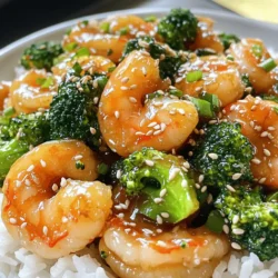 To make this quick and tasty dish, gather these simple ingredients: - 1 lb (450g) large shrimp, peeled and deveined - 2 cups broccoli florets - 1 tablespoon olive oil - 4 cloves garlic, minced - 1/4 cup honey - 1 tablespoon soy sauce (low sodium) - 1 teaspoon sesame oil - 1 tablespoon fresh ginger, grated - Salt and pepper to taste - Toasted sesame seeds for garnish - Green onions, chopped for garnish This recipe highlights fresh shrimp and bright broccoli. The honey adds sweetness, while garlic and ginger give a punch of flavor. The soy sauce and sesame oil bring it all together. You can find the full recipe linked above. Enjoy cooking! - Heat olive oil in a skillet over medium heat. - Sauté garlic and ginger until fragrant, about 1 minute. - Cook shrimp until they turn pink and opaque, about 2-3 minutes. - Steam or blanch broccoli until bright green, about 2-3 minutes. - Drain and set aside for later. - Whisk honey, soy sauce, and sesame oil together in a bowl. - Combine the sauce with cooked shrimp and broccoli in the skillet. These steps make it easy for you to create a meal bursting with flavor. The honey garlic sauce brings a sweet and savory kick to the shrimp and broccoli. For the full details, check the Full Recipe. Enjoy your cooking! - Experiment with different spices: You can add a pinch of red pepper flakes for heat. Try smoked paprika or even a dash of curry powder. Each spice brings a new twist to the dish. - Use fresh ingredients for better flavor: Fresh garlic, ginger, and broccoli give vibrant tastes. When possible, choose organic or locally sourced produce. Your taste buds will thank you! - Tips for perfect shrimp cooking: Cook shrimp over high heat. This makes them juicy and tender. Watch carefully; they only need 2-3 minutes. Remove them once they turn pink. - How to avoid overcooking broccoli: Steam or blanch broccoli for just 2-3 minutes. It should stay bright green and crisp. You want it tender but not mushy. - Serving over rice or quinoa: A bed of fluffy rice or quinoa makes a great base. It soaks up all that delicious sauce. Plus, it adds some texture to each bite. - Garnishing with sesame seeds and green onions: Sprinkle toasted sesame seeds on top for crunch. Chopped green onions add color and fresh flavor. This makes your dish look stunning and appetizing. For more details, check out the Full Recipe. {{image_2}} You can easily switch up the proteins in this dish. Chicken or tofu works great. If you choose chicken, cut it into bite-sized pieces. For tofu, press it to remove water, then cube it. Both options absorb flavor well. You can also try other veggies. Snap peas, bell peppers, or carrots add color and crunch. They cook quickly, just like broccoli. Mix and match your favorites for a fun twist. If you need gluten-free options, use tamari instead of soy sauce. Tamari has a similar taste and keeps the dish flavorful. For a low-calorie version, try using less honey or skip it altogether. You can also substitute with a low-calorie sweetener. For low-carb diets, serve the dish without rice or quinoa. Instead, use cauliflower rice. It adds texture without the carbs. This swap keeps your meal light and healthy. Want a kick? Add chili flakes to the honey garlic sauce. Start with a pinch and adjust to taste. This spice adds warmth and depth. For a fresh twist, incorporate citrus. Squeeze some lime or lemon juice over the dish before serving. The brightness contrasts nicely with the sweet sauce. You can also add zest for an extra punch. For the full recipe, check out the details above. Enjoy experimenting! To keep your Honey Garlic Shrimp and Broccoli fresh, store it in an airtight container. This helps lock in flavors and keep it safe. Place it in the fridge within two hours of cooking. It will stay good for about 3 days. If you notice any off smells or changes in color, it's best to toss it. Yes, you can freeze Honey Garlic Shrimp and Broccoli! To do this, let it cool completely. Then, place it in a freezer-safe container or bag. Make sure to remove as much air as possible. It can last in the freezer for up to 3 months. When you are ready to eat, thaw it in the fridge overnight. To reheat, use a skillet over low heat. Stir it gently until it is hot throughout. This keeps the shrimp tender and the broccoli bright. Enjoy your meal again with ease! For the full recipe, check out the earlier section. This dish is quick and easy! You need about 10 minutes to prep the ingredients. Cooking the dish takes around 15 minutes. In total, you can make Honey Garlic Shrimp and Broccoli in 25 minutes. It serves four people, making it perfect for a family meal. Yes, you can use frozen shrimp! Make sure to thaw them first. Place the shrimp in cold water for about 15-20 minutes. This helps to keep them juicy. Fresh shrimp taste great, but frozen works well too. Just be careful not to overcook them, as they can get tough. This dish pairs nicely with various sides. Here are some ideas: - Cooked white rice or brown rice - Quinoa for a healthy twist - Noodles tossed in sesame oil - A fresh salad for crunch - Steamed asparagus or green beans for color For an extra flavor boost, drizzle some of the remaining sauce over your sides. This will enhance the dish and tie all the flavors together. For the full recipe, check out the Honey Garlic Shrimp & Broccoli Delight. Enjoy! This dish features shrimp and broccoli in a sweet, tangy sauce. By following the steps, you create a quick, tasty meal. Don't be afraid to change up ingredients based on your taste. Use fresh flavors for the best results. Remember to store leftovers properly for future meals. With these tips, you can enjoy this recipe a few different ways. Easy meals like this can fit many diets. Keep experimenting in your kitchen, and have fun with it!