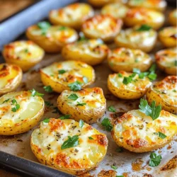 To make garlic Parmesan roasted potatoes, gather these items: - 2 pounds baby potatoes, halved - 4 tablespoons olive oil - 4 cloves garlic, minced - 1 cup grated Parmesan cheese - 1 teaspoon dried oregano - 1 teaspoon dried thyme - 1 teaspoon paprika - Salt and pepper to taste - Fresh parsley, chopped (for garnish) Using the right amounts helps you get the best flavor. Here’s how to measure: - Potatoes: Use a kitchen scale for accuracy. - Olive Oil: A tablespoon is about 15 milliliters. - Garlic: Mince fresh cloves with a knife for a strong taste. - Parmesan: Grate your cheese for even melting. - Herbs and Spices: Use measuring spoons for precise amounts. You can swap ingredients if needed: - Baby Potatoes: Try Yukon Gold or red potatoes for a different taste. - Olive Oil: Use melted butter or avocado oil for a rich flavor. - Parmesan Cheese: Grated Pecorino Romano offers a sharp twist. - Dried Oregano and Thyme: Fresh herbs work well if you have them. - Paprika: Smoked paprika adds a unique depth to the dish. These swaps keep the dish tasty while making it your own. For the full recipe, check out [Full Recipe]. To start, gather your ingredients. You need baby potatoes, olive oil, garlic, and Parmesan cheese. Don't forget the herbs like oregano and thyme. These add great taste. 1. Preheat your oven to 425°F (220°C). This step is key for crispy potatoes. 2. In a large bowl, mix the halved baby potatoes with olive oil. Add minced garlic, oregano, thyme, paprika, salt, and pepper. Toss well until every potato is coated. 3. Spread the seasoned potatoes on a baking sheet lined with parchment paper. Make sure they are in a single layer to get even cooking. Roasting gives potatoes a crisp outside and soft inside. The high heat does this well. Shaking the tray halfway through helps too. This ensures every side cooks evenly. When you add the Parmesan cheese, it melts and creates a golden crust. This is the magic moment! Keep an eye on them in the oven. You want that perfect golden brown. Roast the potatoes for about 25 minutes. Then, shake the tray for even cooking. After that, sprinkle the cheese on top. Return the tray to the oven for an extra 10-15 minutes. Check for doneness. You want the edges crispy and the cheese golden. Once done, let them cool slightly. Garnish with chopped parsley before serving. Enjoy the rich flavor of Garlic Parmesan Roasted Potatoes with every bite. For the complete recipe, check out the Full Recipe section. To boost flavor, add more herbs. Fresh herbs like rosemary or thyme work well. You can also try red pepper flakes for heat. A sprinkle of lemon zest adds brightness. Mix in Italian seasoning for an extra kick. These choices can make your dish pop. For crisp potatoes, follow these tips. First, ensure the potatoes are dry after washing. Moisture prevents crispness. Use a hot oven at 425°F (220°C). Spread potatoes in a single layer on the baking sheet. This allows air to circulate and helps them crisp up. Shake the tray halfway through cooking to cook evenly. Watch out for these common mistakes. First, don’t overcrowd the baking sheet. This traps steam and makes the potatoes soggy. Also, avoid using cold potatoes. They should be at room temperature before cooking. Lastly, be careful not to skip the cheese. It adds flavor and a lovely crust. For the complete cooking instructions, check out the Full Recipe for Garlic Parmesan Roasted Potatoes. {{image_2}} You can switch things up by using different cheeses. Try cheddar for a sharp taste. Feta can add a nice tang. You can also use mozzarella for a gooey texture. Just sprinkle the cheese on the potatoes before the last roasting phase. Each cheese brings its own flavor to the dish. Mixing in veggies can make your dish even better. Cut bell peppers, zucchini, or carrots into bite-sized pieces. Toss them in with the potatoes and seasonings. They roast nicely and add color. This also boosts the nutrition of your meal. It’s a great way to sneak in more veggies. If you like heat, a spicy version is for you. Add crushed red pepper flakes for a kick. You can also try diced jalapeños for extra spice. Mix them with the garlic and oil before coating the potatoes. This will give you a flavorful punch. The spice balances well with the rich cheese. For more details on making these delicious Garlic Parmesan Roasted Potatoes, check out the Full Recipe. To keep your leftover garlic Parmesan roasted potatoes fresh, place them in an airtight container. This helps maintain their flavor and texture. Let the potatoes cool to room temperature before sealing. Store them in the fridge for up to three days. Make sure to reheat only what you plan to eat. When it's time to enjoy your leftovers, the goal is crispiness. Preheat your oven to 400°F (200°C). Spread the potatoes on a baking sheet in a single layer. This way, they get hot and regain their crunch. Bake for about 10-15 minutes, checking to avoid burning. You can also use an air fryer if you have one. It works great for reheating! Freezing is an option if you have a lot of leftovers. First, let the potatoes cool completely. Next, place them in a freezer-safe bag. Remove as much air as possible before sealing. They can last up to two months in the freezer. To enjoy, thaw them overnight in the fridge and reheat as mentioned above. Just remember, freezing may change the texture a bit. So, the potatoes won’t be as crispy as fresh. For the full recipe, check out the details. Yes, you can use other potatoes, like russet or red. Each type has a unique taste and texture. Russets give a fluffier inside, while reds are waxy and hold their shape. Just remember to cut them into similar sizes for even cooking. To make these potatoes vegan, skip the Parmesan cheese. You can use nutritional yeast for a cheesy flavor. Another option is to add vegan cheese shreds. Both will still give you a tasty dish without dairy. These potatoes go great with many meals. They work well with grilled chicken or fish. Serve them alongside a fresh salad or roasted vegetables for a balanced plate. They also make a great snack on their own! Check out the Full Recipe for more ideas. You learned about the key steps to make Garlic Parmesan Roasted Potatoes. We covered essential ingredients, accurate measurements, and helpful substitutions. I shared roasting techniques and timing for crispiness. You got tips for better flavor and common mistakes to avoid. We explored fun variations and how to store leftovers well. Now you can enjoy these tasty potatoes anytime! Use this guide to create, enjoy, and share your dish with pride. Happy cooking!