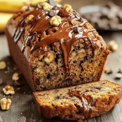 - 3 ripe bananas, mashed - 1/2 cup Nutella - 1/2 cup sugar or honey - 1/3 cup unsalted butter, melted - 1 teaspoon vanilla extract - 1 teaspoon baking soda - Pinch of salt - 1 1/2 cups all-purpose flour - 1/2 cup chopped walnuts - 1/4 cup chocolate chips This recipe for Nutella Banana Bread is simple and fun. Each ingredient plays a big role in making it moist and delicious. Ripe bananas give the bread a sweet taste. They add moisture and make it soft. I always use bananas that are brown and speckled. They taste better this way. Nutella brings a rich, chocolatey flavor. I love how it swirls through the bread. You can mix it in or leave some on top for an extra treat. Sugar or honey adds sweetness. Honey can make it a bit healthier. Unsalted butter gives a nice texture. It helps to bind the mix and keeps it moist. The vanilla extract adds warmth. It enhances the overall flavor. Baking soda helps the bread rise. It makes the texture light and fluffy. A pinch of salt balances the sweetness. It brings out all the flavors. Finally, all-purpose flour gives structure. It holds everything together. If you want to add more flavor or texture, consider the optional add-ins. Chopped walnuts add crunch. Chocolate chips make it even more decadent. For the full recipe, check out the cooking guide. Each step will help you make this tasty treat. - Preheat the oven to 350°F (175°C). - Grease a 9x5-inch loaf pan. Start by preparing your oven and pan. Preheating ensures your bread bakes evenly. Greasing the pan helps the bread slide out easily once it's done. - Combine bananas and melted butter. - Stir in sugar or honey, Nutella, and vanilla. Next, you will mix your batter. In a large bowl, mash the ripe bananas. Then mix in the melted butter until it's smooth. Add sugar or honey, Nutella, and vanilla extract. Stir until everything blends into a nice, creamy mixture. - Incorporate baking soda and salt. - Gradually mix in flour without overmixing. Now it’s time for the dry ingredients. Sprinkle the baking soda and salt over the wet mix. Stir to combine. Gradually add the all-purpose flour. Mix gently, as overmixing can make your bread tough. - Fold in optional add-ins. - Pour batter into prepared pan and smooth the top. - Bake for 60-70 minutes and check for doneness. If you like, fold in chopped walnuts or chocolate chips for extra flavor. Pour the batter into the greased pan and smooth the top with a spatula. Bake in your preheated oven for 60 to 70 minutes. Check for doneness by inserting a toothpick in the center. If it comes out clean, your bread is ready! Using ripe bananas is key for great flavor. They should be soft and brown. This ripeness adds natural sweetness and moisture. For the perfect texture, mix the batter just until combined. Overmixing can make it tough. Serve Nutella Banana Bread warm for the best taste. Slice it thick and drizzle extra Nutella on top. Add a dollop of whipped cream for an extra treat. You can also serve it with fresh fruit or a scoop of ice cream for a fun twist. Common issues include bread being too dry or too wet. If it’s dry, check your oven temp. It might be too high. If too wet, bake a bit longer. Adjust baking time based on your oven. Every oven is different, so keep an eye on your bread! {{image_2}} You can make Nutella banana bread even more exciting. One way is to add spices like cinnamon or nutmeg. These spices add warmth and depth to the flavor. Just a teaspoon of cinnamon can change the whole taste. You can also try using different types of chocolate. Dark chocolate gives a rich taste, while milk chocolate adds sweetness. Mix and match to find your favorite flavors. If you want a healthier version, consider using whole wheat flour instead of all-purpose flour. This swap boosts fiber and nutrients. You can also make a vegan option. Replace the butter with coconut oil and the eggs with applesauce or flaxseed meal. This way, everyone can enjoy this tasty treat without worry. Not a fan of Nutella? You can replace it with peanut butter. This swap gives a nutty flavor and a creamy texture. If you need a nut-free version, try sunflower seed butter. This option keeps the bread moist and delicious. You can easily switch ingredients to fit your taste and needs. For the complete recipe, check out the [Full Recipe]. After you bake your Nutella banana bread, let it cool in the pan for about 10 minutes. This step helps it set and makes it easier to remove. Then, transfer the bread to a wire rack. Cooling it completely ensures the best texture. Once cool, wrap the bread tightly in plastic wrap or aluminum foil. You can also place it in an airtight container. This keeps it fresh and moist. To freeze Nutella banana bread, first cool it fully. Then, slice the bread into pieces for easy serving later. Wrap each slice in plastic wrap, then place them in a freezer-safe bag. This way, you can grab a slice whenever you want a treat. When you're ready to enjoy a slice, just take it out of the freezer. Let it thaw at room temperature for about 30 minutes. If you want it warm, pop it in the microwave for about 10-15 seconds. Nutella banana bread lasts about 3-4 days at room temperature. Store it in a cool, dry place to keep it fresh. If you see any mold or smell something off, it’s best to toss it. Always trust your senses! Keeping an eye out for any changes helps you enjoy your bread at its best. Yes, you can make this recipe gluten-free. Use a gluten-free flour blend instead of all-purpose flour. Brands like Bob's Red Mill or King Arthur Flour work well. Make sure to check the blend for equal measurements. This keeps the texture light and moist. To check if your banana bread is done, insert a toothpick into the center. If it comes out clean or with a few crumbs, it’s ready. You can also gently press the top. If it springs back, it is done. Make sure to avoid undercooking to keep it moist. Absolutely! You can add more Nutella for a richer flavor. Swirl in an extra 1/4 cup before baking. This gives you gooey pockets of chocolate-hazelnut goodness. You can also spread some on top after baking for extra indulgence. Enjoy the extra chocolatey goodness! In this post, we explored how to make delightful Nutella Banana Bread. We covered the key ingredients and outlined the step-by-step process. You learned helpful tips for baking and how to store your creation. Variations and adjustments make this recipe flexible for all diets. Now, it's your turn to bake and enjoy this tasty treat! Remember, the right ingredients lead to great results. Happy baking!