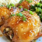 For this tasty dish, you need simple and fresh ingredients. Here’s what you will use: - 4 chicken thighs (bone-in and skin-on for best flavor) - ¼ cup honey - ¼ cup soy sauce (low sodium recommended) - 4 cloves garlic, minced - 1 tablespoon fresh ginger, minced - 1 tablespoon olive oil - 1 tablespoon rice vinegar - 1 teaspoon sesame oil - Salt and pepper to taste These ingredients work together to create a sweet and savory taste. The chicken thighs are juicy and absorb all that flavor. You might have some of these items already at home. Here are the pantry staples you need: - Honey - Soy sauce - Olive oil - Rice vinegar - Sesame oil - Garlic - Ginger - Salt and pepper These staples are common in many kitchens. They add depth to your dish without needing anything fancy. Garnishes can brighten up your dish. Here are a few ideas: - 2 green onions, sliced - Sesame seeds Garnishes add a nice touch. They make your meal look beautiful and fresh. You can also add more flavors with these extras. For the full recipe, click [Full Recipe]. To start, I mix honey, soy sauce, minced garlic, minced ginger, olive oil, rice vinegar, sesame oil, salt, and pepper in a bowl. This creates a sweet and savory marinade. I take the chicken thighs and place them in a large resealable bag or a shallow dish. I pour the marinade over the chicken, making sure it covers every piece. I seal the bag or cover the dish and let it sit in the fridge. The chicken should marinate for at least 30 minutes, but I prefer two hours for more flavor. When it's time to cook, I preheat my oven to 400°F (200°C). I take the chicken out of the marinade and set the marinade aside for later use. I place the chicken thighs skin-side up on a baking sheet lined with parchment paper. Then, I bake the chicken for 25 minutes. After that, I remove the pan and baste the chicken with the reserved marinade. I return the chicken to the oven and bake it for another 15 to 20 minutes. I check that the internal temperature reaches 165°F (75°C) and the skin turns golden brown and crispy. Once the chicken is cooked, I let it rest for five minutes. This helps keep it juicy. Then, I garnish it with sliced green onions and a sprinkle of sesame seeds. I love serving the chicken on a large platter with a drizzle of the remaining sauce. It pairs perfectly with steamed jasmine rice and sautéed green vegetables. This meal looks great and tastes even better! For the full recipe, check out the link. To get the right flavor, you need a mix of sweet and salty. Honey adds sweetness, while soy sauce boosts umami. I also like to add fresh garlic and ginger for a zesty kick. This combo makes each bite burst with flavor. Adjust the honey or soy sauce to suit your taste. If you want it sweeter, add more honey. If you prefer more salt, add a bit more soy sauce. Crispy skin is key to great chicken thighs. Start with skin-on and bone-in thighs. These cuts have more fat, which helps the skin crisp up. Make sure to pat the skin dry with a paper towel before cooking. This removes moisture that can make it soggy. Bake the chicken at a high temperature, like 400°F (200°C). This helps render the fat and create a nice crunch. You can switch up the marinade for new tastes. Try adding chili flakes for heat or orange juice for a fruity twist. You can also use different herbs like rosemary or thyme. If you want a tangy bite, add more rice vinegar. Let your chicken marinate for at least 30 minutes, but for the best flavor, let it sit for two hours. This extra time allows the flavors to soak in, making your chicken even tastier. For the full recipe, check out the details above. {{image_2}} You can add vegetables to your honey garlic chicken thighs. This gives you more flavors and colors. Try using bell peppers, broccoli, or carrots. Cut them into bite-sized pieces. Toss the veggies in the marinade. Add them to the baking sheet with the chicken. This way, the vegetables will soak up the tasty sauce. They will also cook and become tender. This dish becomes a full meal on one tray. Grilling adds a smoky flavor to the honey garlic chicken thighs. Start by marinating the chicken as usual. Preheat your grill to medium-high heat. Remove the chicken from the marinade and let it sit for a few minutes. Place the chicken thighs skin-side down on the grill. Cook for about 6-7 minutes on each side. This will keep them juicy and add nice grill marks. You can brush some marinade on while grilling. Just make sure it cooks well to avoid any raw bits. Using a slow cooker is a great option for tender chicken. You can follow the same marinade recipe. After mixing the marinade, pour it over the chicken in the slow cooker. Cook on low for 6-7 hours or on high for 3-4 hours. The chicken will become very tender and full of flavor. Serve it with rice or noodles. The sauce will be thick and sticky. It's a comforting meal for any day. You can find the full recipe above. To store leftover honey garlic chicken thighs, place them in an airtight container. Make sure to cool the chicken to room temperature first. You can store them in the fridge for up to four days. This keeps the chicken moist and flavorful. When you are ready to eat the leftovers, reheating is easy. Preheat your oven to 350°F (175°C). Place the chicken thighs on a baking sheet. Cover them with foil to keep them from drying out. Heat for about 15-20 minutes. You can also use the microwave if you are in a hurry. Just heat in short bursts until warm. If you want to save the chicken for later, freezing works well. Place the cooled chicken thighs in a freezer-safe bag. Be sure to remove as much air as possible before sealing. You can freeze the chicken for up to three months. When you're ready to eat, thaw it overnight in the fridge before reheating. Full Recipe provides all the details for cooking these delicious thighs. To marinate chicken thighs, mix your marinade well. Use a bowl to whisk together honey, soy sauce, garlic, ginger, olive oil, rice vinegar, sesame oil, salt, and pepper. Make sure to coat the chicken evenly. Place the chicken in a resealable bag or dish. Pour the marinade over the chicken and seal it. Let it sit in the fridge for at least 30 minutes. For best results, marinate for 2 hours or more. This allows the flavors to soak in deeply. Yes, you can use boneless chicken thighs. They will cook faster than bone-in thighs. Adjust your cooking time to about 20-25 minutes. Make sure to check the internal temperature. It should reach 165°F (75°C) for safe eating. Boneless thighs are tender and flavorful, making them a good choice. Just keep an eye on them to avoid overcooking. Honey garlic chicken thighs pair well with many sides. Steamed jasmine rice is a great choice. Sautéed green vegetables, like broccoli or snap peas, add color and nutrition. You can also serve a fresh salad for crunch. Another option is to add some roasted sweet potatoes. These sides balance the sweet and savory flavors of the dish perfectly. This blog post covered how to make delicious honey garlic chicken thighs. We explored the main ingredients, handy pantry items, and tasty garnishes. I shared step-by-step marinating, baking, and serving tips. You learned tricks for the best flavor, crispy skin, and fun variations. We also discussed storage and reheating tips to help you enjoy leftovers. Remember, cooking is fun. So don’t hesitate to experiment with flavors. You can make this dish your own!