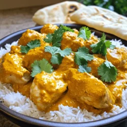 To make this tasty dish, you need a few key items. Here’s what you will use: - 1 lb (450g) boneless, skinless chicken thighs, cut into bite-sized pieces - 1 cup plain yogurt - 3 tablespoons vegetable oil - 1 medium onion, finely chopped - 4 cloves garlic, minced - 1-inch piece ginger, minced - 1 can (14 oz) diced tomatoes - 1 cup coconut milk These ingredients are the base of your chicken tikka masala. The chicken provides protein, while yogurt tenderizes it and adds flavor. The spices create the rich flavors in this dish. You will need: - 2 tablespoons garam masala - 1 tablespoon turmeric - 1 tablespoon ground coriander - 1 tablespoon cumin - 1 teaspoon chili powder - 1 teaspoon salt These spices will transform your chicken into a fragrant and savory meal. They bring warmth and depth to every bite. Garnishes add a fresh touch to your dish. Consider using: - Fresh cilantro, chopped Sprinkling cilantro on top adds a pop of color and a burst of flavor. You can also serve this dish with rice or naan for a complete meal. To check the full recipe, look here: [Full Recipe]. First, grab a large bowl. Add 1 pound of chicken thighs cut into pieces. Then, mix in 1 cup of plain yogurt. Next, add 2 tablespoons of garam masala, 1 tablespoon of turmeric, and 1 tablespoon of ground coriander. Don't forget 1 tablespoon of cumin, 1 teaspoon of chili powder, and 1 teaspoon of salt. Stir it all well. Cover the bowl and let it sit for at least 30 minutes. For best flavor, marinate overnight in the fridge. Turn on your Instant Pot and set it to Sauté mode. Once it heats up, pour in 3 tablespoons of vegetable oil. Add 1 medium onion, finely chopped, and cook for about 3 to 4 minutes until it turns translucent. Then, add 4 minced garlic cloves and 1-inch piece of minced ginger. Cook for another 1 to 2 minutes until you smell that great aroma. Now, add your marinated chicken to the pot. Brown it for about 5 minutes, stirring occasionally. Then, add 1 can of diced tomatoes with juice. Stir everything together. Turn off the Sauté mode. Pour in 1 cup of coconut milk and mix. Close the lid, ensuring the valve is set to Sealing. Select Manual or Pressure Cook and set it for 10 minutes on high pressure. When time is up, let the pressure release naturally for 10 minutes. After that, perform a quick release. Carefully open the lid, stir the chicken tikka masala, and taste. Adjust seasoning if needed. Serve hot, garnished with cilantro over rice or with naan. Enjoy your savory instant pot chicken tikka masala! To get the best texture in your Chicken Tikka Masala, use coconut milk. It adds creaminess without being too heavy. If you prefer a thicker sauce, you can blend a small part of the dish and stir it back in. This will make your sauce smooth and rich. If the sauce is too thick, add a splash of water or broth to loosen it up. Marinating chicken is key to great flavor. I recommend mixing the chicken with yogurt and spices. This not only adds taste but also makes the chicken tender. For the best results, marinate for at least 30 minutes. If you have time, let it sit overnight in the fridge. The longer it sits, the more the flavors soak in, making each bite burst with taste. The Instant Pot has different settings to make cooking easy. For this recipe, use the Sauté mode first. This helps to brown the chicken and cook the onions. Once you add the coconut milk, switch to Manual or Pressure Cook. Set it for 10 minutes at high pressure. This will cook the chicken perfectly while keeping it juicy. Always let the pressure release naturally for a few minutes for the best results. {{image_2}} You can change the protein in this dish easily. Instead of chicken, use shrimp or tofu. Both options work well and add unique flavors. Shrimp cooks fast, so adjust the cooking time. Tofu absorbs flavors, giving a rich taste. You can also try beef or lamb, but they may need longer cooking times. Experimenting with different proteins keeps the dish fresh. Adjusting the spice levels is simple and fun. If you love heat, add more chili powder or fresh chilies. For a milder taste, reduce the chili powder or skip it altogether. You can also add sweet spices like cinnamon or cardamom for warmth. This way, you can create a dish that suits your taste buds perfectly. The type of sauce can change the dish's vibe. A creamy sauce uses coconut milk, making it rich and smooth. If you prefer a tangy taste, go for a tomato-based sauce. You can use more or less tomato, depending on your liking. Mix and match to find your favorite flavor profile. Each variation gives a new twist to your meal. For the complete recipe, visit [Full Recipe]. After you enjoy your Instant Pot Chicken Tikka Masala, store any leftovers in an airtight container. Keep it in the fridge for up to four days. This dish tastes even better the next day, as the flavors blend and deepen. To reheat, simply place the chicken tikka masala in a pot over medium heat. Stir it often until it warms up. You can also use the microwave. Heat it in a microwave-safe bowl for about two minutes, stirring halfway through. If it seems too thick, add a splash of water or coconut milk to loosen it up. You can freeze Chicken Tikka Masala for later use. Allow it to cool completely before placing it in a freezer-safe container. This dish can last in the freezer for up to three months. When you’re ready to eat, thaw it in the fridge overnight. Reheat it on the stove or in the microwave. This makes for a quick and tasty meal! For the full recipe, check back to create this delicious dish again. It takes about 10 minutes to cook Chicken Tikka Masala in an Instant Pot. After cooking, I let the pressure release naturally for 10 minutes. This step helps keep the chicken tender and juicy. So, in total, you should plan for about 40 minutes, including prep time. Yes, you can use frozen chicken for this recipe. However, you need to adjust the cooking time. If the chicken is frozen, set the timer for 15-18 minutes instead of 10. Always ensure the chicken reaches an internal temperature of 165°F for safety. This way, you can still enjoy a quick and yummy meal even with frozen chicken. The best side dish for Chicken Tikka Masala is rice or naan. Both soak up the rich sauce well. I often serve it with basmati rice for a fragrant touch. A simple cucumber salad adds a refreshing crunch, too. You can also pair it with roasted vegetables for a colorful plate. In this article, I covered how to make Chicken Tikka Masala in an Instant Pot. We looked at main ingredients, spices, and optional garnishes. I shared step-by-step instructions to marinate the chicken and sauté aromatics. You learned tips to get the best flavor and texture. I also discussed variations and how to store leftovers safely. Making this dish can be fun and rewarding. Try it out and enjoy every bite!