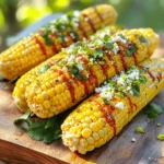 For this dish, I always choose sweet corn. It has a nice flavor that shines when grilled. Use four ears of corn, husked and cleaned. Fresh corn is best, but frozen corn works too. If you go for frozen, make sure it’s thawed first. Grilling fresh corn brings out its natural sweetness. The magic of flavor comes from the spices. You will need: - 2 tablespoons olive oil - 1 teaspoon chili powder - ½ teaspoon garlic powder - ½ teaspoon smoked paprika - 1 lime, juiced and zested - Salt and pepper to taste These spices give the corn a zesty kick. The chili powder adds heat, while the smoked paprika brings depth. Lime juice and zest brighten the flavors, making every bite refreshing. Toppings make this dish pop! I recommend: - ¼ cup cotija cheese, crumbled (or feta as a substitute) - Fresh cilantro, chopped, for garnish Cotija cheese adds a creamy texture and a salty bite. The cilantro gives a burst of freshness. Together, they elevate the corn to gourmet status. For the full recipe, check out the complete guide to Chili Lime Corn on the Cob. Start by husking the corn. Remove all the green leaves and silk. Rinse the ears under cold water. This helps clean off any dirt. I love using fresh, sweet corn for this recipe. It makes the dish taste amazing. You can use frozen corn too, but fresh corn adds the best flavor. In a small bowl, combine olive oil, chili powder, garlic powder, and smoked paprika. Squeeze in the juice of one lime and add the zest. Add salt and pepper to taste. Mix well until it looks smooth. This dressing gives the corn a spicy and zesty kick. You can adjust the spice level based on your taste. Preheat your grill to medium-high heat. If you use a stovetop grill pan, set it to medium heat. Brush the corn with half of the chili lime dressing. Make sure every kernel gets some flavor. Place the corn on the grill. Cook for 10 to 12 minutes, turning often. You want it to be tender with nice char marks. After grilling, brush the corn with the rest of the dressing. Top with crumbled cotija cheese and fresh cilantro. Enjoy this tasty treat on a summer day! For the full recipe, see the details above. To perfect those grill marks, start with clean grates. This helps the corn not stick. Heat your grill to medium-high. When it's hot, place the corn at a 45-degree angle. This angle gives you nice, deep marks. Turn the corn every few minutes to get even charring. Aim for about 10-12 minutes of grilling. You want a balance of char and tenderness. The magic of chili lime corn comes from the marinade. Use olive oil, chili powder, and lime juice. This mix adds depth and zing. Brush half on the corn before grilling. Save the rest for after grilling. The lime juice will brighten the corn’s natural sweetness. If you want more heat, add cayenne or extra chili powder. Serve the corn hot off the grill. Sprinkle it with cotija cheese right away. This helps the cheese stick to the warm corn. Finish with fresh cilantro for color and flavor. You can also squeeze more lime juice over the top. Serve with lime wedges on the side. This dish pairs well with grilled meats or as a side for tacos. For the full recipe, check out Chili Lime Zesty Corn on the Cob. {{image_2}} To make a vegan version of chili lime corn, skip the cotija cheese. Instead, use nutritional yeast for a cheesy flavor. It adds a nice umami taste without dairy. You can also drizzle a little extra lime juice for brightness. The chili lime dressing keeps it tasty and fresh. If you love heat, add some diced jalapeños to the dressing. You can also sprinkle cayenne pepper on top after grilling. This spicy twist gives your corn a kick. You can adjust the spice level to fit your taste. Just start with a little and add more if you like it hot. You can switch up the cheese based on your preference. Feta works great as a substitute for cotija. You might also try queso fresco for a lighter taste. If you want a creamier touch, use goat cheese. Each cheese brings its own unique flavor, so feel free to experiment! For the full recipe, check out the [Full Recipe]. After grilling, let the corn cool down. Wrap the corn in foil or plastic wrap. Store it in the fridge for up to three days. This method keeps the corn fresh and juicy. If you keep it in an airtight container, it will last even longer. Just make sure it is tightly sealed. This way, you can enjoy the flavors of chili lime corn later. If you want to save corn for later, freezing is a great option. Start by husking the corn and removing the silk. Blanch the corn in boiling water for 4-5 minutes. Then, plunge it into ice water to stop the cooking. Once cooled, wrap each ear in plastic wrap. Place the wrapped corn in a freezer bag. Squeeze out as much air as you can. Frozen corn will stay good for up to six months. When it’s time to enjoy your corn again, there are easy ways to reheat it. You can grill it again for a smoky flavor. Heat your grill to medium and cook for about 5 minutes, turning often. Another option is to use the microwave. Wrap the corn in a damp paper towel and heat for 1-2 minutes. This keeps the corn moist. You can also reheat it in a skillet with a little butter for extra flavor. No matter how you heat it, your chili lime corn will taste great! To pick the best corn, look for bright green husks. The kernels should be plump and firm. Press the kernels with your thumb; they should feel full and juicy. Avoid corn with dry or brown husks. Fresh corn tastes sweeter and grills better. Yes, you can prepare the corn in advance. Husk the corn and mix the chili lime dressing. Store both in the fridge for a few hours or overnight. When ready to grill, brush the corn with the dressing. This saves time and keeps the flavor fresh. You can play with different spices to change the flavor. Try cumin for warmth or cayenne for heat. You can also use lemon zest instead of lime for a different twist. Experiment with fresh herbs like parsley or basil for extra flavor. Enjoy making this dish your own! We explored how to create the best Chili Lime Corn on the Cob. First, we reviewed key ingredients like fresh corn and spices. Then, I shared step-by-step instructions for preparing, dressing, and grilling the corn. We discussed tips for great grill marks and flavor boosts. You can try fun variations, like vegan options or spicy twists. Finally, I covered storage tips for your leftovers. Enjoy making this dish that’s bright, tasty, and sure to impress!