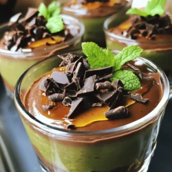 - 2 ripe avocados, peeled and pitted - 1/2 cup unsweetened cocoa powder - 1/4 cup maple syrup (or agave syrup) - 1/4 cup almond milk (or any plant-based milk) - 1 teaspoon vanilla extract - A pinch of sea salt - Dark chocolate shavings (for garnish) - Fresh mint leaves (for garnish) When making Chocolate Avocado Mousse, you need fresh, ripe avocados. They give a creamy base. Look for avocados that yield slightly when you press them. This shows they are ready. Next, unsweetened cocoa powder adds rich chocolate flavor. Using a natural sweetener like maple syrup keeps it healthy. You can also swap it for agave syrup if you prefer. Almond milk helps blend the mousse smoothly. It also keeps the dessert plant-based. Vanilla extract adds a lovely aroma and depth to the flavor. Just a pinch of sea salt brightens the taste. Finally, dark chocolate shavings and mint leaves make the mousse look special. These garnishes add color and a fresh touch. - Calories per serving: About 200 - Breakdown of macronutrients: 15g fat, 20g carbs, 3g protein - Health benefits of avocados in desserts: Avocados are full of healthy fats and vitamins. They help improve heart health and skin. Using avocados in desserts makes them richer and creamier without adding dairy. You can enjoy a sweet treat that is good for you! To make this chocolate avocado mousse, start with your avocados. Choose ripe ones; they should feel soft when you squeeze them. Cut each avocado in half and remove the pit. Use a spoon to scoop out the green flesh into a bowl. Next, measure out your other ingredients. You will need: - 2 ripe avocados, peeled and pitted - 1/2 cup unsweetened cocoa powder - 1/4 cup maple syrup (or agave syrup) - 1/4 cup almond milk (or any plant-based milk) - 1 teaspoon vanilla extract - A pinch of sea salt Put all these ingredients near your blender. Now we blend! Place the avocado, cocoa powder, maple syrup, almond milk, vanilla extract, and sea salt into a food processor. Start blending on high speed. Scrape down the sides to mix well. You want a creamy texture. If it seems too thick, add a bit more almond milk. Taste your mousse! If it's not sweet enough, add a little more maple syrup. Blend again to mix it in. Aim for a smooth and silky consistency. Once your mousse is ready, scoop it into bowls or cups. Cover each bowl with plastic wrap. Chill them in the fridge for at least 30 minutes. This helps the flavors blend and the mousse firm up. When you’re ready to serve, take the mousse out of the fridge. Top each serving with dark chocolate shavings and a fresh mint leaf. This adds a nice touch and looks great! To make your mousse just right, adjust the sweetness if needed. Taste the mix before serving. If it’s too bitter, add more maple syrup. Blend again to make it smooth. You can also spice it up. A pinch of cinnamon adds warmth. For a coffee kick, stir in espresso powder. These small tweaks can make a big difference. Serving matters! Use clear dishes to show off the mousse's rich color. It looks great in glass cups. You can also drizzle extra maple syrup on top. This adds shine and sweetness. Try adding fresh mint leaves for a pop of green. Dark chocolate shavings make it look fancy too. Be careful when blending. Overblending can make the mousse too runny. Blend just until smooth and creamy. Check your avocados too. Always use ripe ones. Unripe avocados can ruin the taste and texture. Make sure they feel soft when you press them gently. Using the right ingredients ensures a perfect mousse. For the full recipe, check out the [Full Recipe]. {{image_2}} You can easily change the flavor of your chocolate avocado mousse. Adding peanut butter or almond butter gives it a rich, nutty taste. Just mix in about 2 tablespoons when you blend. You can also add spices to enhance the flavor. A pinch of cinnamon adds warmth, while a splash of espresso gives a nice coffee kick. These small changes make your mousse unique and exciting. This mousse is great for different diets. It is naturally gluten-free, making it perfect if you avoid gluten. If you follow a vegan diet, this recipe is already vegan-friendly. You can replace maple syrup with agave syrup or coconut sugar if you prefer. Just ensure all your ingredients are plant-based to keep it vegan. Serving your chocolate avocado mousse is fun and easy. You can pair it with fresh fruits like strawberries or bananas for a fresh taste. Adding nuts, like crushed almonds or walnuts, gives a nice crunch. For an extra treat, consider incorporating the mousse into other desserts. Use it as a filling for cakes or as a topping for pancakes. The options are endless! For the full recipe, check out the details above. To keep your mousse fresh, use airtight containers. Glass jars work well. They keep moisture out and flavor in. Store the mousse in the fridge for up to three days. After that, the texture may change. You don’t need to reheat mousse. If it feels dense, stir it gently. This helps restore its creamy texture. Serve it cold, right from the fridge. You can also add a splash of almond milk for a lighter feel. You can freeze the mousse if needed. Portion it into small containers. Leave some space at the top for expansion. To thaw, place it in the fridge overnight. You may need to blend it again to restore its smoothness. This mousse is a rich treat that can last longer with proper care. Chocolate avocado mousse is a treat that offers many health benefits. The main star, avocado, is rich in healthy fats and fiber. These fats help your heart and keep you full longer. Here are some key benefits: - Avocados: They provide good fats and vitamins like E and K. - Cocoa Powder: This adds antioxidants, which are great for your skin and heart. - Maple Syrup: It has nutrients like zinc and manganese, plus it’s a natural sweetener. - Almond Milk: A low-calorie option that is dairy-free and full of vitamins. This mousse lets you enjoy dessert without guilt. Yes, you can use other sweeteners in this recipe. While I love maple syrup, there are great alternatives. Here are some options: - Agave Syrup: It’s sweeter than maple syrup, so use less. - Honey: A natural choice that blends well. - Coconut Sugar: This offers a caramel flavor and is less processed. - Stevia: A no-calorie option if you want to cut sugar completely. Choose what you like best for your taste and health goals! Chocolate avocado mousse can last in the fridge for about 3 days. Store it in an airtight container to keep it fresh. If you want to save it longer, you can freeze it. It can last up to a month in the freezer. Just remember to thaw it in the fridge before enjoying it again. Freezing may change the texture a bit, but it still tastes great! In summary, this guide takes you through the delicious journey of making Chocolate Avocado Mousse. You learned about the key ingredients, how to prepare and blend them, and tips for serving. We also covered storage tips and common mistakes to avoid. This dessert is healthy, easy to make, and offers tasty variations. It’s perfect for impressing guests or enjoying a treat. Enjoy making this mousse, and remember to share your creations!