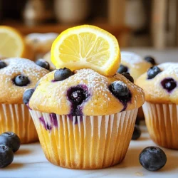 - 2 cups all-purpose flour - 1 cup granulated sugar - 1 tablespoon baking powder - 1/2 teaspoon baking soda - 1/2 teaspoon salt - 1/2 cup unsalted butter, melted - 2 large eggs - 1 cup buttermilk (or yogurt for a tangy twist) - Zest of 1 lemon - 1/4 cup fresh lemon juice - 1 1/2 cups fresh blueberries (can substitute frozen) - 1 teaspoon vanilla extract The ingredients for lemon blueberry muffins are simple and easy to find. Each one plays a key role in making these muffins taste great. If you want to switch things up, consider these alternatives: - Alternatives for all-purpose flour: You can use whole wheat flour or a gluten-free blend. These options will change the texture a bit but still yield tasty muffins. - Lightening the sugar content: You can reduce the sugar to 3/4 cup. You can also try using honey or maple syrup for sweetness. - Making it dairy-free: Use almond milk or coconut milk instead of buttermilk. This swap keeps the muffins moist and flavorful. These substitutions can help you cater to different diets and taste preferences while keeping the lemon blueberry muffins delicious. For the full recipe, check out the instructions provided. Preheat your oven to 375°F (190°C). This sets the right heat for baking. Next, prepare the muffin tin. You can use paper liners or grease the tin with non-stick spray. This will help the muffins release easily after baking. In a large mixing bowl, whisk together the flour, sugar, baking powder, baking soda, and salt. Make sure to measure these ingredients accurately. This step is key for the muffins to rise well. Too much flour or sugar can change the taste and texture. In another bowl, combine the melted butter, eggs, buttermilk, lemon zest, lemon juice, and vanilla extract. Whisk until everything mixes evenly. When adding lemon extract, start with a little. You can always add more if you want a stronger flavor. Pour the wet mixture into the dry ingredients. Stir gently until just combined. Be careful not to overmix! Overmixing can make your muffins tough. After this, fold in the blueberries. This ensures they are evenly spread without breaking. Fill each muffin cup about two-thirds full with batter. Bake in your preheated oven for 18-22 minutes. The muffins are done when they turn golden brown. Insert a toothpick into the center. If it comes out clean, they are ready! After baking, allow the muffins to cool in the tin for about 5 minutes. Then, transfer them to a wire rack. This helps them cool evenly. For serving, enjoy the muffins warm. A light dusting of powdered sugar adds a nice touch. Pair them with tea or coffee for a perfect treat. If you want, you can find the full recipe for more details. Using room temperature ingredients is key. Cold eggs and butter can make the batter tough. Let them sit out for about 30 minutes. This helps the muffins rise better and stay soft. Fresh blueberries give the best flavor. They burst and release juice while baking. However, frozen blueberries work too. Just add them straight from the bag. They might make the batter a bit purple, but they still taste great! Adding lemon zest boosts the lemon flavor. Zest is the outer yellow part of the lemon. Use a microplane or grater for this. Just a little zest makes a big difference! You can also try adding herbs like basil or thyme. They pair well with lemon. A pinch of cinnamon can add warmth too. Experiment and find your favorite twist on these muffins! For even baking, use a heavy muffin tin. A dark, non-stick tin helps the muffins brown nicely. If you use a light tin, the muffins might bake slower. Silicone liners are great for easy removal. They don’t stick at all! Paper liners are fine too, but spray them with a little oil. This prevents sticking and makes cleanup easier. {{image_2}} You can add almond extract to the batter for a sweet twist. This gives your muffins a warm, nutty flavor. Mixing in chopped nuts or seeds also adds crunch. Try walnuts or sunflower seeds for a fun texture. If you need a gluten-free option, use a gluten-free flour blend. This keeps the muffins light and fluffy. For vegan muffins, swap eggs for flax eggs and use plant-based milk. These options make the muffins inclusive for everyone. In summer, add fresh raspberries for a berry medley. This brightens the flavor and adds color. During the fall, consider adding spices like cinnamon or nutmeg. This gives your muffins a cozy, warm taste for the season. For the full recipe, check out the Zesty Lemon Blueberry Bliss Muffins. Enjoy experimenting with these variations! After baking, let your lemon blueberry muffins cool completely. This step helps stop sogginess. Store them in an airtight container at room temperature. They stay fresh for up to three days. For longer storage, wrap each muffin in plastic wrap and place them in a freezer-safe bag. This method keeps them tasty for up to three months. When you want to eat one, just take it out and thaw it at room temperature. To enjoy leftover muffins, you can reheat them quickly. The microwave is fast but may make them soft. Heat for about 10 to 15 seconds. If you prefer a crispy texture, use the oven. Preheat it to 350°F (175°C). Place muffins on a baking sheet and heat for about 5 to 7 minutes. This way, they regain their lovely texture and taste. Lemon blueberry muffins last about three days at room temperature. If you freeze them, they can stay good for up to three months. Check for signs of spoilage before eating. If the muffins look dry or have mold, it is best to throw them away. Fresh muffins will have a soft feel and a bright lemon smell. For a delightful experience, use them within the recommended time. For the full recipe, check out [Full Recipe]. To make lemon blueberry muffins from scratch, follow these steps: 1. Preheat your oven to 375°F (190°C). 2. Line a muffin tin with paper liners or grease it. 3. In a bowl, whisk together 2 cups of flour, 1 cup of sugar, 1 tablespoon of baking powder, 1/2 teaspoon of baking soda, and 1/2 teaspoon of salt. 4. In another bowl, mix 1/2 cup of melted butter, 2 eggs, 1 cup of buttermilk, zest of 1 lemon, 1/4 cup of lemon juice, and 1 teaspoon of vanilla. 5. Combine the wet and dry ingredients gently. 6. Fold in 1 1/2 cups of blueberries. 7. Fill each muffin cup about 2/3 full. 8. Bake for 18-22 minutes, until golden brown. 9. Cool muffins in the tin for 5 minutes, then transfer to a wire rack. This method gives you soft, fluffy muffins packed with flavor. Yes, you can use frozen blueberries! Frozen berries will make the muffins a bit denser. They may also release more juice, making the batter wetter. This can affect the texture of your muffins. To avoid this, toss the frozen blueberries in a little flour before adding them to the batter. This helps absorb excess moisture. Baking at high altitude can change the way your muffins turn out. Here are some tips: - Increase the oven temperature by 15-25°F. - Reduce sugar by 1-2 tablespoons. - Add an extra tablespoon of flour for stability. - Increase liquid by 1-2 tablespoons to keep moisture. These changes help muffins rise better and stay soft. To prevent muffins from sticking, follow these tips: - Use paper liners for easy removal. - Grease the muffin tins with butter or non-stick spray. - Dust the greased tins with flour. This will help ensure your muffins come out clean and intact. You can add many tasty toppings to lemon blueberry muffins. Here are some ideas: - A light glaze made with powdered sugar and lemon juice. - A sprinkle of coarse sugar for sparkle. - Fresh blueberries or lemon zest on top for garnish. - Cream cheese frosting for a rich twist. These toppings can enhance both taste and presentation. Lemon blueberry muffins are a delight made from simple ingredients. We covered how to mix, bake, and store these treats. With tips on substitutes and variations, you can customize your muffins easily. Remember to use fresh ingredients for the best taste. Enjoy your baking adventure! Whether you stick to the classic or try a twist, the joy of fresh muffins awaits. Happy baking!