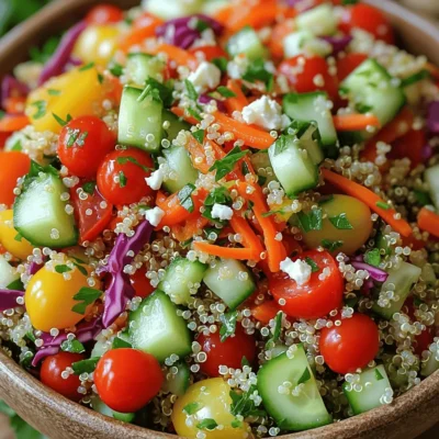 Rainbow Veggie Quinoa Salad Fresh and Flavorful Dish