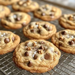 - 2 ½ cups all-purpose flour - 1 teaspoon baking soda - ½ teaspoon salt - 1 cup unsalted butter, softened - ¾ cup brown sugar, packed - ¾ cup granulated sugar - 1 teaspoon vanilla extract - 2 large eggs - 2 cups semi-sweet chocolate chips - 1 cup chopped nuts (optional, walnuts or pecans) - ½ teaspoon sea salt for topping To make ultimate chocolate chip cookies, the right ingredients matter. Each one plays a big role in the taste and texture. First, we have all-purpose flour. It gives structure to our cookies. Next is baking soda. This helps the cookies rise and become soft. Then, we add salt. It enhances the sweetness of the chocolate. The star of the show is unsalted butter. Softened butter mixes well with sugars and makes cookies rich. We use both brown sugar and granulated sugar. Brown sugar adds moisture and flavor, while granulated sugar helps with crispiness. Vanilla extract brings warmth and depth to the cookies. Eggs add moisture and help bind the dough. Of course, we can’t forget semi-sweet chocolate chips. They are the heart of chocolate chip cookies. If you like a crunch, add chopped nuts. Walnuts or pecans work great. Finally, we finish with a sprinkle of sea salt on top. This adds a nice contrast to the sweetness. - Options for dairy-free butter: Use coconut oil or a plant-based butter for a dairy-free option. - Gluten-free flour alternatives: Almond flour or a gluten-free blend works well. - Sweetener alternatives: Swap brown sugar for coconut sugar or use stevia for a low-calorie choice. These swaps help you fit the recipe to your needs. Don't be afraid to get creative! - Preheat the oven to 375°F (190°C). - Line a baking sheet with parchment paper. First, you need to prepare your kitchen. Preheating the oven makes sure the cookies bake evenly. Next, lining your baking sheet with parchment paper helps with easy cleanup. It also keeps the cookies from sticking. - Mixing the dry ingredients - Creaming the butter and sugars - Combining wet and dry mixtures - Adding chocolate chips To start, mix the dry ingredients. In a medium bowl, whisk together the flour, baking soda, and salt. This step adds air and helps the cookies rise. Now, cream the butter with both sugars in a large bowl. Beat this mixture until it’s smooth and fluffy. Then, add the vanilla and eggs one at a time. Mix well after each egg to fully combine. Next, it’s time to combine the wet and dry mixtures. Gradually add the dry mix to the wet mix. Stir gently until just combined, so the dough stays soft. Finally, fold in the chocolate chips. This is where you can get creative. Choose semi-sweet chocolate chips or try dark or milk chocolate for a twist. - Proper cookie spacing on the baking sheet - Ideal baking time and temperature settings When you scoop the dough onto the baking sheet, space them about two inches apart. This gives them room to spread without merging into one giant cookie. Bake your cookies for 10-12 minutes. Watch for lightly golden edges and soft centers. The cookies will firm up as they cool. If you want a soft center, take them out just before they look done. For the full recipe, check out the Ultimate Chocolate Chip Cookies section. To get the best cookie texture, pay close attention to butter temperature. Use softened butter, not melted. Soft butter helps create a creamy mixture that traps air. This air gives your cookies a nice lift. Cold butter will not mix well and leads to flat cookies. Avoid overmixing the dough. Mix just until you see no flour. Overmixing makes cookies tough. You want a chewy texture, so be gentle when combining the wet and dry ingredients. Using high-quality chocolate chips makes a big difference. Choose semi-sweet or dark chips for rich taste. You can also try other types, like milk chocolate or even butterscotch. Each adds a unique twist to your cookies. Experimenting with different extracts can also boost flavor. Almond extract adds a nice nutty taste. Coffee extract gives a subtle depth that pairs well with chocolate. Just a small amount can change everything. Cooling your cookies is important. It allows them to set and keeps them from falling apart. Let them cool on the baking sheet for about five minutes. Then, move them to a wire rack. This helps air circulate, keeping them from getting soggy. For optimal freshness, store your cookies in an airtight container. This keeps them soft and delicious. If you want to keep them longer, freeze them. They hold their flavor well when stored properly. For the full recipe, check out the Ultimate Chocolate Chip Cookies. {{image_2}} To make your cookies even better, add nuts. Walnuts or pecans work great. They give a nice crunch and taste. You can also try other nuts. Macadamia nuts add a sweet touch. Hazelnuts bring a rich flavor. Mix and match to find your favorite! You can change the chips for a new taste. White chocolate adds sweetness. Dark chocolate gives a richer flavor. You can also use seasonal flavors. Pumpkin spice is perfect for fall. Peppermint is great for winter holidays. These small changes create a unique cookie experience. Want a lighter cookie? You can reduce the sugar. This helps cut calories but keeps the taste. Adding oats gives fiber and texture. You can also use whole wheat flour. This makes your cookies a bit healthier without losing flavor. Enjoy these tasty tweaks with your ultimate chocolate chip cookies from the Full Recipe. Store your cookies in an airtight container. This keeps them fresh and soft. I recommend using glass or plastic containers. If you stack them, place sheets of parchment paper between layers. This keeps them from sticking together. You can store cookies at room temperature. They stay fresh for about a week. If you want to keep them longer, use the fridge. Just remember, cold cookies lose some of their soft texture. Freezing cookie dough is simple and smart. First, scoop the dough into balls. Place them on a baking sheet lined with parchment paper. Freeze the dough for about 1-2 hours until firm. Then, transfer the balls to a freezer bag. Make sure to remove as much air as possible. They will last up to three months in the freezer. If you freeze baked cookies, let them cool completely. Place them in a single layer in a freezer bag. You can also use parchment paper between layers. This way, they won’t stick. They stay fresh for about two months in the freezer. Cookies have a pretty good shelf life. When stored properly, they can last up to a week at room temperature. If refrigerated, they last about two weeks. Look for signs of spoilage to know if they are bad. If they smell off or feel dry, it’s time to toss them. You want your cookies to taste fresh and soft. For the best flavor, eat them within the first few days. For the full recipe, check out the Ultimate Chocolate Chip Cookies section above. A chewy cookie uses more brown sugar and less flour. Brown sugar holds moisture. Adding more eggs also helps keep the cookie soft. You can mix the dough less for chewiness. A crunchy cookie has more flour and uses white sugar. This cookie bakes longer, making it crispy. Yes! You can use gluten-free flour blends. Look for a mix that has xanthan gum. Almond flour is another great option. It adds a nutty flavor and keeps it moist. Just be sure to check for other gluten sources in your other ingredients. Butter temperature is key. Use cold butter for less spread. If you want a thicker cookie, chill the dough before baking. Use a kitchen scale for accurate flour measurements. Too little flour can cause spreading too. Yes, you can double the recipe! Just keep the same measurements for each ingredient. Mix the dough in a big bowl to fit. Make sure to space the cookies well on the sheet. This ensures they bake evenly. Absolutely! You can make dough ahead and chill it. This helps the dough firm up. You can also freeze the cookie dough. Just scoop it into balls and freeze. Bake them straight from the freezer, adding a minute or two to the baking time. Chocolate chip cookies started in the 1930s. Ruth Wakefield created them in Massachusetts. She added chocolate chunks to her butter cookie recipe. This tasty treat quickly became popular. Now, it is loved worldwide. Fun fact: the first recipe was published in a cookbook in 1938! For more details, check the full recipe. In this article, I shared the essential ingredients and steps to make perfect chocolate chip cookies. We explored ingredient substitutions, baking techniques, and tips to enhance flavor and texture. Remember, the right butter temperature and avoiding overmixing can make all the difference. Enjoy experimenting with nutty variations or healthier versions. Whether you bake for fun or to impress, these cookies are sure to please. Happy baking, and don't forget to share your creations!