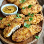 To make crispy air fryer chicken tenders, you need: - 1 pound chicken breast, cut into strips - 1 cup buttermilk (or milk with 1 tablespoon vinegar added) - 1 cup all-purpose flour - 1 teaspoon garlic powder - 1 teaspoon onion powder - 1 teaspoon smoked paprika - ½ teaspoon cayenne pepper (adjust to taste) - Salt and pepper, to taste - Cooking spray (or a little olive oil for brushing) You can swap some ingredients if needed: - Use chicken thighs instead of chicken breast for added flavor. - Try almond flour or panko for a gluten-free option. - Substitute Greek yogurt for buttermilk for a different tang. - Use any of your favorite spices, like Italian herbs or chili powder, for a twist. When measuring ingredients, accuracy helps: - For buttermilk, 1 cup equals about 240 ml. - If you lack buttermilk, mix 1 cup of milk with 1 tablespoon of vinegar. - Adjust cayenne pepper based on your spice level preference. - If you need fewer servings, cut the chicken and spices in half easily. This recipe is flexible, so feel free to experiment while keeping the core ingredients! Check out the Full Recipe for all the details you need. Start by soaking the chicken strips in buttermilk. This step is key. It keeps the chicken juicy and tender. Let the chicken sit for at least one hour. If you have time, marinate it overnight. The longer you wait, the better the flavor. In a separate bowl, mix the dry ingredients. Combine flour, garlic powder, onion powder, smoked paprika, cayenne pepper, salt, and pepper. Stir well so that all spices blend together. This mixture gives your chicken a tasty and crispy coating. After marinating, take the chicken from the buttermilk. Let the excess drip off. Dredge each chicken strip in the seasoned flour. Make sure every piece is well-coated. For extra crunch, dip the chicken back into the buttermilk and then into the flour again. This double coating adds a wonderful texture. Now you’re ready to cook! Check the [Full Recipe] for more details on the cooking process. To start, you need to preheat your air fryer. Set it to 400°F (200°C) for about 5 minutes. Preheating helps the chicken cook evenly and get crispy. Get this step right for the best result. After preheating, lightly spray the air fryer basket with cooking spray. Place the coated chicken tenders in a single layer. This allows hot air to circulate around each piece. Avoid overcrowding, or they won’t crisp up well. If you have many tenders, cook them in batches. Now it’s time to air fry the chicken tenders. Cook them for 10-12 minutes. Flip them halfway through to ensure even cooking. You want them golden brown and crispy. Use a meat thermometer to check the inside temperature. It should read 165°F (75°C) for safety. Once done, let them rest for a few minutes before serving. Enjoy your crispy chicken tenders! For the full recipe, check out the details above. {{image_2}} To make your chicken tenders extra crispy, use cold buttermilk. Cold helps the breading stick better. After coating, let them sit for 5-10 minutes. This helps the breading set. For an even crunchier texture, use panko breadcrumbs instead of regular flour. You can also add a bit of cornstarch to your flour mix for added crispiness. Cooking times may vary based on your air fryer model. Start with 10 minutes at 400°F (200°C). If they are not golden brown, add another 2 minutes. Always check the internal temperature. It should reach 165°F (75°C) to be safe. If your tenders are thicker, you may need a bit more time. These chicken tenders are perfect with a variety of dips. Honey mustard, ranch, or BBQ sauce work well. For a fun twist, serve them with a side of spicy aioli. Present them on a platter with fresh herbs for color. You can also add some crunchy veggies, like carrot sticks or celery, for a complete meal. For the full recipe, check out the details above. You can change the taste of your chicken tenders easily. Try adding herbs like thyme or rosemary for a fresh flavor. For a spicy kick, add more cayenne pepper or some hot sauce to the buttermilk. You can also use different spices, like Italian seasoning or curry powder, for a unique twist. Want a cheesy flavor? Mix grated Parmesan into the breading for a rich taste. Looking for a lighter option? Use whole wheat flour instead of all-purpose flour. This adds fiber and nutrients. You can also skip the breading entirely. Just marinate the chicken and air fry it for a crispy yet healthier meal. For added crunch, coat the chicken in crushed nuts or seeds. This gives you a nutritious boost while keeping it crunchy. Chicken tenders pair well with many sides. Serve them with a simple salad for a fresh touch. Sweet potato fries are a great option, too. They add sweetness and color to your plate. For a classic twist, try pairing them with creamy mashed potatoes. You can even serve them with a side of veggies like steamed broccoli or carrots for added nutrition. Check out the full recipe for more serving ideas! To store leftover chicken tenders, let them cool first. Place them in an airtight container. You can keep them in the fridge for up to three days. For longer storage, freeze them in a freezer bag. They can last for about three months in the freezer. Yes, you can reheat air fryer chicken tenders. The air fryer is great for this! Set it to 400°F (200°C) for about 5-7 minutes. This makes them crispy again. You can also use a microwave, but they will not be as crispy. Yes, you can use frozen chicken. However, thaw it first. It is best to marinate the chicken in buttermilk after thawing. This helps keep the meat juicy. You can follow the full recipe once the chicken is ready. This blog post guided you through making crispy air fryer chicken tenders. We started with essential ingredients, then moved on to step-by-step instructions for marinating and coating the chicken. Next, we covered the air frying method for perfect results. You learned valuable tips to boost crispiness and explored tasty variations. In closing, enjoy your crunchy chicken tenders and try different flavors. Your journey to delicious meals has just begun!