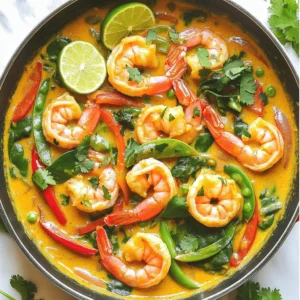 Coconut curry shrimp is a simple dish made with shrimp and coconut milk. It has a rich flavor and a creamy texture. You can make it in just 25 minutes! - 1 lb large shrimp, peeled and deveined - 1 can (13.5 oz) coconut milk - 2 tablespoons red curry paste - 1 tablespoon ginger, grated - 3 cloves garlic, minced - 1 tablespoon fish sauce (or soy sauce for a vegetarian option) - 1 tablespoon brown sugar - 1 bell pepper (red or yellow), sliced - 1 cup snap peas - 2 cups baby spinach - 2 tablespoons vegetable oil - Juice of 1 lime - Fresh cilantro, for garnish - Cooked jasmine rice, for serving These ingredients create a wonderful balance of flavors. The shrimp absorbs the delicious coconut milk and curry paste. The ginger and garlic add depth, while the lime juice brightens the dish. You can add more vegetables to your curry. Try carrots, broccoli, or mushrooms. If you like heat, add sliced jalapeños or red pepper flakes. You can also switch the shrimp for chicken or tofu. This recipe is very flexible! Experiment to find what you enjoy most. Start by heating the vegetable oil in a large skillet over medium heat. Add the grated ginger and minced garlic. Sauté them for about one minute. You want them to smell great but not burn. This step builds a strong base for your coconut curry shrimp. Next, stir in the red curry paste. Cook it for another minute to deepen the flavors. Then, pour in the coconut milk. Bring it to a gentle simmer while stirring to mix it well. Add the fish sauce and brown sugar, stirring until the sugar dissolves completely. This sauce will be rich and creamy, perfect for the shrimp. Once your sauce is ready, add the sliced bell pepper and snap peas. Cook these for about three to four minutes until they start to soften. Increase the heat slightly, then add the shrimp. Cook them until they turn pink, which should take about three to five minutes. Finally, stir in the baby spinach and lime juice. Cook just until the spinach wilts. Taste your dish and adjust the seasoning if needed. Serve the coconut curry shrimp over jasmine rice. Garnish with fresh cilantro for a burst of flavor. For the complete instructions, check out the Full Recipe. Enjoy this easy and tasty meal! When picking shrimp, look for a few key signs. Fresh shrimp should smell like the sea, not fishy. The shells should be shiny and clean. If the shrimp are whole, check for clear eyes. Avoid any that feel slimy or have dark spots. Buying shrimp with the shell on can keep them fresh longer. To get the right texture in your curry, use full-fat coconut milk. This gives a rich, creamy base. Stir the coconut milk well before adding it to the pan. If your curry is too thick, add a bit of water or broth. If it's too thin, let it simmer longer to thicken. Remember to taste as you go. Adjust the flavors until it feels just right. One common mistake is overcooking shrimp. They cook quickly and should turn pink. If you cook them too long, they can become tough. Another mistake is not balancing flavors. Make sure you taste and adjust saltiness or sweetness. Lastly, don't skip the lime juice. It brightens the dish and adds a needed zing. For more tips, check the Full Recipe for Coconut Curry Shrimp. {{image_2}} You can easily turn this dish into a vegetarian delight. Swap the shrimp for tofu or chickpeas. Tofu soaks up the curry flavors well. Choose firm tofu and cut it into cubes. For chickpeas, use canned ones that are rinsed. You can keep all the other ingredients from the original recipe. The coconut milk and curry paste will make it rich and tasty. Want to change the heat level? You can easily adjust the spice. For less heat, use less red curry paste. Start with one tablespoon instead of two. If you love spice, add more curry paste or a pinch of cayenne pepper. You can also add fresh chili peppers for a kick. Remember to taste as you go to find your perfect balance. Feel free to mix in other vegetables to add more color and flavor. Broccoli, carrots, or zucchini work well in this dish. Just chop them into bite-sized pieces. Add them to the skillet when you add the bell peppers. This way, they will cook evenly. You can also toss in some mushrooms for an earthy taste. The more veggies you add, the more nutrients you'll get. To keep your coconut curry shrimp fresh, store it in an airtight container. Make sure to cool it down first. Place it in the fridge if you plan to eat it within three days. If you have more left, freezing is a good option. Reheating is easy. Place the shrimp in a skillet over low heat. Stir gently to avoid breaking the shrimp. You can also use the microwave. Heat in short bursts for about 1-2 minutes. Check often to avoid overcooking. To freeze, let the dish cool completely. Then, transfer it to a freezer-safe bag or container. Remove as much air as possible to prevent freezer burn. It can last up to three months. When you're ready to eat, thaw it in the fridge overnight. Yes, you can use frozen shrimp! Just make sure to thaw them first. Place them in cold water for about 15-20 minutes. This helps them cook evenly. Using frozen shrimp can save you time. They are often just as good as fresh shrimp. If you need a substitute for coconut milk, try using almond milk or soy milk. You can also mix milk with a bit of coconut extract. This gives a nice coconut flavor. However, the texture may change slightly. Keep in mind that almond milk will be thinner than coconut milk. To make Coconut Curry Shrimp less spicy, simply reduce the amount of red curry paste. You can start with one tablespoon instead of two. Adding more coconut milk will also cool down the heat. If you want, add a bit of sugar for balance. This will soften the spice while keeping the flavor. Coconut curry shrimp is flavorful and easy to make. We covered essential ingredients, step-by-step cooking, and helpful tips. You can even customize it with different veggies or spice levels. Remember to choose fresh shrimp and avoid common mistakes for the best results. Storing leftovers is simple, and reheating keeps the taste vibrant. This dish offers endless options to enjoy. Dive in and make it your own!