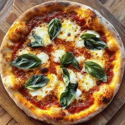 To make a great Margherita pizza, you need some key items. Here’s what you will need: - 2 cups all-purpose flour - 1 teaspoon instant yeast - 1 teaspoon sugar - 3/4 cup warm water (110°F) - 1 teaspoon salt - 1 tablespoon olive oil - 1 cup canned San Marzano tomatoes, crushed - 1 cup fresh mozzarella cheese, sliced or torn - Fresh basil leaves - Salt and pepper to taste - Extra virgin olive oil for drizzling Each ingredient plays a role in making the pizza taste amazing. The flour gives the crust structure. Instant yeast helps it rise. The sugar feeds the yeast. Warm water activates the yeast, while salt adds flavor. Olive oil adds richness to the dough. If you can’t find an ingredient, don't worry! You can swap some items. For flour, you can use bread flour for a chewier crust. If you lack San Marzano tomatoes, any canned tomatoes will work. You can use mozzarella cheese, but block cheese will melt better than pre-shredded. For basil, use dried herbs if fresh isn't available. Just remember, the taste will change slightly. Fresh ingredients are key to a great pizza. Fresh mozzarella melts beautifully, giving a creamy texture. Fresh basil adds a bright flavor. Using ripe tomatoes gives the sauce a rich taste. When you use fresh items, your pizza will taste better. Always try to buy ingredients that are in season. This way, you get the best flavor. Trust me, your taste buds will thank you! For the full recipe, check the [Full Recipe] section. To start, gather your ingredients. You will need 2 cups of all-purpose flour, 1 teaspoon of instant yeast, 1 teaspoon of sugar, 3/4 cup of warm water, 1 teaspoon of salt, and 1 tablespoon of olive oil. In a large bowl, mix the flour, yeast, sugar, and salt. Slowly add the warm water and olive oil. Stir until a shaggy dough forms. Next, transfer the dough to a floured surface. Knead it for about 8-10 minutes until it feels smooth and elastic. Form the dough into a ball. Place it in a lightly oiled bowl and cover it with a damp cloth. Let it rise in a warm spot for 1-2 hours, or until it doubles in size. While your dough rises, it’s time to prepare the sauce. Use 1 cup of canned San Marzano tomatoes, crushed. In a small bowl, mix the crushed tomatoes with salt and pepper to taste. This simple sauce enhances the fresh flavors of your pizza. Set it aside until you are ready to assemble the pizza. Once your dough has risen, punch it down. Transfer it back to the floured surface, and divide it into two equal pieces. Shape each piece into a ball and let them rest for a few minutes. Then, stretch each ball into a 12-inch circle using your hands or a rolling pin. Preheat your oven to its highest setting, usually between 475°F and 500°F. If you have a pizza stone, place it in the oven to heat up. Now, place the stretched dough on a pizza peel or an inverted baking sheet that has flour sprinkled on it. Spread a thin layer of your seasoned tomato sauce over the dough, leaving a small border around the edge. Next, add 1 cup of sliced or torn fresh mozzarella evenly over the sauce. Don’t forget to top it with fresh basil leaves for that authentic touch. Carefully slide the pizza onto the preheated stone or a baking sheet. Bake it for 8-12 minutes until the crust is golden and the cheese bubbles. When it’s ready, drizzle a bit of extra virgin olive oil on top. You can also add more fresh basil leaves if you like. Let it cool for a few minutes before slicing into your delicious homemade Margherita pizza. For the full recipe, check the previous section! To get the right dough, mix your dry ingredients well. Start with flour, yeast, sugar, and salt. Then, slowly add warm water and olive oil. This creates a shaggy dough. Knead it on a floured surface for 8-10 minutes. You want it smooth and elastic. When done, it should spring back when poked. If the dough feels sticky, add a little flour. If it feels too dry, add a splash of water. A hot oven is key for a crispy crust. Preheat yours to the highest setting, around 475°F to 500°F. If you have a pizza stone, place it in the oven to heat up. This helps achieve that nice crunch. Use a pizza peel or an inverted baking sheet to slide the pizza into the oven. Bake for 8-12 minutes. Watch for a golden crust and bubbling cheese. If you like extra crisp, bake a minute longer. For an authentic taste, use high-quality ingredients. Start with San Marzano tomatoes for your sauce. They have a sweet flavor that shines. Fresh mozzarella is a must; it melts beautifully. Don’t forget fresh basil for that burst of herbal goodness. Drizzle with extra virgin olive oil before serving. This adds a rich finish. Feel free to experiment with spices like oregano or crushed red pepper for a personal touch. {{image_2}} You can change your Margherita pizza with many toppings. Try adding pepperoni for spice. Fresh arugula adds a nice peppery taste. If you love veggies, add sliced bell peppers or onions. Mushrooms bring an earthy flavor that pairs well with cheese. You can also switch to different cheeses, like goat cheese or provolone. Each topping creates a unique flavor and makes your pizza special. If you need gluten-free dough, there are easy swaps. Use gluten-free flour blends instead of all-purpose flour. Many brands sell ready-to-use gluten-free pizza dough. Check for a brand that tastes good and fits your needs. You can also make your own dough with almond flour or cauliflower. These options yield great crusts that still taste amazing. Herbs and spices can elevate your pizza's taste. Try adding crushed red pepper for heat. Fresh oregano is a classic herb that pairs well with tomatoes. You can sprinkle garlic powder for a rich flavor. Fresh thyme or rosemary also adds a nice touch. Don’t forget to experiment! Find what you love and make the pizza truly yours. For a full recipe, check out the Classic Margherita Pizza . To keep leftover pizza fresh, wrap each slice in plastic wrap. You can also use aluminum foil. Place the wrapped slices in an airtight container. Store them in the fridge for up to three days. This helps keep the flavors and texture intact. To reheat your pizza, your oven is your best friend. Preheat it to 375°F. Place the pizza slices directly on the oven rack. Heat for about 10 minutes. This helps to crisp the crust and melt the cheese. If you're short on time, use a microwave. Place the slice on a plate and cover it with a damp paper towel. Heat for about 30 seconds. For long-term storage, freezing is great. First, let the pizza cool completely. Then, wrap each slice tightly in plastic wrap. After wrapping, place the slices in a freezer bag. Remove as much air as possible. You can freeze the pizza for up to three months. To enjoy, just thaw in the fridge overnight and reheat as mentioned above. Remember, these tips help you keep your homemade Margherita pizza tasting its best. For the full recipe, check out the previous sections. Making homemade Margherita pizza takes about 2 hours and 30 minutes. This time includes prep, dough rising, and baking. The dough needs about 1 to 2 hours to rise. You will spend another 30 minutes to prepare and bake the pizza. Yes, you can use store-bought dough for Margherita pizza. It saves time and still tastes good. Just roll it out and follow the same steps for sauce and toppings. This option is great for busy days when you want pizza fast. The best cheese for Margherita pizza is fresh mozzarella. It melts well and has a soft texture. You can also use burrata for a creamier taste. Both options give you that classic Margherita flavor. For the best result, choose high-quality cheese. For the full recipe, check out the Classic Margherita Pizza section above! Making Margherita pizza at home is fun and rewarding. You learned about key ingredients, like fresh tomatoes and basil, and how to make the perfect dough. We also covered tips for a crispy crust and tasty variations. Remember, fresh ingredients make a big difference. Enjoy customizing your pizza with fun toppings. Whether you're storing leftovers or wondering about dough options, you've got answers. Now, get ready to impress your friends and family with your pizza-making skills!