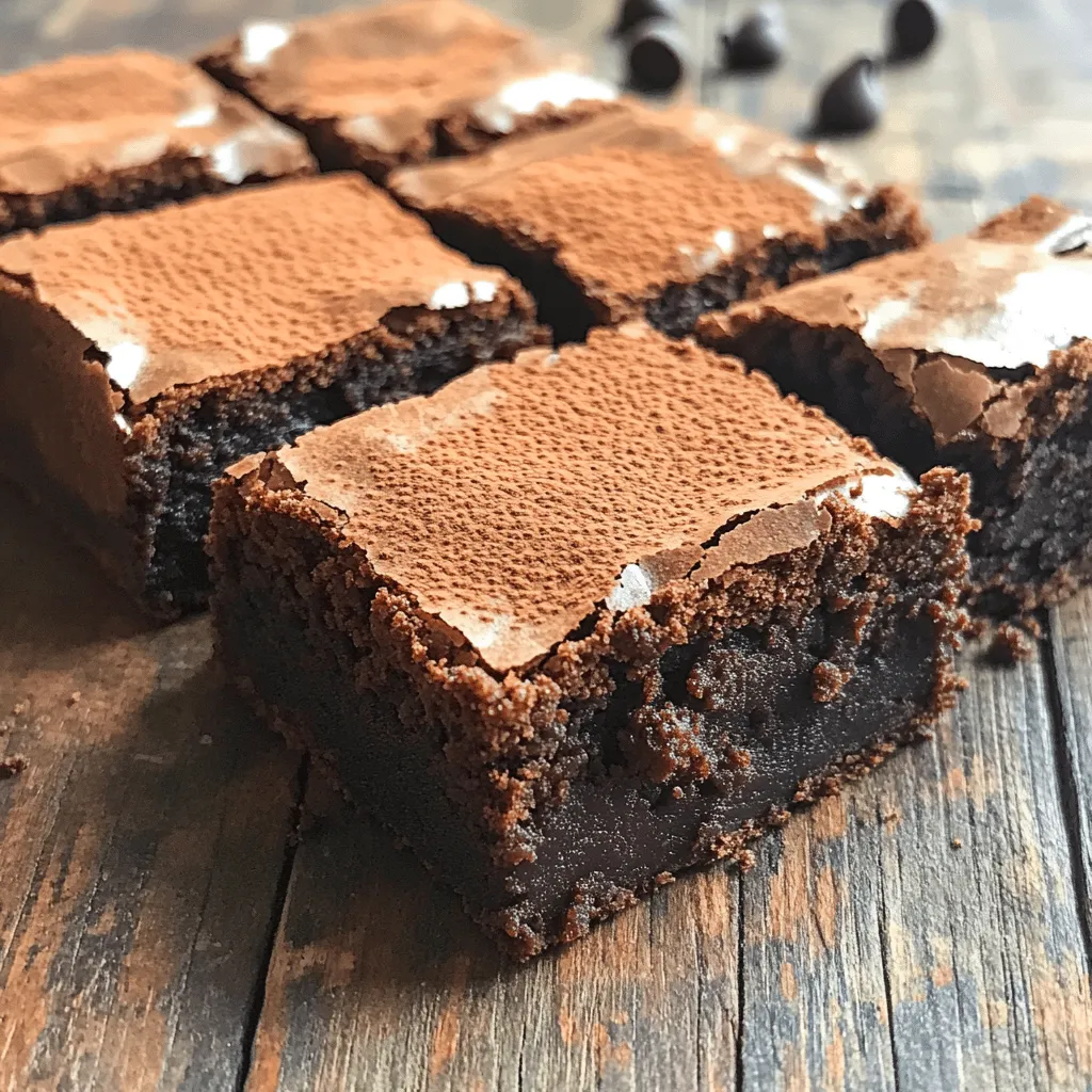 To make these brownies, you need simple, healthy items: - 1 cup black beans, rinsed and drained - 2 tablespoons cocoa powder - 3 tablespoons honey or maple syrup - 1 teaspoon vanilla extract - ¼ teaspoon baking powder - Pinch of salt - 2 tablespoons unsweetened applesauce - ¼ cup dark chocolate chips (optional for added richness) These main ingredients work together to create a rich, fudgy brownie. The black beans give moisture and protein. Cocoa powder adds the chocolate taste you crave. Honey or maple syrup sweetens the mix while keeping calories low. You can take your brownies to the next level with a few extras. Here are some ideas: - Chopped nuts for crunch - Dried fruits, like cherries or raisins, for sweetness - A sprinkle of sea salt on top for balance These options can change the flavor and texture. Nuts add healthy fats, while dried fruits bring natural sweetness. A touch of sea salt enhances the chocolate flavor. Each brownie is about 87 calories. Here’s a quick look at the nutrition: - Protein: 3g - Carbohydrates: 15g - Fat: 1g - Fiber: 3g - Sugar: 5g These brownies offer a sweet treat without the guilt. They are low in fat and high in fiber, making them a smart choice. Plus, you can enjoy them without breaking your diet. For the full recipe, check out the detailed instructions above. First, you will want to preheat your oven to 350°F (175°C). This step is key to getting the perfect bake. While the oven heats up, grab an 8x8 inch baking dish. You can lightly grease it or line it with parchment paper. This helps the brownies come out easily later. Next, take your food processor and add the main ingredients. Start with 1 cup of rinsed black beans. Then add 2 tablespoons of cocoa powder, 3 tablespoons of honey or maple syrup, and 1 teaspoon of vanilla extract. Toss in ¼ teaspoon of baking powder and a pinch of salt too. Finally, add 2 tablespoons of unsweetened applesauce. Blend all these until you get a smooth mix. You can stir in ¼ cup of dark chocolate chips if you want extra flavor. Now, pour your brownie batter into the prepared baking dish. Spread it evenly using a spatula. Place the dish in the oven and bake for 20 to 25 minutes. To check if they are done, insert a toothpick into the center. If it comes out clean, they are ready. After baking, take them out and let them cool in the pan for about 10 minutes. Then, cut them into squares. Enjoy your delicious healthy brownies! For the full recipe, check the earlier section. You can swap honey with other sweeteners. Try maple syrup or agave nectar. If you want a low-calorie option, use stevia or erythritol. Adjust the amount based on the sweetener you choose. Each sweetener has a different level of sweetness. Taste the batter before baking. This helps you get the right balance. To keep your brownies moist, do not overbake them. Check them at 20 minutes with a toothpick. If it comes out clean, they're done! If it comes out wet, bake for a few more minutes. The right amount of applesauce also helps. It keeps the brownies soft. If you find the mix too thick, add a splash of water or almond milk. If you are new to baking, follow the steps closely. Measure your ingredients carefully. Use a food processor for smooth mixing. Make sure your oven is preheated. This helps the brownies rise well. Don’t skip cooling them before cutting. This makes them easier to slice. For a fun twist, share with friends or family. They will love your healthy treat! For the full recipe, check the section above. {{image_2}} You can boost flavor and texture by adding nuts or dried fruits. Chopped walnuts or almonds add crunch. Dried cherries or cranberries offer a sweet twist. Mix in about ¼ cup of your choice for a tasty treat. Nuts add healthy fats, while fruits add fiber. This makes your brownies even more satisfying. To make these brownies vegan, use maple syrup instead of honey. This simple swap keeps the taste great. For a gluten-free option, ensure your cocoa powder is gluten-free. You can also substitute black beans with chickpeas for a new flavor. These changes keep the brownies healthy and delicious for everyone. Try adding different flavors to your brownies for fun. A few drops of peppermint extract can give a minty kick. For coffee lovers, mix in espresso powder for a rich taste. If you love peanut butter, swirl in some before baking. Each of these options makes your brownies unique and exciting. With these variations, you can enjoy your healthy 87 calorie brownies in many ways. For the complete recipe, check out the Full Recipe. After you bake these brownies, let them cool completely. Place them in an airtight container. You can keep them at room temperature for three days. If you want them to last longer, put them in the fridge. They stay fresh for about a week in the fridge. Freezing is a great way to save leftovers. First, let the brownies cool fully. Then, cut them into squares. Wrap each square in plastic wrap. Place the wrapped brownies in a freezer bag. They can last up to three months in the freezer. Just remember to label the bag with the date. To enjoy your brownies warm, heat them in the microwave. Place a brownie on a microwave-safe plate. Heat for about 10-15 seconds. If you prefer the oven, preheat it to 350°F (175°C). Place the brownies on a baking sheet. Heat for about 5-10 minutes. This keeps them moist and tasty! Enjoy your delicious treat any time! You can find the Full Recipe to create these amazing brownies. These brownies are healthy because they use black beans instead of flour. Black beans add fiber and protein, which help keep you full. We also use less sugar, swapping in natural sweeteners like honey or maple syrup. This way, you enjoy a treat without too many calories. Each brownie has only 87 calories, making them a guilt-free choice. Yes, you can use other beans! White beans or kidney beans work well too. Each type gives a different taste but keeps the brownies moist. Just rinse and drain them like you do with black beans. You might notice a slight change in flavor, but they will still be delicious. To make these brownies sugar-free, use ripe bananas or unsweetened applesauce instead of sweeteners. You can also try stevia or monk fruit as sugar substitutes. Both add sweetness without calories. Ensure you still balance the flavors, so the brownies remain tasty and rich. Yes, there are alternatives to cocoa powder. You can use carob powder for a milder flavor. It has a different taste but works well in brownies. Another option is to use dark chocolate, melted and mixed into the batter. This adds richness and a deep chocolate flavor. These healthy 87-calorie brownies are easy to make and tasty. You learned about key ingredients, how to prepare them, and ways to tweak the recipe. I shared tips for texture and storage options. You can try different flavors, too. This recipe fits various diets, making it fun. Now, you have the tools to bake brownies that satisfy cravings without guilt. Enjoy your brownies and share them with friends!