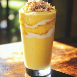 - 1 cup fresh pineapple chunks - 1 medium ripe banana When making a pineapple coconut smoothie, fresh ingredients shine. Pineapple brings sweetness and tartness. Choose ripe fruit for the best flavor. Bananas add creaminess and natural sweetness. - 1/2 cup coconut milk - 1/2 cup Greek yogurt (or coconut yogurt for a dairy-free option) Coconut milk gives a rich, tropical taste. It blends well with pineapple. Greek yogurt adds protein and thickness. For a dairy-free option, use coconut yogurt. This keeps your smoothie smooth and creamy. - 1 tablespoon honey or agave syrup - 1/2 teaspoon vanilla extract - Toasted coconut flakes for garnish - Ice cubes You can sweeten your smoothie with honey or agave syrup. This is great if you want extra sweetness. Vanilla extract enhances the flavors. Toasted coconut flakes make a lovely garnish. They add a crunchy texture. Ice cubes make the smoothie cold and refreshing. For the full recipe, check out the Tropical Paradise Pineapple Coconut Smoothie 🥥. - First, combine all fresh ingredients in the blender. - Next, add the liquid ingredients and any optional sweeteners. Getting the right mix is key to a great smoothie. I love using fresh pineapple chunks, ripe bananas, and creamy Greek yogurt to create a delicious base. The coconut milk adds a rich flavor. For sweetness, I sometimes include honey or agave syrup, but this is up to your taste. - Blend on high until smooth. - Scrape down the sides if needed. When blending, I like to start on a lower speed to mix the ingredients. After that, I increase to high speed. If you notice some bits stuck to the sides, just pause and scrape them down. This ensures everything blends perfectly. - Taste and adjust sweetness if desired. - Pour into glasses and garnish. After blending, I always taste the smoothie. If it needs more sweetness, I add a bit more honey. Once you’re happy, pour the smoothie into glasses. For a fun touch, sprinkle some toasted coconut flakes on top. This gives a nice crunch and looks pretty too. Enjoy your Tropical Paradise Pineapple Coconut Smoothie! To make the best pineapple coconut smoothie, use ripe pineapple. Ripe pineapple tastes sweet and juicy. Look for pineapples with a sweet smell and a golden color. If fresh pineapple is not available, frozen pineapple is a great option. Frozen pineapple gives the smoothie a nice chill and thick texture. Coconut milk has many nutritional advantages. It contains healthy fats that can give you energy. It also adds a creamy texture to your smoothie. Greek yogurt is another great choice. It is rich in protein, which helps build muscles. You can also use coconut yogurt for a dairy-free option. Both options add creaminess and flavor. For the best creaminess, blend all ingredients well. Start on low speed and then increase to high. This helps mix everything smoothly. If your smoothie is too thick, adjust the consistency. Add more coconut milk or water little by little. Blend until you reach your desired texture. {{image_2}} You can make your smoothie even better by adding protein. Try using protein powder or nut butter. These options give you energy and help you feel full. Adding a scoop of protein powder boosts your smoothie in flavor and nutrition. If you want a nutty taste, mix in almond or peanut butter. You can also sprinkle in chia or flaxseeds. They add a nice crunch and are full of fiber and omega-3s. Want to add some greens? Toss in spinach or kale. This gives your smoothie a vibrant color and extra nutrition. The taste remains light and fresh. You won't even notice the greens, but your body will love the added vitamins. Just be careful with the amount. Start small, then blend until you find your perfect balance. Don’t have pineapple? No problem! You can use mango or berries instead. Each fruit brings its own flavor and sweetness. Mango adds a tropical twist, while berries can give a tart kick. Feel free to mix and match your fruits. The best part of smoothies is their versatility. You can create a new favorite every time. Check out the Full Recipe for more variations! To keep your pineapple coconut smoothie fresh, store it in the fridge. Use an airtight container to limit air exposure. This helps maintain flavor and texture. Smoothies can stay good for up to 24 hours in the fridge. If you want to save it longer, consider freezing. Pour the smoothie into ice cube trays for easy portioning. Once frozen, transfer them into a freezer bag. This way, you can enjoy your smoothie whenever you want! A fresh smoothie can last about one day in the fridge. After that, it may start to separate. Look for changes in color or texture. If it smells sour or off, it's best to toss it. Always trust your senses. A good rule is to drink your smoothie soon after making it. This ensures you enjoy the best taste and nutrients. If you have leftover smoothie, don’t waste it! You can mix it into oatmeal or yogurt for breakfast. It also works great in smoothie bowls. Just pour it into a bowl and top with fruits, nuts, and seeds. Another fun idea is to make popsicles. Fill molds with the leftover smoothie and freeze. You’ll have a refreshing treat for later! If you don't have coconut milk, don't worry! You can use other types of milk. Almond milk adds a nice nutty flavor. Oat milk gives a creamy texture. Soy milk is rich and smooth. You could even use regular cow's milk if you prefer. Just remember, these options may change the taste a bit. Yes, you can make this smoothie ahead of time. Just blend all the ingredients as usual. After blending, store it in a sealed jar. It will stay fresh in the fridge for one day. If you want to keep it longer, freeze it in ice cube trays. Later, you can blend the frozen cubes for a quick treat. This smoothie can be a great choice for weight loss. It has healthy ingredients like pineapple and Greek yogurt. Pineapple is low in calories and high in fiber. Greek yogurt adds protein, which helps you feel full. Just be mindful of the honey or agave syrup. You can skip it if you want to reduce sugar. Enjoy this smoothie as part of a balanced diet! For the full recipe, check out the Tropical Paradise Pineapple Coconut Smoothie. This blog post explored how to create a delicious smoothie rich in flavor and nutrition. You learned about fresh and liquid ingredients, as well as tips to make it perfect. Remember to choose ripe ingredients and feel free to adjust flavors as you like. Experimenting with variations can keep your smoothies fun and exciting. Store leftovers wisely for later enjoyment. Smoothies can be healthy and tasty, helping you on your wellness journey. Enjoy blending and sipping your way to better health!