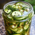 To make quick refrigerator pickles, gather these simple ingredients: - 4 small cucumbers, thinly sliced - 1 cup white vinegar - 1 cup water - 1 tablespoon sugar - 1 tablespoon salt - 1 teaspoon black peppercorns - 1 teaspoon crushed red pepper flakes - 3 cloves garlic, peeled and smashed - 1 sprig fresh dill or 1 tablespoon dill seeds These ingredients come together to create a crunchy and zesty treat. You can swap some ingredients if needed. Here are a few ideas: - Use apple cider vinegar instead of white vinegar for a fruity twist. - For a sweeter pickle, try honey in place of sugar. - Sea salt can replace regular salt for a finer taste. - If you don’t have black peppercorns, use ground black pepper instead. - Fresh herbs, like cilantro or thyme, can add unique flavors instead of dill. These substitutions can give your pickles a fresh spin. Fresh ingredients make a big difference in your pickles. - Cucumbers: The crunchiness of fresh cucumbers adds a nice texture. - Herbs: Fresh dill gives a bright, herby flavor that dried dill can't match. - Garlic: Using fresh garlic provides a bold and aromatic taste. Using fresh ingredients ensures your pickles taste vibrant and delicious. If you use old or wilted items, your pickles can end up lacking flavor and crunch. Start with a clean jar. I use a quart-sized glass jar for my pickles. Wash it well with soap and hot water. Rinse it thoroughly. To make sure it is germ-free, you can sterilize it. Boil the jar in water for 10 minutes. Let it cool before using. This helps keep your pickles fresh longer. Next, grab your cucumbers. You need about four small ones. Wash them under cold water. Now, slice them thin. You can choose rounds or spears. Thin slices work best for a nice crunch. Place the sliced cucumbers directly into your clean jar. This way, they are ready for the brine. Now, let’s make the brine. In a medium pot, mix one cup of white vinegar and one cup of water. Add one tablespoon of sugar and one tablespoon of salt. Heat the pot on medium. Stir until the sugar and salt dissolve. This should take a few minutes. Once the brine is hot, add your spices. Toss in one teaspoon of black peppercorns, one teaspoon of crushed red pepper flakes, and three smashed garlic cloves. You can also add a sprig of fresh dill or one tablespoon of dill seeds for extra flavor. Stir it all together. Finally, pour the hot brine over the cucumbers in the jar. Make sure they are fully covered. Leave some space at the top of the jar. Let the jar cool to room temperature. After that, seal it and place it in the refrigerator. Wait at least four hours before tasting, but overnight is even better! For the full recipe, check out the Crisp & Zesty Quick Refrigerator Pickles 🥒 entry. Enjoy this crunchy and flavorful treat! To keep your pickles crunchy, start with fresh cucumbers. Choose small and firm ones. Thin slices work best for quick pickles. Avoid large cucumbers; they tend to be watery. You can also add a few grape leaves to your jar. These leaves help maintain crunchiness because they have tannins. Store your pickles in a clean, airtight glass jar. This keeps air out and helps flavors blend. Always keep the jar in the fridge. The cold temperature slows down spoilage. Try to consume the pickles within two weeks for the best taste. If you want more flavor, let them sit for a day or two before eating. You can eat your quick refrigerator pickles after just four hours. However, for the best flavor, wait overnight. The longer they sit, the more the flavors mix. You can enjoy them as a snack, on sandwiches, or alongside meals. The taste will get better each day, so don't rush it! Check out the Full Recipe for more details. {{image_2}} You can pickle many veggies besides cucumbers. Carrots, radishes, and green beans work great. Try cauliflower for a crunchy bite. Beets add a lovely color and sweetness. Pickling these veggies gives new flavors and textures. Slice them thin or cut them into sticks. The process is the same as making cucumber pickles. Spices and herbs change your pickles' taste. For a spicy kick, add more crushed red pepper flakes. You can try mustard seeds for a tangy twist. Coriander seeds bring a warm flavor. Fresh herbs like thyme or oregano can add freshness. Mix and match spices to create your perfect blend. Just remember to taste as you go! Pickles can be sweet or savory based on your choice of ingredients. To make sweet pickles, add more sugar. You might also add sliced onions or bell peppers for sweetness. For savory pickles, use more salt and garlic. You can even add a splash of soy sauce for an umami punch. Adjusting these ingredients helps you find the balance you love. Explore these variations to make your quick refrigerator pickles unique and delicious! Check out the Full Recipe for more ideas. To keep your quick refrigerator pickles fresh, store them in a clean glass jar. Ensure the jar has a tight lid. Place the pickles in the refrigerator right after you make them. This helps the flavors blend well. Always keep the pickles submerged in the brine. If needed, add more brine to cover them fully. Homemade quick refrigerator pickles last about two to four weeks. After that, the taste may change. You may notice they become softer. Always check for any signs of spoilage, such as off smells or mold. If they look or smell strange, throw them away. Freezing quick refrigerator pickles is not recommended. The texture changes after thawing. Instead, make smaller batches to enjoy fresh pickles. If you want to save them longer, consider canning them. For the full recipe, check the instructions provided earlier. This way, you can enjoy them all year round! Quick refrigerator pickles can last for about two weeks. After that, they may lose their crunch. Store them in the fridge, tightly sealed, to keep them fresh. Always check for any off smells or colors before eating. Yes, you can use different types of vinegar for quick refrigerator pickles. Apple cider vinegar adds a fruity taste. Rice vinegar offers a milder flavor. Each type changes the taste, so choose what you like best. Just remember to keep the same ratio of vinegar to water. Refrigerator pickles are great as a crunchy side dish. Serve them with sandwiches, burgers, or salads. You can also use them as a garnish for tacos or burgers. They add a zesty kick to any meal. Try them as a snack too! For the full recipe, check out the Crisp & Zesty Quick Refrigerator Pickles section. You now know how to make quick refrigerator pickles. We discussed key ingredients, easy steps, and helpful tips. You learned how to keep your pickles crunchy and flavorful. You can even try other veggies or spices for new tastes. Finally, remember to store them right for the best flavor. Happy pickling! Enjoy your tasty creations!