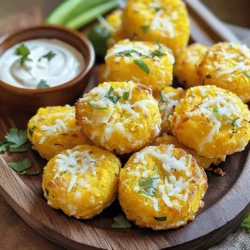 - 2 medium yellow squash, grated - 1 cup shredded cheddar cheese - 1/4 cup grated Parmesan cheese - 1 teaspoon garlic powder - 1 teaspoon onion powder - Salt and pepper to taste - 1/2 cup breadcrumbs (panko or regular) - 1/4 cup finely chopped green onions - 1 large egg - Oil for frying To make yellow squash tots, you need fresh ingredients. Start with medium yellow squash. Grate them finely to get a good texture. The cheese adds creaminess and flavor. I recommend using sharp cheddar cheese for a punch of taste. Parmesan cheese gives a nice depth. For seasonings, garlic powder and onion powder are essential. They bring out the squash's natural sweetness. Adjust salt and pepper to fit your taste. Don't forget the breadcrumbs! They help hold the tots together while adding crunch. Panko breadcrumbs work best for extra crispiness. You can also add finely chopped green onions for a fresh kick. Finally, you need one egg to bind everything. For frying, use your choice of oil. Olive oil or vegetable oil will work well. If you want a healthier option, you can bake them, but I’ll explain that later in the cooking methods. For the complete preparation and cooking details, check out the Full Recipe. Enjoy crafting your delicious yellow squash tots! 1. First, preheat your oven to 400°F (200°C) if you want to bake your tots. 2. Line a baking sheet with parchment paper. This helps prevent sticking. 3. Next, grate the yellow squash using a box grater or food processor. 4. Place the grated squash in a clean kitchen towel. Squeeze out the extra moisture. This is key for a crispy texture. 1. In a large bowl, mix the grated squash with green onions, cheddar cheese, and Parmesan cheese. 2. Crack the egg into the bowl. Then add the breadcrumbs, garlic powder, onion powder, salt, and pepper. 3. Use your hands to mix all the ingredients well until they combine. 4. Form the mixture into small tot shapes, about a tablespoon each. 5. Place each formed tot on the prepared baking sheet, keeping space between them. 1. For frying, heat oil in a deep pan over medium heat. 2. Carefully add the tots to the hot oil. Fry for about 3-4 minutes on each side. They should turn golden brown and crispy. 3. For baking, drizzle a little olive oil over the tots. Bake for 20-25 minutes. Look for a golden, crispy finish. 4. Allow the tots to cool slightly before serving. You can enjoy them alone or with a dip like ranch or marinara sauce. For the complete recipe, check the Full Recipe section. To make your yellow squash tots crispy, start by removing moisture from the squash. Excess moisture makes them soggy. Use a clean kitchen towel or cheesecloth to squeeze out water. This step is key for great texture. For frying, heat oil in a pan to medium temperature. If the oil is too hot, your tots may burn. If you prefer baking, preheat your oven to 400°F (200°C). Bake for 20-25 minutes until golden. Serve your yellow squash tots with fun dips like ranch or marinara. Both add flavor and make it more enjoyable. You can also try spicy aioli for a kick. To make your dish look nice, add fresh herbs as a garnish. Chopped parsley or cilantro works well. If you want to change up flavors, try different cheeses. Feta or mozzarella can add a unique taste. For breadcrumbs, you can use crushed crackers or oats for a different texture. You can also add herbs like basil or thyme for extra flavor. Spices like paprika or cayenne pepper can give your tots a fun twist. For a more colorful dish, mix in finely chopped bell peppers or carrots. For the full recipe, check out the detailed instructions above. {{image_2}} You can spice up your yellow squash tots easily. For a kick, add chopped jalapeños or a splash of hot sauce. This gives your tots a fun heat that many will love. If you want a cheesy twist, try mixing in different cheeses. Mozzarella or pepper jack can add a unique flavor. If you follow a vegan diet, you can still enjoy these tots. Replace the egg with a flaxseed mixture. Use nutritional yeast for the cheese flavor instead of cheddar and Parmesan. For gluten-free options, swap regular breadcrumbs for almond flour or gluten-free breadcrumbs. This way, everyone can enjoy these tasty treats. Using seasonal veggies can change the taste of your yellow squash tots. In the summer, add grated zucchini or finely chopped carrots. In the fall, try mixing in some shredded sweet potatoes. You can also add fresh herbs from your garden. Basil or parsley can brighten up the flavors. To store your yellow squash tots, let them cool first. Place them in an airtight container. This keeps them fresh. You can keep them in the fridge for up to 3 days. If you want them to taste great, eat them sooner. If you want to save some for later, freezing works well. Place the cooked tots on a baking sheet and freeze them for about an hour. Once they are firm, transfer them to a freezer bag. They will last about 2 months in the freezer. When you are ready to eat, you can reheat them. The oven is the best way to keep them crispy. Preheat your oven to 375°F (190°C). Bake for about 10-15 minutes. If you are in a rush, you can use the microwave. Just know they will not be as crispy. Enjoy your crunchy snack! You can tell when the squash tots are done by looking for a golden color. The texture should be crispy on the outside. If they look firm and golden, they are ready to eat. You can also gently press them with a spatula. If they hold their shape well, they are perfect! Yes, you can bake the Yellow Squash Tots! Preheat your oven to 400°F (200°C). Place the tots on a lined baking sheet. Bake them for about 20 to 25 minutes. Keep an eye on them. They should turn golden and crispy just like the fried version! Yellow Squash Tots go well with many sides. You can serve them with ranch dressing or marinara sauce for dipping. A fresh salad or some roasted veggies make great pairings. Feel free to add your favorite sauces to make it fun! In this blog post, we explored the fun and tasty world of yellow squash tots. We covered the main ingredients, step-by-step cooking methods, and tips for a crispy texture. You learned how to store and reheat these bites, as well as ideas for variations and serving. These tots are a great way to enjoy squash. Try them in different ways. Get creative and enjoy your cooking!