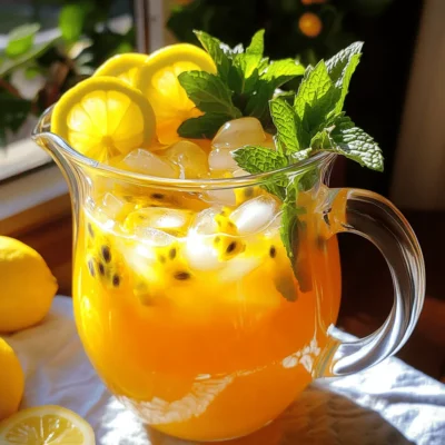 Passion Fruit Mint Iced Tea Refreshing Summer Drink