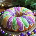 To make a great King Cake, you need some key ingredients. Here’s what you will need: - 4 cups all-purpose flour - ½ cup granulated sugar - 1 packet (2 ¼ tsp) active dry yeast - 1 cup warm milk (about 110°F) - ½ cup unsalted butter, softened - 3 large eggs - ½ teaspoon salt - 1 tablespoon ground cinnamon - ¼ cup brown sugar - 1 teaspoon vanilla extract - 1 tablespoon lemon zest - ½ cup cream cheese, softened - 1 cup powdered sugar - 2 tablespoons milk (for icing) - Colored sugar (purple, green, and gold) for decoration These ingredients work together to create a soft, sweet dough. The cream cheese filling adds a rich taste that everyone loves. You can make your King Cake unique by adding a few optional ingredients. Here are some ideas: - Chopped pecans or walnuts for crunch - Dried fruits like raisins or cranberries for sweetness - Orange zest instead of lemon for a citrus twist - Different extracts like almond or coconut for flavor These options can enhance your cake and make it special for your family and friends. Using fresh ingredients is key for a great King Cake. Here are some tips to help you choose: - Flour: Check the date on the bag to ensure it’s fresh. - Yeast: Make sure it’s active by checking the expiration date. - Butter: Use unsalted butter for better control over salt levels. - Eggs: Look for eggs that are clean and uncracked. - Milk: Choose whole or 2% milk for a richer taste. Fresh ingredients will give your King Cake the best flavor and texture. Enjoy the process, and happy baking! Start by making the yeast mixture. In a small bowl, combine warm milk, 1 tablespoon of sugar, and the yeast. Wait 5 to 10 minutes until the mixture becomes frothy. This step wakes up the yeast. Active yeast is key for a light, fluffy cake. Next, mix the dry ingredients. In a large bowl, whisk together flour, remaining sugar, and salt. Make a well in the center. Add the yeast mixture, softened butter, eggs, vanilla extract, and lemon zest. Mix until everything is combined. Then, knead the dough on a floured surface for 8 to 10 minutes. This helps develop the gluten, giving the cake its structure. After kneading, place the dough in a greased bowl. Cover it with a clean cloth and let it rise in a warm spot for about 1 to 1.5 hours. Once it doubles in size, punch it down. Roll it out into a rectangle about ¼-inch thick. Spread cream cheese over the dough and sprinkle with the cinnamon-sugar mix. Roll the dough tightly from the long side to form a log. Pinch the edges to seal and shape it into a ring. Place it on a greased baking sheet. Cover the ring with a cloth. Let it rise again for 30 to 45 minutes. Preheat your oven to 350°F (175°C). Bake the cake for 25 to 30 minutes or until golden brown. Cool it on a wire rack. For the icing, whisk powdered sugar and milk until smooth. Drizzle it over the cooled cake and sprinkle with colored sugars. You can hide a small figurine or bean inside for fun! For the full recipe, check out the complete guide. When making king cake, avoid these common mistakes: - Skipping the yeast proofing: Always let the yeast foam before mixing. This step ensures the dough rises well. - Over-kneading the dough: Knead just until smooth. Too much kneading can make the cake tough. - Not measuring ingredients accurately: Use measuring cups and spoons. This helps maintain the right balance in flavors. Here are some best practices to make your king cake shine: - Use room temperature ingredients: Let butter and eggs sit out for a bit. This helps the dough mix better. - Create a warm rising environment: A warm spot helps the dough rise faster. Try using your oven with the light on. - Monitor bake time closely: Every oven is different. Check the cake a few minutes before the timer goes off. To take your king cake to the next level, consider these tips: - Add zest for brightness: Lemon or orange zest adds a fresh note. It brightens the sweet flavors. - Use flavored cream cheese: Try using cinnamon or vanilla cream cheese in the filling. This adds depth to the taste. - Experiment with spices: Add nutmeg or allspice for a warm flavor. These spices create a cozy, aromatic cake. For more ideas, check the full recipe. Enjoy creating your delicious homemade king cake! {{image_2}} You can get creative with the filling in your King Cake. The classic option is a sweet cream cheese filling, but you can try others too. Here are some fun ideas: - Fruit Preserves: Use raspberry or strawberry for a fruity twist. - Chocolate Spread: A rich chocolate filling adds a decadent touch. - Nut Butter: Almond or peanut butter can give your cake a nutty flavor. - Dulce de Leche: This caramel-like spread brings sweetness and creaminess. Mix and match these options to find your favorite! The icing on your King Cake can also be unique. While the standard icing is simple, you can try these alternatives: - Cream Cheese Frosting: This adds a richer flavor and creaminess. - Lemon Glaze: A zesty lemon frosting brightens the cake. - Maple Icing: Use maple syrup for a warm, sweet option. - Chocolate Drizzle: A chocolate topping can appeal to chocolate lovers. Experiment with these frostings for a personal touch. You can still enjoy King Cake if you have dietary needs. Here are some ideas to make it vegan or gluten-free: - Vegan Version: Use plant-based milk and replace eggs with flax eggs or applesauce. Use vegan butter for a rich texture. - Gluten-Free Version: Substitute all-purpose flour with a gluten-free flour blend. Make sure your baking powder is gluten-free. These options keep the joy of King Cake alive for everyone! For detailed recipes, check the Full Recipe. To keep your king cake fresh, wrap it well. Use plastic wrap or foil. Store it at room temperature for up to three days. If you want to keep it longer, consider refrigeration. In the fridge, it can last for about a week. Just be aware that refrigeration can change its texture a bit. If you have leftovers, I recommend reheating slices. Preheat your oven to 350°F (175°C). Place the slices on a baking sheet. Cover them with foil to maintain moisture. Heat for about 10-15 minutes. This will bring back the warm, soft texture. Freezing is a great option for king cake. After it cools completely, wrap it tightly in plastic wrap. Then, place it in a freezer bag. It can stay frozen for up to three months. When you are ready to eat, let it thaw in the fridge overnight. For a quick reheat, warm it in the oven as mentioned before. Enjoy the fresh taste anytime! King Cake has roots in ancient traditions. It started in France and became popular in New Orleans. People made it to celebrate Epiphany, marking the visit of the Three Wise Men. The cake is often enjoyed during Mardi Gras. It has bright colors and a hidden surprise inside. This fun treat brings joy and togetherness during festive times. Yes, you can make King Cake ahead of time. Prepare the dough and fill it with cream cheese. Once you shape the cake, wrap it tightly in plastic wrap. Keep it in the fridge overnight. Before serving, let it rise and bake it fresh. This way, you can enjoy a warm cake without much fuss. The figurine in King Cake symbolizes good luck. Traditionally, the person who finds the figurine hosts the next party. Some use a small bean instead of a figurine. This adds an element of surprise and fun to the cake. It also keeps the spirit of celebration alive. In this post, we explored how to make homemade King Cake. We covered key ingredients, step-by-step instructions, and tips for avoiding mistakes. We also discussed variations, storage, and answered common questions about this festive treat. Bringing together these elements can help you create an amazing King Cake. Remember, practice makes perfect, so do not hesitate to try different flavors and styles. Enjoy your baking and celebrating!