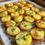 - 2 pounds baby potatoes, halved - 4 tablespoons olive oil - 4 cloves garlic, minced - ½ cup grated Parmesan cheese - 1 teaspoon dried oregano - 1 teaspoon smoked paprika - Salt and pepper to taste - Fresh parsley, chopped (for garnish) To make Garlic Parmesan Roasted Potatoes, you need fresh ingredients. Start with baby potatoes. These small potatoes cook well and have a nice texture. Halving them helps them roast evenly. You will also need olive oil. It adds flavor and helps the potatoes crisp up. Garlic is key for that rich taste. Use fresh cloves and mince them for the best flavor. Parmesan cheese is essential. It gives a salty and nutty taste. Dried oregano adds a hint of earthiness, while smoked paprika gives a gentle smokiness. Don’t forget salt and pepper to enhance all the flavors. Lastly, fresh parsley is perfect for garnish. It adds color and freshness to your dish. For the full recipe, check the details above. - Baking sheet - Parchment paper - Mixing bowl Gather your tools before you start. A good baking sheet helps your potatoes roast evenly. Line it with parchment paper for easy cleanup. A mixing bowl is where you combine all your ingredients. Make sure it's large enough to toss the potatoes well. These tools will make your cooking easier and more fun! 1. Preheat your oven to 425°F (220°C). This high heat helps the potatoes get crispy. 2. In a large mixing bowl, combine the halved baby potatoes, olive oil, minced garlic, dried oregano, smoked paprika, salt, and pepper. Toss them well so they are all coated. 1. Spread the potatoes in a single layer on a baking sheet. Use parchment paper to make cleanup easy. 2. Roast the potatoes in the preheated oven for 25 minutes. This step helps them become tender and golden. 3. After 25 minutes, take the baking sheet out. Sprinkle the grated Parmesan cheese evenly over the potatoes. 4. Return the baking sheet to the oven. Roast for an additional 10 to 15 minutes. The potatoes should turn golden brown, and the cheese will melt and bubble. Enjoy your Garlic Parmesan Roasted Potatoes! For the full recipe, check the earlier section. To get crispy potatoes, start by cutting them into even pieces. This helps them cook evenly. Make sure to toss the potatoes well with olive oil and seasonings. A good coating allows for that nice crunch. Spread them out on your baking sheet. If they are too close, they will steam instead of roast. Even seasoning is key. Use salt and pepper generously. This not only brings out the flavor but also helps achieve a golden crust. You can try seasoning them halfway through cooking for an extra flavor boost. You can mix things up with different herbs and spices. Consider using rosemary or thyme for a fresh taste. If you like a bit of heat, add some chili flakes. For toppings, try adding cheese varieties like cheddar or feta. You can also sprinkle on some crispy bacon bits for a savory crunch. Another idea is to add a dollop of sour cream or Greek yogurt for a creamy finish. For the full recipe, be sure to check out the instructions above. {{image_2}} You can use many kinds of potatoes for this dish. I love baby potatoes for their small size and creamy texture. They roast well and get crispy outside. You can also use regular potatoes. Just cut them into equal pieces. This way, they cook evenly. Both types give you a tasty result. Want to switch up the flavor? Try adding different cheeses. Cheddar or feta can give a nice twist. You can mix them with Parmesan for more depth. You can also add vegetables to the mix. Try bell peppers or onions. They roast nicely and add color. Just chop them up and toss them with the potatoes. This makes your dish even more vibrant. For the full recipe, check out the main section. To keep your Garlic Parmesan Roasted Potatoes fresh, store them in an airtight container. Place the container in the fridge. They will last for about three to four days. If you want to save them for later, you can freeze them. First, let the potatoes cool completely. Then, place them in a freezer-safe bag. Remove as much air as possible before sealing. They can stay in the freezer for up to three months. When it's time to enjoy your leftovers, you have two great options: the oven or the microwave. - Oven Method: Preheat your oven to 375°F (190°C). Spread the potatoes on a baking sheet. Bake for about 10-15 minutes. This method keeps them crispy and tasty. - Microwave Method: Place the potatoes in a microwave-safe dish. Cover them with a lid or wrap. Heat for 1-2 minutes, checking after each minute. This method is quick but may make them less crispy. For best results, I recommend the oven. You want those delicious crispy edges back! Can I use other types of cheese? Yes, you can use other cheeses. Cheddar or feta works well. Each cheese adds a different flavor. Experiment to find your favorite. How long do the potatoes take to cook? Cooking time is about 35 to 40 minutes. The first 25 minutes roast the potatoes. The last 10 to 15 minutes helps melt the cheese. Are these potatoes gluten-free? Yes, these potatoes are naturally gluten-free. You can enjoy them worry-free if you avoid gluten. How to make Garlic Parmesan Roasted Potatoes with fewer calories? To cut calories, reduce the amount of olive oil. You can also use a low-fat cheese. This keeps flavor while being lighter. What can I serve with Garlic Parmesan Roasted Potatoes? These potatoes pair well with grilled meats or a fresh salad. They also complement roasted vegetables nicely. Enjoy them with your favorite dish! In this post, I shared a simple recipe for Garlic Parmesan Roasted Potatoes. We covered the key ingredients you’ll need and the tools to use. I explained step-by-step how to prepare and cook them perfectly. We also discussed tips to enhance the flavor and texture and explored variations you can try. These potatoes serve as a great side for many meals. With a few easy swaps, you can make them your own. Enjoy making this dish and sharing it with others!