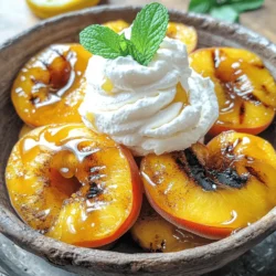 To make Old Fashioned Peaches and Cream, you need fresh peaches. They should be ripe for the best flavor. Here’s what you’ll need: - 4 ripe peaches, halved and pitted - 1 tablespoon lemon juice Some simple items from your pantry will complete this dish. Make sure you have these on hand: - 2 tablespoons brown sugar - 1 teaspoon cinnamon - 1 cup heavy cream - 2 tablespoons powdered sugar - 1 teaspoon vanilla extract For a little extra flair, consider these garnishes: - Fresh mint leaves for garnish These add a nice touch and freshness to your dessert. You can find the Full Recipe for all the steps and details to make this dish shine! Start with ripe peaches. Look for peaches that are soft but not mushy. Cut each peach in half and remove the pit. This step is simple but very important for grilling. In a small bowl, mix two tablespoons of brown sugar, one teaspoon of cinnamon, and one tablespoon of lemon juice. This will be your peach glaze. Stir until the sugar dissolves. The glaze adds sweetness and a lovely flavor to the peaches. Preheat your grill or grill pan over medium heat. Brush the peach halves with the glaze. Make sure they are well-coated. Place the peaches cut-side down on the grill. Cook them for about four to five minutes. You want them caramelized with nice grill marks. While the peaches grill, prepare the whipped cream. In a medium bowl, add one cup of heavy cream, two tablespoons of powdered sugar, and one teaspoon of vanilla extract. Use an electric mixer or whisk to beat the cream. Stop when it forms soft peaks. Be careful not to overwhip, or it will turn to butter! Once the peaches are grilled, remove them and let them cool for a minute. In a bowl, place two peach halves. Spoon a generous amount of whipped cream over them. Drizzle any leftover glaze from the bowl on top if you wish. Finally, garnish with fresh mint leaves for a touch of color and flavor. Enjoy your delightful dessert! For the full recipe, check the details above. To make Old Fashioned Peaches and Cream shine, choose ripe peaches. Look for peaches that are firm but slightly soft when you press them. Their skin should have a warm hue, showing a bit of red or golden color. These signs mean they are sweet and juicy. Avoid peaches with green spots; they are not ripe yet. When you slice into a ripe peach, it should be fragrant and a bit juicy. These qualities make your dessert truly delightful. Whipping cream is easy, but you must pay attention. Start with cold heavy cream for the best results. Pour it into a clean bowl. Add powdered sugar and vanilla extract to enhance the flavor. Whip the cream until it forms soft peaks. Be careful not to overwhip; otherwise, it can turn into butter. Soft peaks mean the cream holds its shape but still looks smooth. This light and airy whipped cream will perfectly complement the rich peaches. When serving, make it look special. Place two grilled peach halves in a bowl. Spoon a generous amount of whipped cream over the peaches. Drizzle any leftover glaze on top for extra flavor. For a pop of color, add fresh mint leaves as a garnish. This dessert looks stunning and tastes even better. You can serve it warm or at room temperature. It’s perfect for summer gatherings or cozy family dinners. For the full recipe, check the earlier section. {{image_2}} If you want to change things up, try using other fruits. Grilled nectarines add a sweet twist. You can also use plums, which have a lovely tartness. Pineapple is another great choice. Grilled pineapple has a nice caramel flavor. You can even try apples for a crunchy bite. Each fruit brings its own charm to this dessert. For those who avoid dairy, there are simple swaps. Use coconut cream instead of heavy cream. It whips up nicely and has a great flavor. Almond milk or oat milk can replace regular whipped cream. Just make sure to choose a brand that whips well. This way, you still enjoy the creamy aspect of the dessert without the dairy. You can boost the flavor with a few easy additions. Try adding a splash of almond extract to the whipped cream. It adds a nice nutty taste. You can also mix in some orange zest for a fresh kick. If you want some warmth, add a pinch of nutmeg. Each of these additions creates a unique taste in your Old Fashioned Peaches and Cream. For more details on making this dish, check the Full Recipe. To store leftover Old Fashioned Peaches and Cream, first, let it cool. Place the peaches and cream in an airtight container. This keeps them fresh. Store in the fridge for up to three days. If you notice any liquid, drain it before storing. This helps keep the dessert from getting soggy. Reheating is simple. If you want warm peaches, place them in a microwave-safe dish. Heat them in short bursts of 15 seconds. Check after each burst. Be careful not to overheat, as they can become mushy. You can enjoy the whipped cream cold, so no need to heat that part. You can freeze peaches for later use. However, creamy toppings do not freeze well. To freeze, place the grilled peaches in a single layer on a baking sheet. Freeze them until solid, then transfer to a freezer bag. Use them within three months for the best taste. When you’re ready to use them, thaw in the fridge overnight. Old Fashioned Peaches and Cream is a simple dessert. It combines grilled peaches with sweet whipped cream. The peaches have a warm, caramelized flavor. The cream adds a rich, smooth touch. This dessert is fresh and perfect for summer. Yes, you can use canned peaches. However, fresh peaches taste best. If using canned, choose peaches in juice. Drain any syrup to avoid extra sweetness. You can grill them too, but they may not caramelize as well. You can prepare the peach glaze ahead of time. Just keep it in the fridge. You can whip the cream a few hours before serving. Store it in a covered bowl. Grill the peaches just before serving for the best taste. Old Fashioned Peaches and Cream pairs well with vanilla ice cream. You can also serve it with shortcake or pound cake. A sprinkle of nuts adds a nice crunch. For drinks, try sweet tea or a light white wine. In this blog post, I explored how to create a delicious Peaches and Cream dessert. We covered fresh ingredients, pantry staples, and optional garnishes to enhance your dish. I shared step-by-step instructions for preparing the peaches, making the glaze, grilling, and assembling it all. Tips on selecting the best peaches and serving suggestions were also included. Finally, I offered alternative fruits and storage tips for leftovers. Enjoy this simple yet delightful dessert with family or friends. It’s a treat you won’t want to miss!
