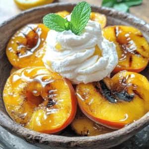 To make Old Fashioned Peaches and Cream, you need fresh peaches. They should be ripe for the best flavor. Here’s what you’ll need: - 4 ripe peaches, halved and pitted - 1 tablespoon lemon juice Some simple items from your pantry will complete this dish. Make sure you have these on hand: - 2 tablespoons brown sugar - 1 teaspoon cinnamon - 1 cup heavy cream - 2 tablespoons powdered sugar - 1 teaspoon vanilla extract For a little extra flair, consider these garnishes: - Fresh mint leaves for garnish These add a nice touch and freshness to your dessert. You can find the Full Recipe for all the steps and details to make this dish shine! Start with ripe peaches. Look for peaches that are soft but not mushy. Cut each peach in half and remove the pit. This step is simple but very important for grilling. In a small bowl, mix two tablespoons of brown sugar, one teaspoon of cinnamon, and one tablespoon of lemon juice. This will be your peach glaze. Stir until the sugar dissolves. The glaze adds sweetness and a lovely flavor to the peaches. Preheat your grill or grill pan over medium heat. Brush the peach halves with the glaze. Make sure they are well-coated. Place the peaches cut-side down on the grill. Cook them for about four to five minutes. You want them caramelized with nice grill marks. While the peaches grill, prepare the whipped cream. In a medium bowl, add one cup of heavy cream, two tablespoons of powdered sugar, and one teaspoon of vanilla extract. Use an electric mixer or whisk to beat the cream. Stop when it forms soft peaks. Be careful not to overwhip, or it will turn to butter! Once the peaches are grilled, remove them and let them cool for a minute. In a bowl, place two peach halves. Spoon a generous amount of whipped cream over them. Drizzle any leftover glaze from the bowl on top if you wish. Finally, garnish with fresh mint leaves for a touch of color and flavor. Enjoy your delightful dessert! For the full recipe, check the details above. To make Old Fashioned Peaches and Cream shine, choose ripe peaches. Look for peaches that are firm but slightly soft when you press them. Their skin should have a warm hue, showing a bit of red or golden color. These signs mean they are sweet and juicy. Avoid peaches with green spots; they are not ripe yet. When you slice into a ripe peach, it should be fragrant and a bit juicy. These qualities make your dessert truly delightful. Whipping cream is easy, but you must pay attention. Start with cold heavy cream for the best results. Pour it into a clean bowl. Add powdered sugar and vanilla extract to enhance the flavor. Whip the cream until it forms soft peaks. Be careful not to overwhip; otherwise, it can turn into butter. Soft peaks mean the cream holds its shape but still looks smooth. This light and airy whipped cream will perfectly complement the rich peaches. When serving, make it look special. Place two grilled peach halves in a bowl. Spoon a generous amount of whipped cream over the peaches. Drizzle any leftover glaze on top for extra flavor. For a pop of color, add fresh mint leaves as a garnish. This dessert looks stunning and tastes even better. You can serve it warm or at room temperature. It’s perfect for summer gatherings or cozy family dinners. For the full recipe, check the earlier section. {{image_2}} If you want to change things up, try using other fruits. Grilled nectarines add a sweet twist. You can also use plums, which have a lovely tartness. Pineapple is another great choice. Grilled pineapple has a nice caramel flavor. You can even try apples for a crunchy bite. Each fruit brings its own charm to this dessert. For those who avoid dairy, there are simple swaps. Use coconut cream instead of heavy cream. It whips up nicely and has a great flavor. Almond milk or oat milk can replace regular whipped cream. Just make sure to choose a brand that whips well. This way, you still enjoy the creamy aspect of the dessert without the dairy. You can boost the flavor with a few easy additions. Try adding a splash of almond extract to the whipped cream. It adds a nice nutty taste. You can also mix in some orange zest for a fresh kick. If you want some warmth, add a pinch of nutmeg. Each of these additions creates a unique taste in your Old Fashioned Peaches and Cream. For more details on making this dish, check the Full Recipe. To store leftover Old Fashioned Peaches and Cream, first, let it cool. Place the peaches and cream in an airtight container. This keeps them fresh. Store in the fridge for up to three days. If you notice any liquid, drain it before storing. This helps keep the dessert from getting soggy. Reheating is simple. If you want warm peaches, place them in a microwave-safe dish. Heat them in short bursts of 15 seconds. Check after each burst. Be careful not to overheat, as they can become mushy. You can enjoy the whipped cream cold, so no need to heat that part. You can freeze peaches for later use. However, creamy toppings do not freeze well. To freeze, place the grilled peaches in a single layer on a baking sheet. Freeze them until solid, then transfer to a freezer bag. Use them within three months for the best taste. When you’re ready to use them, thaw in the fridge overnight. Old Fashioned Peaches and Cream is a simple dessert. It combines grilled peaches with sweet whipped cream. The peaches have a warm, caramelized flavor. The cream adds a rich, smooth touch. This dessert is fresh and perfect for summer. Yes, you can use canned peaches. However, fresh peaches taste best. If using canned, choose peaches in juice. Drain any syrup to avoid extra sweetness. You can grill them too, but they may not caramelize as well. You can prepare the peach glaze ahead of time. Just keep it in the fridge. You can whip the cream a few hours before serving. Store it in a covered bowl. Grill the peaches just before serving for the best taste. Old Fashioned Peaches and Cream pairs well with vanilla ice cream. You can also serve it with shortcake or pound cake. A sprinkle of nuts adds a nice crunch. For drinks, try sweet tea or a light white wine. In this blog post, I explored how to create a delicious Peaches and Cream dessert. We covered fresh ingredients, pantry staples, and optional garnishes to enhance your dish. I shared step-by-step instructions for preparing the peaches, making the glaze, grilling, and assembling it all. Tips on selecting the best peaches and serving suggestions were also included. Finally, I offered alternative fruits and storage tips for leftovers. Enjoy this simple yet delightful dessert with family or friends. It’s a treat you won’t want to miss!