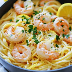 - 12 ounces spaghetti or linguine - 1 pound large shrimp, peeled and deveined - 4 cloves garlic, minced - 1 tablespoon olive oil - 1 tablespoon unsalted butter - 1 lemon, zested and juiced To make One Pot Lemon Garlic Shrimp Pasta, you need simple ingredients. I love using spaghetti or linguine. They soak up the flavors well. Large shrimp add a nice touch with their sweet taste. Garlic gives a strong, rich flavor. Olive oil and butter make the dish creamy and smooth. The lemon adds a bright zest that lifts everything. - 1 teaspoon red pepper flakes (adjust to taste) - Salt and pepper to taste - 3 cups vegetable or chicken broth When it comes to seasoning, I use red pepper flakes for a kick. You can adjust how much you use based on your taste. Salt and pepper are must-haves for flavor. The broth brings everything together and makes the pasta tender. - 1/2 cup freshly grated Parmesan cheese - Fresh parsley, chopped for garnish For those who want to elevate the dish, I suggest adding Parmesan cheese. It melts beautifully and adds richness. Fresh parsley gives a pop of color and a fresh taste. These add-ins make the dish even more enjoyable and presentable. You can find the Full Recipe in the links above. - Start by heating 1 tablespoon of olive oil and 1 tablespoon of unsalted butter in a large pot over medium heat. - Once the butter melts, add 4 cloves of minced garlic and 1 teaspoon of red pepper flakes. Sauté for about 1 minute until the garlic smells great. - Next, add 1 pound of large shrimp, peeled and deveined. Season them with salt and pepper. Cook the shrimp for about 2 to 3 minutes on each side. They should turn pink and opaque. - Once cooked, remove the shrimp from the pot and set them aside. - In the same pot, add 12 ounces of uncooked spaghetti or linguine. Pour in 3 cups of vegetable or chicken broth, along with the zest and juice of 1 lemon. - Stir everything well to mix. Bring the pot to a gentle simmer. - Cover the pot and lower the heat to medium-low. Cook for about 10 to 12 minutes, stirring occasionally. The pasta should be al dente and absorb most of the liquid. - After the pasta cooks, return the shrimp to the pot. Toss everything together to combine. - Cook for another 2 minutes to warm through. If you like, stir in 1/2 cup of freshly grated Parmesan cheese until it melts. - Finally, taste and adjust the seasoning with more salt, pepper, or lemon juice if needed. This One Pot Lemon Garlic Shrimp Pasta is now ready to serve! For the full recipe, check the section above. To make the best shrimp, avoid overcooking them. Shrimp cook fast. They usually need just 2-3 minutes on each side. When done, they turn pink and opaque. If you cook them too long, they get rubbery and tough. For seasoning, I like to keep it simple. Use salt and pepper with fresh garlic. The garlic adds great flavor. A pinch of red pepper flakes gives a nice kick. Adjust the amount based on your spice level. Stirring is key when cooking pasta in one pot. This keeps the pasta from sticking together. It also helps the pasta absorb all the yummy flavors. You want each strand coated in that lemon garlic goodness. Use liquid absorption techniques to get the pasta just right. Start with enough broth so the pasta cooks well. Cover the pot to trap steam, which helps cook the pasta evenly. Stir every few minutes to ensure it cooks nicely. For presentation, serve the pasta in shallow bowls. This makes it look fancy. Top with chopped parsley and an extra sprinkle of Parmesan. A lemon wedge on the side adds a nice touch. Pair this dish with a light salad or garlic bread. A crisp white wine goes well too. It balances the lemon flavor in the pasta. For a non-alcoholic option, try sparkling water with a slice of lemon. Check out the Full Recipe for more details on making this dish! {{image_2}} You can swap shrimp for chicken or scallops. Chicken works well and cooks nicely. Just cut it into bite-sized pieces. Cook it until golden and fully done. Scallops are also a great choice. They add a sweet flavor. Sear them for a few minutes on each side. For a vegetarian option, use chickpeas or tofu. Both are packed with protein and easy to add. Adding vegetables can boost flavor and nutrition. Spinach or cherry tomatoes work great in this dish. Toss in fresh spinach near the end. It wilts quickly and adds color. For tomatoes, halve them and add with the pasta. You can also try fresh herbs. Basil or dill can give a bright taste. Just sprinkle them in before serving. If you need gluten-free, use gluten-free pasta. Many brands offer great options that cook well. You’ll still enjoy the same taste! For a lighter dish, try dairy-free swaps. Use nutritional yeast instead of Parmesan. It adds a cheesy flavor without the dairy. You can also skip the cheese altogether for a fresh twist. For the full recipe, check the section above. To keep your One Pot Lemon Garlic Shrimp Pasta fresh, store it in the fridge. Use airtight containers to prevent any moisture loss. Make sure to cool the pasta completely before sealing it. This helps avoid sogginess. Ideally, consume leftovers within three days for the best taste. When it's time to eat your leftovers, use the stovetop for reheating. Place the pasta in a pan over low heat. Add a splash of broth or water to keep it moist. Stir gently as it warms. Avoid the microwave, as it can make the shrimp tough. You can freeze leftover pasta, but remember shrimp does not freeze well. If you plan to freeze, only do so with the pasta without shrimp. Use freezer-safe containers and label them with the date. To thaw, place the container in the fridge overnight. Reheat on the stovetop with a little broth or water to keep it flavorful. Making this dish takes about 25 minutes. You spend 10 minutes prepping and 15 minutes cooking. This quick time makes it perfect for a busy day. Yes, you can use frozen shrimp. Just thaw them first. Place them in cold water for about 10-15 minutes. Once thawed, pat them dry. This helps them cook better and avoids extra water in the pot. You can serve this pasta with a fresh salad or garlic bread. A side of steamed vegetables also works well. These sides make your meal complete and tasty. For a drink, consider a light white wine or sparkling water. You can find the full recipe [here](#). This blog post shared how to make One Pot Lemon Garlic Shrimp Pasta. We covered all the main ingredients, including shrimp, garlic, and lemon. You learned step-by-step how to cook shrimp and pasta together for a quick meal. In the tips section, I discussed ways to perfect your dish and store it. We also looked at variations for different diets. Now, you can cook a delicious meal with ease. Enjoy your cooking and feel proud of your new skills!