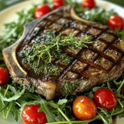 - 2 rib eye steaks (about 1 inch thick) - 4 cloves garlic, minced - 2 tablespoons fresh rosemary, chopped - 2 tablespoons fresh thyme, chopped - 1 tablespoon olive oil - 1 teaspoon lemon zest - Salt and freshly ground black pepper to taste - 1 cup cherry tomatoes, halved - 1/4 cup balsamic vinegar - Fresh arugula, for serving To make the Tuscan Grilled Rib Eye Steak, you need fresh and quality ingredients. The rib eye steak is the star of the dish. It has rich marbling, which gives it great flavor. I prefer using steaks that are about one inch thick. This thickness helps to cook them evenly. You’ll want to use fresh herbs for the best taste. Garlic adds a strong, savory flavor. Rosemary and thyme give the steak a lovely aroma and depth. The olive oil helps to coat the steak and keep it moist while grilling. Adding lemon zest brightens the flavors and makes the dish pop. Don’t forget to season with salt and freshly ground black pepper. These enhance the natural taste of the steak. For accompaniments, the cherry tomatoes add sweetness and a juicy bite. Tossing them in balsamic vinegar gives them a tangy kick. Finally, fresh arugula serves as a great bed for the steak. It adds a peppery flavor that balances the dish. Follow the Full Recipe for a delightful cooking experience. Trust me, your taste buds will thank you! To start, you need to make a herb paste. Combine these ingredients in a small bowl: - 4 cloves garlic, minced - 2 tablespoons fresh rosemary, chopped - 2 tablespoons fresh thyme, chopped - 1 tablespoon olive oil - 1 teaspoon lemon zest - Salt and freshly ground black pepper to taste Mix them well until you get a fragrant paste. Next, rub this herb paste over both sides of your rib eye steaks. Let them sit for about 30 minutes. This step allows the flavors to soak in and makes the steak taste amazing. While your steaks marinate, preheat your grill to medium-high heat. This ensures a good sear on your meat. Once hot, place the marinated rib eye steaks on the grill. Grill them for about 4-5 minutes on one side for medium-rare. Then, flip the steaks and grill the other side for another 4-5 minutes. Adjust the time if you prefer a different doneness level. After grilling, remove the steaks from the heat. Let them rest for about 5 minutes. This step locks in the juices, making each bite tender. While the steaks rest, prepare your plate. Place a bed of fresh arugula on each serving plate. Slice the steaks against the grain and arrange the slices atop the arugula. Finally, top them with the balsamic-marinated cherry tomatoes for that extra burst of flavor. For the full recipe, check the link. To get those perfect grill marks, heat your grill well. A hot grill sears the meat and locks in juices. Place the rib eye steaks at a 45-degree angle on the grill. Leave them there for about two minutes. Then, rotate them to create a crosshatch pattern. Flip the steaks to the other side after four to five minutes. For doneness, a meat thermometer is your best friend. Insert it into the thickest part of the steak. Aim for 130°F for medium-rare and 145°F for medium. This ensures a juicy and tender steak every time. To elevate your steak's flavor, fresh herbs are key. Try adding sage or tarragon to your herb mix. These herbs add depth and fresh notes. You can also mix in a splash of red wine for an extra layer of taste. When marinating, time is essential. Use a sealable bag for even coating. Let the steaks sit in the marinade for at least 30 minutes. For a stronger flavor, marinate overnight. This way, the steak absorbs all those tasty herbs and spices. For the full recipe, check the details above. {{image_2}} You can switch up the protein in this recipe. Rib eye steak is rich and juicy, but other cuts work too. Try a flank or sirloin steak for a leaner option. They cook well and still taste great with the same herb marinade. If you're feeling adventurous, grill chicken or pork. Both meats soak up flavors nicely. Chicken breasts remain juicy when grilled, especially with the Tuscan herbs. Pork chops have a nice balance of fat and meat. They can be just as tasty. Herbs are key to making this dish shine. While rosemary and thyme are classic, other herbs can add a fun twist. Consider using sage or oregano for a different taste. Sage gives a warm, earthy flavor. Oregano adds a hint of brightness that works well with grilled meats. You can also play with citrus in the marinade. Lemon is great, but lime or orange can change the flavor profile. Lime adds a zesty kick, while orange offers sweetness. Both will brighten the dish and enhance the overall taste. For the complete cooking experience, follow the Full Recipe to guide you through each step. To keep your grilled rib eye steak fresh, allow it to cool first. Once cool, wrap the steak tightly in plastic wrap. This helps keep air out and moisture in. You can also place it in an airtight container. Glass containers work very well for this. Store the wrapped steak in the fridge. It will stay good for up to three days. If you have more time, consider freezing the steak. Wrap it well in foil or freezer bags. It can last up to three months in the freezer. When it's time to eat your leftover steak, reheating correctly is key. The best method is to use the oven. Preheat your oven to 250°F (120°C). Place the steak on a baking sheet and cover it with foil. This helps keep the moisture in. Heat it for about 20 minutes or until warm. You can also use a skillet. Heat it on low and add a little broth or water. Cover the skillet to keep the steam inside. This will help keep your steak juicy. Avoid using a microwave, as it can dry out your steak. The best cooking temperature for rib eye steak is 130°F to 135°F for medium-rare. You can use a meat thermometer to check the heat. Place it in the thickest part of the meat. This will help you avoid overcooking. For medium, aim for 140°F to 145°F. Adjust your grill time based on your desired doneness. Let the steak rest for about 5 minutes before cutting. This helps the juices to redistribute. If you cut too soon, the juices will run out. Resting ensures a juicy, flavorful bite. Cover the steak loosely with foil to keep it warm while resting. Using frozen steaks is not the best choice for this recipe. Thawing them first helps improve flavor and texture. If you must use frozen steak, defrost it in the fridge overnight. This keeps the meat safe and helps it cook evenly. Tuscan Grilled Rib Eye Steak pairs well with various sides. Here are some great options: - Garlic mashed potatoes - Grilled vegetables like zucchini and bell peppers - A fresh arugula salad with lemon vinaigrette - Crusty bread to soak up juices These sides balance the rich flavors of the steak and enhance your meal. For a full recipe, check the earlier section. In this post, we explored making a delicious Tuscan Grilled Rib Eye Steak. You learned about the ingredients to create tasty flavors, the step-by-step grilling process, and storage tips for leftovers. Remember, grilling is an art, and practice makes perfect. Enjoy experimenting with different herbs and proteins to find your favorite. This meal not only satisfies hunger but brings joy to gatherings. Now, grab your grill and get cooking!