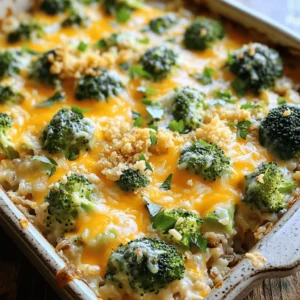 Here’s what you need to make this tasty cheesy broccoli rice casserole: - 2 cups cooked brown rice - 2 cups fresh broccoli florets (steamed) - 1 cup sharp cheddar cheese, grated - 1 cup cream of mushroom soup (or a homemade version) - ½ cup milk - 1 cup onion, finely chopped - 2 cloves garlic, minced - ½ teaspoon paprika - ½ teaspoon garlic powder - Salt and pepper to taste - ½ cup breadcrumbs (for topping) - 2 tablespoons olive oil - Fresh parsley, chopped (for garnish) Each ingredient plays its part in creating a savory and creamy dish. The cooked brown rice gives the casserole a hearty base. Steamed broccoli adds color and nutrients. Sharp cheddar cheese melts beautifully and brings richness. The cream of mushroom soup binds everything together, while milk adds creaminess. Onions and garlic add depth of flavor, and paprika gives a little warmth. Breadcrumbs on top create a lovely crunch. The olive oil helps to sauté the onions and keeps things moist. Finally, fresh parsley brightens the dish with a pop of color. For the full recipe, check out the complete cooking process. Enjoy every bite! - Preheat your oven to 350°F (175°C). Grease a 9x13 inch baking dish with olive oil. - In a skillet, heat 2 tablespoons of olive oil over medium heat. - Add 1 cup of finely chopped onion and sauté until it turns translucent, about 5 minutes. - Add 2 cloves of minced garlic to the skillet. Cook for another minute until it smells good. - In a large bowl, combine 2 cups of cooked brown rice and 2 cups of steamed broccoli florets. - Add the sautéed onions and garlic, 1 cup of cream of mushroom soup, and ½ cup of milk. - Sprinkle in ½ teaspoon of paprika, ½ teaspoon of garlic powder, and some salt and pepper. - Mix all the ingredients well until everything is blended together. - Fold in half of the 1 cup of grated sharp cheddar cheese. Save the rest for later. - Pour the mixture into the prepared baking dish. Spread it out evenly. - Top with the reserved cheddar cheese and ½ cup of breadcrumbs for a nice crunch. - Bake in the preheated oven for 25-30 minutes, or until the top is golden brown. - Let it cool for a few minutes before serving. Garnish with chopped parsley for a pop of color. For the full recipe, check out the details provided above. To make sure your broccoli is perfectly steamed, start with fresh florets. Steam them for about 3-4 minutes. They should stay bright green and firm. Overcooking makes them mushy. Keep an eye on them while you prep the other ingredients. Sautéing onions adds great flavor. Use a medium heat to cook them until they turn translucent. This usually takes about 5 minutes. Add minced garlic right after. Cook it for just a minute. This makes your whole dish taste amazing. For serving, you can scoop the casserole directly from the baking dish. It looks nice that way. You can also serve individual portions on plates. A lemon wedge on the side adds a zesty touch. To elevate your dish, try adding some toppings. Fresh parsley is a great choice. It gives color and freshness. You could also sprinkle some extra cheese or crispy fried onions on top for more crunch. The Full Recipe has all the details you need to make this dish shine! {{image_2}} If you want to mix things up, try using quinoa or cauliflower rice instead of brown rice. Quinoa adds a nutty taste and boosts protein. Cauliflower rice is low in carbs and brings a light texture. Both options keep the dish healthy and tasty. For cheese, you can swap sharp cheddar for other types. Gruyère or mozzarella can work well too. Each cheese will change the flavor and texture. Experiment with what you have on hand! Seasonal vegetables can add color and taste. In spring, try adding asparagus or peas. In fall, you might like sweet potatoes or carrots. These veggies not only taste great but also boost nutrition. For a spicy twist, consider adding jalapeños or using pepper jack cheese. This adds heat and makes the dish exciting. Adjust the amount to fit your spice level. Enjoy these variations to keep your Cheesy Broccoli Rice Casserole fresh and fun! For the complete recipe, check out the Full Recipe. To keep your cheesy broccoli rice casserole fresh, first cool it down. Let it sit at room temperature for about 30 minutes. This step helps avoid condensation. Once cooled, transfer it to a container. Use airtight containers to keep moisture out. Glass or plastic containers work well. If you plan to store it for more than a few days, consider freezing it. Use freezer-safe containers for best results. This way, it stays tasty for up to three months. When it’s time to enjoy leftovers, reheating is key. For the best texture, use an oven. Preheat your oven to 350°F (175°C). Place the casserole in an oven-safe dish and cover it with foil. Bake for about 20 minutes. This helps reheat it evenly without drying it out. If you prefer the microwave, use a microwave-safe dish. Heat it in short bursts of 1-2 minutes. Stir it between intervals to ensure even heating. The cheese will melt nicely, bringing back that delicious flavor from the Full Recipe. How do I make the casserole gluten-free? To make it gluten-free, use gluten-free cream of mushroom soup. You can also swap the breadcrumbs for gluten-free ones. Always check labels to ensure all ingredients are gluten-free. Can I prepare this casserole ahead of time? Yes! You can prepare it a day in advance. Just mix all the ingredients and store them in the fridge. When you’re ready to bake, just pop it in the oven. What can I serve with cheesy broccoli rice casserole? This casserole pairs well with grilled chicken or a fresh salad. You can also serve it with crusty bread for a nice touch. How do I know when the casserole is done baking? The casserole is done when it is golden brown on top. You can also check if it's heated through by inserting a knife in the center. If it comes out hot, it’s ready! What are the nutritional benefits of broccoli? Broccoli is packed with vitamins C and K. It also has fiber, which is good for digestion. Eating broccoli can help boost your immune system, too! How can I reduce calories in this recipe? To cut calories, use less cheese or a lighter cheese option. You can also use less cream of mushroom soup or a low-fat version. This blog post covered an easy cheesy broccoli rice casserole recipe. We explored the ingredients, preparation steps, and baking tips to help you succeed. You learned how to store leftovers and reheat them for the best taste. Remember to customize the recipe with seasonal veggies or different cheeses for variety. Whether it’s a family dinner or a potluck, this dish satisfies everyone. Enjoy cooking and sharing this delightful casserole that brings comfort to your table. Embrace the joy of cooking!