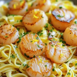 - 8 ounces linguine or spaghetti - 1 pound large shrimp, peeled and deveined - 1 pound sea scallops, cleaned - 4 tablespoons olive oil, divided - 4 cloves garlic, minced - 1 teaspoon red pepper flakes (adjust to taste) - 1 lemon, zested and juiced - Salt and pepper to taste - 1/4 cup fresh parsley, chopped - 1/4 cup grated Parmesan cheese (optional) - Zest of 1 lemon for garnish You can use any pasta shape you like. I prefer linguine for this dish. For a lighter meal, try zucchini noodles. If you can't find sea scallops, use shrimp only. You can also adjust the amount of red pepper flakes based on your spice level. If you want a dairy-free option, skip the Parmesan cheese or use a vegan substitute. - Large pot for boiling pasta - Large skillet for cooking shrimp and scallops - Measuring cups and spoons - Tongs or a pasta fork for tossing - A zester for lemon zest Using the right tools makes cooking easier and more fun. You will find that a good skillet will help you sear scallops perfectly. If you follow the full recipe, you will create a dish that impresses everyone! Start by boiling water in a large pot. Add salt to the water for taste. Once it boils, add 8 ounces of linguine or spaghetti. Cook it until it is al dente, as per the package instructions, usually about 8-10 minutes. Drain the pasta in a colander, but save about 1/2 cup of the pasta water. Set the pasta aside while you prepare the seafood. In a large skillet, heat 2 tablespoons of olive oil over medium-high heat. While the oil warms, season 1 pound of cleaned sea scallops with salt and pepper. Once the oil is hot, add the scallops to the skillet. Sear them for about 2-3 minutes on each side. You want a nice golden brown color. After cooking, remove the scallops from the skillet and set them aside. In the same skillet, add the remaining 2 tablespoons of olive oil. Toss in 1 pound of large shrimp, peeled and deveined. Cook the shrimp for 2-3 minutes until they turn pink. Season with salt, pepper, and 1 teaspoon of red pepper flakes. Stir often to keep them from sticking. Next, add 4 cloves of minced garlic to the skillet. Cook for another 30 seconds until it smells great. Lower the heat and return the scallops to the skillet. Add the cooked pasta along with the juice and zest of 1 lemon. Toss everything together, adding the reserved pasta water as needed. This creates a light, flavorful sauce. Finally, mix in 1/4 cup of chopped fresh parsley. Taste and adjust seasoning if needed. With this, you have a delicious Lemon Garlic Shrimp & Scallop Pasta ready to serve. For the complete recipe, refer to the Full Recipe section. To sear scallops, start with dry scallops. Pat them with a paper towel. This helps them brown better. Heat your skillet on medium-high heat. Add olive oil and let it heat. Place scallops in the skillet without crowding. Sear each side for 2-3 minutes. Look for a golden brown color. This shows they are done. Remove them from the skillet once cooked. You can change the flavor of your pasta dish easily. Want it spicier? Add more red pepper flakes. If you like a citrus kick, squeeze more lemon juice. Fresh herbs like basil or thyme can add depth too. Mixing in grated cheese can make it creamy. Always taste as you go. This helps you find the perfect balance. Avoid these common mistakes for the best dish. Do not overcrowd the pan when cooking scallops. This leads to steaming instead of searing. Also, don’t skip the garlic. It adds great flavor. Overcooking shrimp makes them rubbery. Cook just until they turn pink. Finally, remember to reserve pasta water. This helps create a light sauce that binds everything together. For the full recipe, check out the Lemon Garlic Shrimp & Scallop Pasta 🦐. {{image_2}} You can use many types of pasta for this dish. While I love linguine, spaghetti works just as well. You can even try fettuccine or penne if you want a change. Each pasta brings a unique texture and flavor to the meal. Thin pasta clings to the sauce, while thicker pasta offers a hearty bite. Feel free to pick your favorite! Adding veggies boosts flavor and nutrition. Try spinach or kale for a healthy twist. These greens wilt nicely into the warm pasta. You can also add bell peppers or zucchini for added crunch. Just sauté them briefly in the pan before adding the shrimp and scallops. This will keep their color bright and taste fresh. Seasonings can change the whole dish. If you want less heat, skip the red pepper flakes. Instead, add some Italian herbs like basil or oregano. You can also use a splash of white wine for extra depth. A pinch of smoked paprika can give it a lovely warmth. Don’t hesitate to experiment until you find your perfect flavor! For the full recipe, check out the details above. Store your leftover Lemon Garlic Shrimp & Scallop Pasta in an airtight container. Let it cool first to prevent steaming. Place it in the fridge for up to three days. For best taste, enjoy it soon after cooking. To reheat, place your pasta in a skillet over medium heat. Add a splash of water or olive oil. Stir gently until heated through. You can also use a microwave. Heat in short bursts, stirring in between. Ensure it warms evenly. If you want to freeze this dish, do so without the pasta. Freeze the shrimp and scallops with sauce in a freezer-safe bag. It lasts for up to three months. When ready to eat, thaw in the fridge overnight. Cook fresh pasta before serving. For more detailed steps, check the Full Recipe. If you can't find scallops, try using shrimp. Shrimp has a similar texture and flavor. You can also use fish like cod or halibut. Cook them the same way as scallops. This keeps your dish delicious and satisfying. To make Lemon Garlic Shrimp & Scallop Pasta gluten-free, use gluten-free pasta. Many brands offer great options that taste just as good. Check the labels to ensure they fit your needs. You can also serve it over zucchini noodles for a veggie twist. Yes, you can prepare the sauce ahead of time. Cook the shrimp and scallops, then mix in the garlic and lemon juice. Store it in the fridge for up to 2 days. When ready to serve, just reheat and combine with fresh pasta. Pair this pasta with a fresh salad or steamed vegetables. A simple arugula salad with lemon vinaigrette works well. Garlic bread is also a great choice to soak up all that tasty sauce. For a lighter option, try roasted asparagus or broccoli. For the full recipe, check out the detailed instructions above. This article covered key steps for making Lemon Garlic Shrimp and Scallop Pasta. You learned about the ingredients, their measurements, and tools you'll need. Each stage, from cooking the pasta to searing seafood, is important for great flavor. I shared tips for perfect searing and common mistakes to watch out for. Explore variations to fit your taste, and don't forget about smart storage. Enjoy creating this dish, knowing you can always adapt it. Happy cooking!
